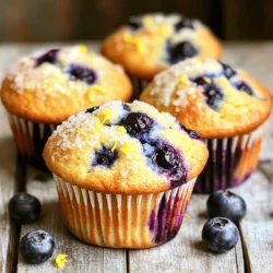 - 1 ½ cups all-purpose flour - 1 cup fresh blueberries (or frozen blueberries, thawed) - ½ cup granulated sugar - ½ teaspoon baking soda - ½ teaspoon baking powder - ¼ teaspoon salt You need basic ingredients to make these muffins. All-purpose flour gives a nice texture. Blueberries add sweetness and flavor. You can use fresh or frozen blueberries, depending on what you have. Granulated sugar balances the tartness of the lemon. Baking powder and baking soda help the muffins rise. Salt enhances all the flavors in the recipe. - 1 large egg - ½ cup buttermilk - ⅓ cup vegetable oil - 1 tablespoon freshly grated lemon zest - 2 tablespoons fresh lemon juice - 1 teaspoon vanilla extract Wet ingredients bring moisture and flavor to your muffins. The large egg binds everything together. Buttermilk keeps the muffins soft and adds a slight tang. Vegetable oil keeps them moist and fluffy. Fresh lemon zest and juice give a bright, zesty kick. Vanilla extract rounds out the flavor profile beautifully. - 2 tablespoons coarse sugar for topping - Garnishes for presentation You can add coarse sugar on top for a sweet crunch. It makes the muffins look pretty, too. For presentation, consider garnishing with a few fresh blueberries or a sprinkle of lemon zest. These small details make a big difference in how your muffins look and taste. For the complete recipe, check out the Full Recipe section. Preheat your oven to 375°F (190°C). This step is key for even baking. While the oven heats, prepare a 12-cup muffin tin. You can either line each cup with paper liners or grease them with cooking spray. This keeps the muffins from sticking. In a medium bowl, whisk together the all-purpose flour, granulated sugar, baking powder, baking soda, and salt. Make sure to mix until everything is uniform. This helps the muffins rise well. In another bowl, crack a large egg and beat it lightly. Add buttermilk, vegetable oil, lemon zest, lemon juice, and vanilla extract. Mix these wet ingredients until they blend perfectly. This mixture adds moisture and flavor to the muffins. Carefully pour the wet mixture into the dry ingredients. Using a spatula, gently fold them together. It's important not to overmix. A few lumps are okay, as they help keep the muffins fluffy. Now, gently fold in the blueberries. Make sure they are evenly distributed throughout the batter. Be careful not to crush them; you want whole berries in your muffins for juicy bites. Divide the batter evenly among the prepared muffin cups, filling each about ¾ full. If you like, sprinkle coarse sugar on top for a sweet crunch. Bake the muffins for 18 to 20 minutes. Check for doneness by inserting a toothpick into the center. It should come out clean. Once done, let the muffins cool in the tin for about 5 minutes before moving them to a wire rack. For the full recipe, refer to the section above. Enjoy your delicious Lemon Blueberry Muffins! To avoid tough muffins, do not overmix your batter. Mix just until the wet and dry ingredients combine. A few lumps are okay. Overmixing makes muffins dense and chewy. Use a gentle folding technique when adding blueberries. This keeps them whole and juicy, which enhances your muffins' taste. When it comes to blueberries, fresh ones are great. They burst with flavor and color. Frozen blueberries are also good; just thaw and drain them first. If you lack buttermilk, mix milk with a teaspoon of vinegar or lemon juice. Let it sit for a few minutes to thicken. This gives you a similar tangy flavor. To keep muffins fresh, store them in an airtight container. They can last up to three days at room temperature. For longer storage, freeze them. Wrap each muffin in plastic wrap, then place them in a freezer bag. When you want to eat one, just reheat it in the oven or microwave. This restores their soft texture and warmth. For a delightful breakfast, serve them warm with a pat of butter! {{image_4}} You can really make lemon blueberry muffins your own with fun add-ins. - Nuts or seeds: Try adding walnuts or sunflower seeds for crunch. - Other fruits or spices: Mix in raspberries or cinnamon for a twist. Need to adjust the recipe for dietary needs? It’s simple! - Gluten-free adaptations: Use a gluten-free flour blend. They can still be fluffy and tasty. - Vegan options with substitutes: Replace the egg with a flax egg and use plant-based milk. Explore different ways to bake these muffins. - Mini muffins: Bake for less time and enjoy bite-sized treats. - Loaves: Pour the batter into a loaf pan for a delicious bread. You can find the full recipe above to get started on these variations! After baking your lemon blueberry muffins, let them cool completely. Store them at room temperature in an airtight container. This keeps them fresh for up to three days. If you want to keep them for longer, avoid placing them in the fridge. The cold air can make them dry out quickly. To enjoy muffins later, freeze them. Wrap each muffin tightly in plastic wrap. Then, place them in a freezer bag or container. You can freeze them for up to three months. When you're ready to eat, simply take them out and let them thaw at room temperature. To warm your muffins, preheat the oven to 350°F (175°C). Place the muffins on a baking sheet. Heat them for about 10 minutes. This helps restore their fresh taste and soft texture. You can also microwave them for about 15-20 seconds. Just be careful not to overheat, or they can become tough. Enjoy your muffins warm for the best flavor! Yes, you can use frozen blueberries. Just thaw them first. To thaw, place them in a bowl. Let them sit at room temperature for about 30 minutes. You can also microwave them for 30 seconds. Drain any excess liquid before adding them to the batter. This helps keep your muffins from turning blue. If you run out of buttermilk, don’t worry! You can make your own. Mix one cup of milk with one tablespoon of vinegar or lemon juice. Let it sit for five minutes. You can also use plain yogurt or sour cream. Just thin it with a bit of milk if needed. To get those beautiful, tall tops, fill the muffin cups higher. Fill them about ¾ full. Also, start baking at a higher temperature. Bake at 425°F (220°C) for the first five minutes. Then, lower the temperature to 375°F (190°C) for the rest of the time. This method helps create a nice dome. Homemade lemon blueberry muffins can last for about three days at room temperature. Keep them in an airtight container. If you want to keep them longer, freeze them. They can stay fresh for up to three months in the freezer. Just wrap them well in plastic wrap and foil. Lemon blueberry muffins are a delightful treat to make at home. We covered the essential ingredients, from fresh blueberries to buttermilk, ensuring a tasty outcome. The baking process is simple, with clear steps to follow for best results. I shared tips for perfect muffins and explored fun variations. In the end, you can customize these muffins to suit your taste. Imagine enjoying warm, fresh muffins anytime. With these strategies, you can bake confidently and share delicious treats with loved ones. Enjoy your baking journey!