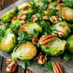 - 1 pound Brussels sprouts, trimmed and cut in half - Fresh parsley, chopped, for garnish (optional) - 3 tablespoons extra virgin olive oil - 2 tablespoons pure maple syrup - 1 tablespoon Dijon mustard - 1 teaspoon garlic powder - 1 teaspoon sea salt - 1/2 teaspoon freshly ground black pepper - 1/4 cup pecans, roughly chopped (for added crunch) When making Maple Dijon Roasted Brussels Sprouts, start with fresh Brussels sprouts. Choose sprouts that are bright green and firm. Trim them well and cut them in half to help them cook evenly. Next, gather your pantry staples. Extra virgin olive oil adds richness. Pure maple syrup brings sweetness. Dijon mustard adds a nice tang. Garlic powder, sea salt, and black pepper enhance all these flavors. If you want a crunch, consider adding pecans. They give a great texture contrast. You can also sprinkle fresh parsley on top after roasting for a pop of color. For the full recipe, check out the details provided above. - Preheat oven to 400°F (200°C). - Prepare a baking sheet with parchment paper. In a large bowl, combine: - 3 tablespoons extra virgin olive oil - 2 tablespoons pure maple syrup - 1 tablespoon Dijon mustard - 1 teaspoon garlic powder - 1 teaspoon sea salt - 1/2 teaspoon freshly ground black pepper Whisk these ingredients together. You want a smooth, thick sauce that coats well. Toss the halved Brussels sprouts in the maple Dijon mixture. Make sure each sprout is coated. Spread them out evenly on the baking sheet. If you want a crunch, sprinkle 1/4 cup of chopped pecans on top before roasting. Place the baking sheet in your preheated oven. Roast for 25-30 minutes. Stir halfway through. This helps them roast evenly and get that nice golden color. They are done when they look caramelized and are fork-tender. Want to know a secret? The sweet and tangy flavor of the maple syrup pairs perfectly with the savory mustard. You can find the full recipe in the earlier part of this article. Enjoy your tasty creation! To get the best Brussels sprouts, make sure they have space on the baking sheet. If they are too close, they will steam instead of roast. Even spacing allows them to brown nicely. You can tell they are done when they turn golden brown and are fork-tender. A little bit of caramelization adds great flavor. Want to spice things up? You can add a pinch of smoked paprika or a dash of cayenne for heat. These spices work well with the maple and Dijon flavors. For garnishing, fresh parsley adds a pop of color and freshness. You could also sprinkle some grated Parmesan cheese on top for a savory touch. Use a sturdy baking sheet for even heating. A rimmed baking sheet helps keep everything in place while roasting. For mixing, a large bowl makes it easy to toss the Brussels sprouts. A spatula is great for serving them up without breaking them. You can find these items in most kitchens or at local stores. {{image_4}} You can make your Brussels sprouts even more exciting! Try adding smoked paprika for a smoky flavor. If you like heat, sprinkle in some cayenne pepper. For a sweet twist, use balsamic vinegar. This adds a nice tangy note that pairs well with the maple syrup. If you want a change from Brussels sprouts, try cauliflower or green beans. Both options roast well and absorb flavors nicely. You can also swap pecans for walnuts or almonds for a different crunch. Each nut brings its unique taste to the dish. For a vegan version, replace the honey with maple syrup. This keeps the dish sweet without any animal products. If you need it gluten-free, check your Dijon mustard. Most brands are gluten-free, but it’s good to double-check. For low-carb options, you can use fewer Brussels sprouts and add more nuts. This makes a filling dish without too many carbs. For the full recipe, check out the complete details above. To store leftover Maple Dijon Roasted Brussels sprouts, let them cool. Place them in an airtight container. This keeps them fresh and tasty. You can use glass or plastic containers with lids. They work well for storage. When you reheat Brussels sprouts, you want them crisp, not mushy. The best way is to use an oven. Preheat it to 350°F (175°C). Spread the sprouts on a baking sheet. Heat them for about 10-15 minutes. This method helps keep their flavor and texture. You can freeze Brussels sprouts, but they need some care. First, blanch them in boiling water for two minutes. Then, cool them quickly in ice water. Drain well and place them in freezer bags. Remove as much air as possible before sealing. When it's time to use them, thaw in the fridge overnight. This keeps their quality. For additional recipes, check the Full Recipe for more details. Trimming Brussels sprouts is easy. Start with fresh sprouts. Remove any yellow or damaged leaves. Cut off the stem end. Then, slice each sprout in half. This helps them cook evenly and get crispy in the oven. Yes, you can make this dish vegan! Replace the honey or maple syrup with agave syrup. Use a vegan mustard if you can find it. This keeps the flavor while fitting a vegan diet. Soggy Brussels sprouts often come from excess moisture. To avoid this, ensure they are dry before roasting. Give them space on the baking sheet. Overcrowding traps steam. Stir them halfway through cooking for even roasting. Cooked Brussels sprouts can last about 3 to 5 days in the fridge. Store them in an airtight container. This keeps them fresh and tasty for your next meal. For longer storage, consider freezing them. For the full recipe, check out the Maple Dijon Roasted Brussels Sprouts section. This blog post provided a complete guide for making Maple Dijon Roasted Brussels Sprouts. We covered fresh ingredients, pantry staples, and some fun add-ins. The step-by-step instructions made cooking easy, while tips and tricks helped you achieve the perfect roast. You also learned about variations and how to store leftovers properly. By trying different flavors and adjustments, you can make this dish your own. Enjoy your delicious, healthy Brussels sprouts and share them with others!
