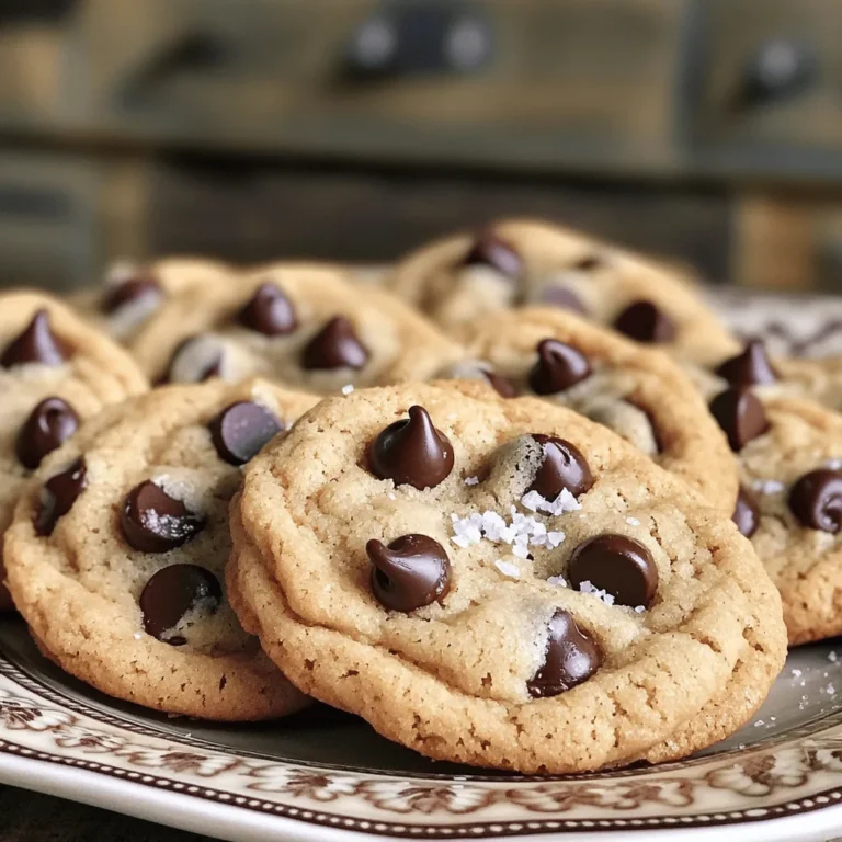 Gather these simple ingredients to make easy chocolate chip cookies: - 1 cup unsalted butter, softened - 3/4 cup granulated sugar - 3/4 cup brown sugar - 1 teaspoon vanilla extract - 2 large eggs - 2 1/4 cups all-purpose flour - 1 teaspoon baking soda - 1/2 teaspoon fine sea salt - 2 cups semi-sweet chocolate chips - 1/2 cup chopped walnuts (optional) Each ingredient plays a key role. The butter gives richness, while sugars add sweetness. Vanilla brings a warm flavor that enhances the chocolate. Eggs bind the mix, giving it structure. Flour creates the cookie's body, and baking soda helps it rise. Sea salt balances the sweetness and boosts flavor. Finally, chocolate chips provide that classic touch. You can add walnuts for a nice crunch. I love the mix of textures in each bite! For the full recipe, check out the details in the recipe section. Enjoy baking! 1. Start by preheating your oven to 375°F (190°C). This way, your cookies bake evenly. 2. Line two baking sheets with parchment paper. This helps the cookies not to stick. 1. In a large bowl, cream together the softened butter, granulated sugar, and brown sugar. Use an electric mixer for about 2-3 minutes until smooth. 2. Next, add the eggs one at a time along with the vanilla extract. Mix well after adding each egg until fluffy. 1. In a separate bowl, whisk together the all-purpose flour, baking soda, and fine sea salt. Make sure it's mixed well. 2. Gradually add the dry mix to the wet mix. Stir gently until just combined. The dough should remain a bit lumpy. 1. Use a cookie scoop or two tablespoons to portion the dough onto the baking sheets. Leave about 2 inches apart for spreading. 2. Bake in the preheated oven for 9-11 minutes. Look for golden edges and soft centers. 1. Once baked, let the cookies cool on the baking sheet for 5 minutes. Then transfer them to a wire rack for complete cooling. 2. For serving, place the warm cookies on a plate. Pair them with cold milk or sprinkle some flaky sea salt for a gourmet twist. Enjoy! For the full recipe, check the details above. To make your cookies chewy, adjust the bake time. Bake them for 9 minutes for softer centers. If you want a crunchier cookie, bake for up to 11 minutes. Watch closely, as ovens vary. Do not overmix your dough. Mixing too much makes your cookies tough. Stir gently until the flour is just combined. A slightly lumpy dough means success! If you need a butter alternative, use coconut oil or margarine. These will give you a different flavor but still keep the cookies soft. You can also try using applesauce for a lower-fat option. For sugar variations, you can use coconut sugar or honey. These will change the taste and color, but they work well. Just remember to adjust other wet ingredients if you swap to honey. What if your cookies turn out too flat? This usually happens if your butter is too soft or warm. Try chilling the dough for 30 minutes before baking. That will help them hold their shape. If your cookies are dry, it means they baked too long or had too much flour. Check your measurements next time. You can also add a little milk or melted butter to the dough for extra moisture. For more details, check out the Full Recipe. {{image_4}} You can easily change your cookies with different flavors. Adding nuts or dried fruits can bring a fun twist. I love using chopped walnuts for a nice crunch. Try adding 1/2 cup of dried cranberries or raisins for a sweet touch. You can also play with chocolate types. Swap semi-sweet chocolate chips for milk chocolate or dark chocolate. Each type gives a new flavor and texture. If you need gluten-free cookies, use gluten-free flour. Brands like almond flour or coconut flour work well. You might need to adjust the liquid in the recipe. For those who want vegan cookies, replace butter with coconut oil and eggs with flaxseed meal. Mix 1 tablespoon of flaxseed with 2.5 tablespoons of water for each egg. This keeps the cookies moist and tasty. Make your cookies special for holidays! Add fun sprinkles or use cookie cutters for shapes. You can even stuff them with candy or cream for cookie sandwiches. Try peanut butter or marshmallow filling for a unique treat. These themed ideas make your cookies stand out at any gathering. For the full recipe, check out the section above to start baking! To keep your cookies fresh, place them in an airtight container. This helps lock in moisture. You can stack the cookies in layers, with parchment paper in between. This way, they won’t stick together. Make sure to store them in a cool, dry place away from sunlight. Too much heat can make them go stale. You can freeze unbaked dough for later use. First, scoop the dough onto a baking sheet. Freeze the scoops for about an hour, until firm. Then, transfer them to a freezer bag. Write the date on the bag so you know when you made it. To freeze baked cookies, let them cool completely. Place them in an airtight container or a freezer bag. They can last for up to three months. When you want to eat them, thaw in the fridge overnight or at room temperature for a few hours. Cookies last about one week at room temperature. Keep them in an airtight container for the best results. If you store them in the fridge, they can last a little longer, around two weeks. But, the fridge can dry them out. So, I recommend room temperature for the best taste. For more on this recipe, check the Full Recipe. The texture of cookies comes from the ingredients. Chewy cookies use more brown sugar and butter. They also have less flour. Crispy cookies often use more white sugar and flour. The baking time affects how they turn out, too. For chewy cookies, bake them just until the edges are golden. For crisp cookies, let them bake a bit longer. Yes, you can make cookie dough ahead of time. This saves time for later baking. Simply wrap the dough tightly in plastic wrap. You can store it in the fridge for up to three days. If you want to keep it longer, freeze it. Just make sure to thaw it in the fridge before baking. Look for a few key signs. The edges should be golden brown. The centers should look soft but not raw. If you gently press the center, it should spring back. You can also check the bottom of the cookies. They should be lightly browned. Absolutely! You can use milk chocolate or dark chocolate chips. Each type gives a different taste. Milk chocolate is sweeter, while dark chocolate has a rich flavor. You can even mix different types for fun. To keep cookies soft, store them in an airtight container. You can add a slice of bread to help keep moisture in. This trick works well! If you want to freeze cookies, layer them with parchment paper. This keeps them from sticking together. Enjoy your delicious cookies! For the full recipe, check out the details above. This guide covers all you need to bake delicious cookies. We reviewed ingredients, steps, and tips for perfect texture. You learned about storage and variations, plus solutions for common problems. With these insights, you can bake cookies with confidence. Enjoy experimenting and sharing your treats! Each batch will taste better as you practice. Happy baking!