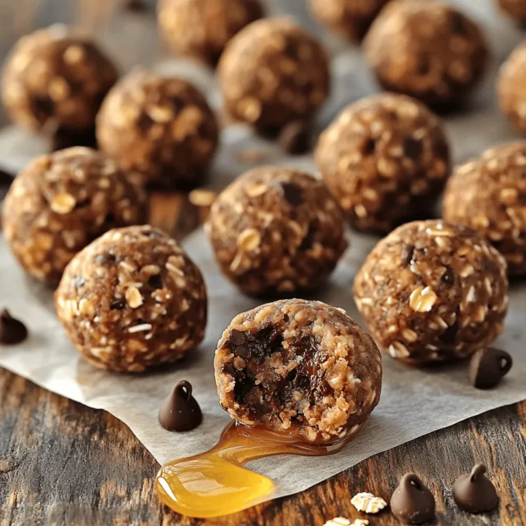 When making Chocolate Peanut Butter Protein Balls, you need a few key ingredients. Each one plays a part in making these snacks tasty and healthy. Here’s what you will need: - 1 cup natural peanut butter - 1/2 cup honey or maple syrup (your choice for sweetness) - 1 cup rolled oats (old-fashioned for best texture) - 1/2 cup protein powder (choose chocolate or vanilla based on your preference) - 1/4 cup dark chocolate chips (semi-sweet or dark for richness) - 1/4 cup ground flaxseed (for added nutrition and fiber) - 1/2 teaspoon vanilla extract (pure for best flavor) - A pinch of sea salt (to enhance the sweetness) These ingredients come together to create a snack that is both delicious and good for you. Natural peanut butter gives a creamy base, while honey or maple syrup adds sweetness. Rolled oats provide fiber and texture, and protein powder boosts the nutrition. Dark chocolate chips add a rich flavor that makes each bite special. Ground flaxseed gives a health kick and a nice crunch. Vanilla extract enhances the taste, and sea salt balances the sweetness. This mix of flavors and textures makes these protein balls a satisfying treat. For the full recipe, check out the details above. 1. Start with a large mixing bowl. Add 1 cup of natural peanut butter and 1/2 cup of honey or maple syrup. Use a spatula or wooden spoon to mix well. Aim for a smooth and creamy texture. 2. Next, add 1/2 teaspoon of vanilla extract and a pinch of sea salt to the bowl. Stir these in until everything blends together nicely. 3. Gradually add 1 cup of rolled oats, 1/2 cup of protein powder, and 1/4 cup of ground flaxseed. Mix until fully incorporated. The mix should feel thick and sticky. 4. Carefully fold in 1/4 cup of dark chocolate chips. Ensure they spread evenly throughout the mixture. This gives each bite a lovely chocolate surprise. 5. With clean hands, scoop out small portions, about 1 inch in diameter. Roll them into balls. Place them on a parchment-lined baking sheet, giving them space to avoid sticking. Chilling is key for these protein balls. It helps them firm up and hold their shape. I recommend placing the baking sheet in the refrigerator for at least 30 minutes. After chilling, your protein balls will be ready to enjoy! They make a tasty snack or a great boost before or after a workout. For the full recipe, check out the section above. To get the right texture in your chocolate peanut butter protein balls, start with mixing. Use a sturdy spatula or a wooden spoon. This helps blend the peanut butter and sweetener well. Mix until it's smooth and creamy. Next, focus on consistency. You want a thick and sticky mixture. When you add the oats, protein powder, and flaxseed, stir them in well. If it feels too dry, a tiny splash of water or more honey helps. If it's too wet, add more oats. For flavor, think about spices. A dash of cinnamon or a bit of cocoa powder can boost taste. You might also try adding a little sea salt. This small touch enhances the sweetness. When it comes to chocolate chips, choose wisely. Dark chocolate chips add richness. Semi-sweet chips give a sweeter bite. You can even mix both for fun. Remember, the right choice can make your snack even better! For the complete recipe, check the [Full Recipe]. {{image_4}} You can change the flavor of your protein balls by swapping the nut butter. Almond or cashew butter works well. Each nut butter brings its own taste. You can also try sunflower seed butter for a nut-free option. For sweeteners, honey or maple syrup is great, but you can use agave syrup or brown rice syrup. Each sweetener gives a unique touch to the balls. Choose what you like best! If you want a gluten-free version, just use gluten-free oats. This makes the recipe safe for those with gluten issues. You can also add in some dried fruits, like cranberries or raisins. They add a nice chew and sweetness. Seeds are another great option. Try adding chia seeds or pumpkin seeds for extra crunch and nutrition. These small changes can really make your protein balls special. Enjoy making your own version! To keep your Chocolate Peanut Butter Protein Balls fresh, use airtight containers. Glass jars or plastic food storage boxes work well. Make sure they seal tightly to prevent air from getting in, which can dry them out. Store them in the fridge for the best taste and texture. The cooler temperature helps them stay firm and tasty. These protein balls stay fresh for about one week in the fridge. If you want them to last longer, you can freeze them. They can keep well for up to three months in the freezer. When thawing, just take them out and let them sit at room temperature. Watch for signs of spoilage. If you see any mold or notice a strange smell, it's best to throw them away. Always trust your senses! Enjoy these treats while they are at their best. Can I use a different type of protein powder? Yes, you can. You can swap chocolate protein powder for vanilla or plant-based protein. Different proteins add unique flavors and nutrients. Just keep in mind that the taste and texture might change slightly. Are these protein balls suitable for meal prep? Absolutely! These protein balls are great for meal prep. You can make a big batch and store them. They last well in the fridge or freezer, making them a perfect snack ready to grab. How many protein balls should I eat as a snack? I recommend 1 to 2 protein balls per snack. This amount offers a good boost of energy without being too filling. You can adjust based on your hunger or activity level. Breakdown of protein content Each protein ball has about 5 to 7 grams of protein, depending on the protein powder you use. This makes them a great snack for muscle support and recovery. Other nutritional benefits of ingredients The peanut butter adds healthy fats and protein. Oats give fiber for digestion. Flaxseed provides omega-3 fatty acids, which are good for your heart. Dark chocolate chips add antioxidants, making these bites both tasty and nutritious. How to serve protein balls for gatherings For gatherings, serve these protein balls in a fun bowl or on a decorative plate. You can sprinkle some extra chocolate chips or seeds on top for a nice touch. This makes them appealing and adds to the fun. Pairing ideas with other snacks Pair these protein balls with fresh fruit or yogurt for a balanced snack. You could also serve them alongside a smoothie or nuts for extra crunch. This combination gives a mix of flavors and textures, making your snack time more exciting. You now have a clear guide to making tasty protein balls. We covered ingredients like peanut butter, oats, and chocolate. The steps to mix and shape these snacks are simple. Remember, chilling them is key for the best texture. You can also swap flavors and adjust ingredients to fit your taste. Store them right, and they'll stay fresh for weeks. Enjoy your healthy snack, and share these tips with friends!