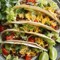 - 1 lb ground beef (or chicken for a leaner choice) - 4 cloves garlic, finely minced - 4 tablespoons unsalted butter - 1/4 cup honey - 1/4 cup BBQ sauce (choose your favorite flavor for a personal touch) - 1 teaspoon smoked paprika - 1/2 teaspoon cayenne pepper (optional, for a spicy kick) - 8 small corn or flour tortillas These main ingredients create a balance of sweet, savory, and rich flavors. The garlic adds a nice aroma, while the honey and BBQ sauce give the dish its unique taste. - Ground turkey or pork for different meat options - Chipotle sauce for a smoky flavor - Avocado or guacamole for creaminess - Black beans for added protein and fiber - Salsa for extra zest Switching up these ingredients allows you to customize the tacos to your liking. Feel free to experiment based on what you enjoy. - 1 cup shredded lettuce - 1 cup diced tomatoes - 1 cup shredded cheese (such as cheddar or a Mexican blend) - Fresh cilantro leaves for garnish - Lime wedges for serving Using fresh garnishes brightens each bite. The lime adds a refreshing burst that pairs well with the sweet and savory tacos. For the full recipe, check out the complete guide. First, gather your ingredients. You need minced garlic and unsalted butter. Heat a large skillet over medium heat. Add the butter and let it melt. Once melted, add the minced garlic. Sauté the garlic for about 1-2 minutes. Stir it often until it smells great and turns golden. Now, it's time to add the meat. You can use ground beef or chicken. Add the meat to the skillet. Use a spatula to break it into smaller bits. Cook for about 5-7 minutes. Stir it now and then until the meat is brown and cooked through. After that, add honey, BBQ sauce, smoked paprika, and cayenne if you want some heat. Mix it well. Cook for another 2-3 minutes. This helps the flavors blend nicely. While your meat cooks, warm the tortillas in a separate dry skillet. Heat each tortilla for about 30 seconds on each side. They should be soft and easy to fold. Now, take a warm tortilla and put a good spoonful of the BBQ meat mix in the center. Top it with shredded lettuce, diced tomatoes, and cheese. Finish with fresh cilantro leaves. Serve right away with lime wedges on the side. Enjoy your flavorful and simple Garlic Butter Honey BBQ Tacos! Don't forget to check out the Full Recipe for more tips. When cooking the meat, choose ground beef or chicken. Use medium heat to keep it juicy. Break the meat into small pieces with a spatula. This helps it cook evenly. Add the garlic early to infuse its flavor into the meat. Once the meat is browned, mix in the honey and BBQ sauce. This step adds a sweet touch and makes your tacos shine. Warming tortillas is key for great tacos. Use a dry skillet over medium heat. Cook each tortilla for about 30 seconds on each side. You want them soft and flexible. Avoid overcooking, as this can make them tough. Keep them warm by stacking on a plate and covering with a towel. This keeps them fresh while you assemble your tacos. Presentation can make your tacos pop. Arrange the tacos on a large platter. Drizzle with extra BBQ sauce for extra flavor. This also looks nice! Add lime wedges for a fresh touch. It helps to balance the sweetness of the honey. Lastly, sprinkle fresh cilantro on top. This adds a burst of color and a hint of freshness. For more details, check the Full Recipe for ideas. {{image_4}} You can swap ground beef for other proteins. Ground chicken works great for a leaner choice. You can also use ground turkey for a lighter meal. If you want something different, try shredded pork or shrimp. Each option will give your tacos a unique taste. To make these tacos vegetarian, use black beans or lentils instead of meat. They provide protein and texture. For a vegan version, replace butter with vegan butter or olive oil. Use maple syrup in place of honey for sweetness. You can also include grilled veggies for added flavor. BBQ sauce is the star here, but you can change it up. Try hot sauce for some heat. Chipotle sauce adds a smoky twist. You can also use a tangy salsa for freshness. Experimenting with different sauces can bring new life to your tacos. Store leftover tacos in an airtight container. If possible, keep the meat and toppings separate. This helps keep the tortillas from getting soggy. Refrigerate for up to three days. If you have extra meat, that can last up to four days in the fridge. To reheat the tacos, warm them in a skillet over medium heat. This keeps the tortillas soft. Heat for about 2-3 minutes on each side. If you stored the meat separately, warm it in a skillet as well. Stir occasionally until heated through. For freezing, keep the cooked meat in a freezer-safe bag. Press out the air and seal it tightly. You can freeze for up to three months. When ready to use, thaw in the fridge overnight before reheating. Tortillas can also be frozen. Wrap them in foil or plastic wrap and store in a freezer bag. You can use ground chicken, turkey, or even tofu. Each option gives a unique flavor. Ground chicken is leaner and cooks quickly. Turkey is a great low-fat choice too. If you want a plant-based option, try crumbled tofu or tempeh. Both soak up flavors well and keep the dish light. Yes, you can prep the meat mixture in advance. Cook it, then cool it down and store it in the fridge. It stays fresh for up to three days. When you're ready, just reheat it on the stove. Warm up your tortillas right before serving for the best taste. Add more cayenne pepper to the meat mixture. You can also mix in diced jalapeños or a splash of hot sauce. For an extra kick, try adding some sliced serrano peppers as a topping. This way, each bite can be as spicy as you want. For the full recipe, check out the detailed instructions to create these delicious tacos! This blog post covered tasty garlic butter honey BBQ tacos, plus options to mix it up. You learned how to prepare the garlic butter, cook the meat, and assemble the tacos. We also talked about warming tortillas and storing leftovers. Feel free to explore alternative proteins and sauces for variety. Tacos are fun and easy to customize. Experiment with flavors and make your perfect taco. Enjoy tasty bites that you and your friends will love!