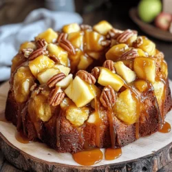 To make Caramel Apple Monkey Bread, you need these key ingredients: - 3 cans (12 oz each) of refrigerated biscuit dough - 1 cup granulated sugar - 2 teaspoons ground cinnamon - 1/2 cup unsalted butter, melted - 1 cup packed brown sugar - 1/2 cup heavy cream - 2 medium apples, peeled and diced (choose Granny Smith or Honeycrisp for a nice tartness) - 1/2 cup finely chopped pecans (optional, for a crunchy texture) - 1 teaspoon vanilla extract If you need to swap out any ingredients, here are some ideas: - You can use any brand of biscuit dough if you can’t find refrigerated ones. - For a lighter option, substitute half the butter with applesauce. - Instead of heavy cream, try using coconut cream for a dairy-free version. - If you don’t have pecans, walnuts or almonds work great, too. Want to make this treat even more special? Consider these add-ins: - Toss in some raisins or dried cranberries for a chewy texture. - Add a sprinkle of nutmeg for a warm, spiced flavor. - Try adding chocolate chips for a sweet twist! For the full recipe, check out the complete guide. Start by preheating your oven to 350°F (175°C). This temperature is perfect for baking the monkey bread. Next, take a bundt pan and grease it well with cooking spray or butter. This step helps prevent sticking later. Open the refrigerated biscuit dough. Cut each biscuit into four pieces. This makes bite-sized chunks. In a small bowl, mix the granulated sugar and ground cinnamon. Roll each dough piece in this mixture until fully coated. This adds great flavor to each bite. Now, begin layering in the bundt pan. First, place a layer of the coated biscuit pieces at the bottom. Next, add a layer of diced apples. If you like, sprinkle some chopped pecans on top. Repeat these layers until all ingredients are used. Make sure to finish with a top layer of the biscuit pieces. To make the caramel sauce, grab a medium saucepan. Over low heat, combine melted butter, brown sugar, and heavy cream. Stir this mixture until smooth. This step takes a few minutes, but it's worth it! Once smooth, mix in the vanilla extract for extra flavor. Pour the warm caramel sauce over the layered biscuit mix in the bundt pan. Make sure to cover all pieces well. Place the pan in the preheated oven and bake for 30-35 minutes. Check if it’s done by inserting a toothpick into the center. If it comes out clean, it’s ready! After baking, let the monkey bread cool for about 10 minutes. Carefully invert it onto a serving platter. Enjoy your warm, delicious treat! For the full recipe, check the details above. To get the best texture, use fresh biscuit dough. Frozen dough can make your monkey bread tough. Rolling each piece in cinnamon-sugar is key. This adds flavor and creates a lovely crust. When layering, pack the dough pieces snugly. This helps them rise and stick together. For a moist bite, don’t skip the caramel sauce. Pouring it over the dough ensures every piece is sweet and gooey. One common mistake is overbaking. Check on your monkey bread a few minutes early. If it’s golden brown and a toothpick comes out clean, it’s done. Another mistake is skimping on the caramel. Make sure to drizzle enough over the dough layers. This keeps the bread moist and adds rich flavor. Also, don't forget to grease your bundt pan well. This prevents sticking and makes for a beautiful reveal. Serve your caramel apple monkey bread warm for the best taste. You can drizzle extra caramel sauce over the top for a stunning look. Adding some diced apples and whole pecans around the platter makes it festive. Pair it with a scoop of vanilla ice cream for a rich dessert. You can also enjoy it with a cup of hot cider or coffee. For the full recipe, check out the full recipe section above. {{image_4}} You can play with flavors in your Caramel Apple Monkey Bread. Try using pears instead of apples for a sweet twist. Adding cranberries gives a tart bite that balances the sweetness. For a spiced touch, mix in some pumpkin pie spice. This change makes it perfect for fall. You can also use other fruits like peaches or berries. Each fruit adds its own flavor and charm. To make this recipe gluten-free, swap the biscuit dough for a gluten-free version. Many brands offer this option. You can also make it vegan. Use plant-based butter and a dairy-free cream alternative. Look for vegan biscuits at your local store. These swaps keep the flavor while fitting special diets. Everyone can enjoy this treat! Serving can be just as fun as making the bread! Drizzle extra caramel sauce on top for a sweet finish. Add whipped cream or vanilla ice cream for a creamy touch. You can serve it warm right from the oven or let it cool first. For a festive look, sprinkle with chopped nuts or even edible flowers. This makes your dish pop and adds to the experience. For the full recipe, check the detailed instructions and ingredients list. Enjoy making this treat your own! To keep your caramel apple monkey bread fresh, store it in an airtight container. If you have leftovers, let it cool first. Then, wrap it in plastic wrap or place it in a container. You can also use aluminum foil if needed. This keeps the moisture in and stops it from drying out. When it's time to enjoy your monkey bread again, preheat your oven to 350°F (175°C). Place the bread on a baking sheet covered with foil. Heat it for about 10-15 minutes. This warms it and keeps it soft. You can also use the microwave. Heat it in short bursts, about 20 seconds. Check often to avoid overheating. Your caramel apple monkey bread stays good for about 3 days at room temperature. If you want to keep it longer, freeze it. Wrap it tightly in plastic wrap and then in foil. It can stay in the freezer for up to 3 months. Thaw it in the fridge overnight before reheating. For the best taste, try to eat it fresh! You can find the full recipe in the earlier section. To make Caramel Apple Monkey Bread from scratch, start with biscuit dough. You can use three cans of refrigerated biscuit dough. Cut each biscuit into quarters. Roll these pieces in a mix of sugar and cinnamon. Layer them in a greased bundt pan with diced apples. Pour a warm caramel sauce made from butter, brown sugar, and heavy cream over the layered dough. Bake at 350°F for 30-35 minutes until golden. You can find the Full Recipe for step-by-step details. For this recipe, Granny Smith or Honeycrisp apples work best. Granny Smith apples add a nice tartness that balances the sweet caramel. Honeycrisp apples give a sweet crunch that blends well. You can also try Fuji or Braeburn apples if you want different flavors. Just choose apples that are firm for the best texture in your monkey bread. Yes, you can make this recipe ahead of time. Prepare the monkey bread up to the baking step. Cover the bundt pan with plastic wrap and store it in the fridge. This keeps the dough fresh. When you are ready to bake, let it sit at room temperature for about 30 minutes. Then, pour the caramel sauce over and bake as directed. Caramel Apple Monkey Bread pairs well with several tasty items. You can serve it with whipped cream for a light touch. A scoop of vanilla ice cream adds a creamy contrast to the warm bread. You can also drizzle extra caramel sauce on top for added sweetness. For a fun twist, serve it with a side of hot chocolate or apple cider. This blog post covered all you need to know to make Caramel Apple Monkey Bread. You learned about the key ingredients, how to prepare them, and the steps to bake it right. We discussed tips for great texture and common mistakes. Plus, you saw variations for different diets and how to store your treat. In the end, this recipe is fun and flexible. It’s perfect for any gathering or cozy night at home. Enjoy the sweet process of baking, and delight in each bite!