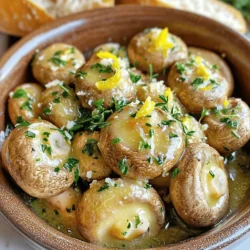 - 500g fresh button or cremini mushrooms - 4 tablespoons unsalted butter - 3 cloves garlic, finely minced - 1 tablespoon fresh parsley, finely chopped - 1 tablespoon fresh thyme leaves - 1 tablespoon fresh rosemary, finely chopped - Salt and freshly ground black pepper, to taste - Zest of 1 lemon - Freshly grated Parmesan cheese for serving I love using fresh button or cremini mushrooms. They have a great taste and texture. You need to clean them well before cooking. For the butter, I choose unsalted. This way, I control the salt level. Garlic adds a wonderful flavor. Mince it finely for the best taste. Fresh herbs make a big difference in this dish. I use parsley, thyme, and rosemary. Each herb adds a unique flavor to the mushrooms. Salt and pepper help to enhance everything. You can adjust these to your liking. Lemon zest is optional, but I find it brightens the dish. It adds a fresh pop that contrasts nicely with the rich butter. If you want to elevate the dish, add freshly grated Parmesan cheese as a finishing touch. It melts beautifully and adds extra flavor. For the full recipe, check out the details above. Enjoy cooking these herbed garlic butter mushrooms! To start, clean your mushrooms well. Use a damp cloth to wipe off dirt. Do not soak them in water; they absorb moisture. Next, slice the mushrooms into even pieces. Aim for about a quarter-inch thick. This helps them cook evenly. Now, let’s prepare the garlic and herbs. Mince the garlic cloves finely. You want them small so they blend well in the dish. Chop the fresh parsley, thyme, and rosemary. Fresh herbs give a bright flavor to the mushrooms. Measure out one tablespoon of each herb. Warm a large skillet over medium heat. Add four tablespoons of unsalted butter. Let it melt gently until it starts to foam. This means it’s ready for the garlic. Add the minced garlic to the skillet. Sauté it for about one minute. Keep stirring to release its flavor. Be careful not to let it burn. Next, raise the heat to medium-high and add your sliced mushrooms. Toss them in the garlic butter. Make sure they are well-coated. Cook them for 5 to 7 minutes. Stir occasionally until they turn golden brown and tender. Once the mushrooms are cooked, it’s time to add the herbs. Sprinkle the chopped parsley, thyme, and rosemary over them. Stir gently to mix everything well. Now, season your mushrooms with salt and freshly ground black pepper. Add the zest of one lemon. This adds a nice, fresh touch. Stir everything together for a final blend. If you like, sprinkle freshly grated Parmesan cheese on top for extra flavor. For serving, place your herbed garlic butter mushrooms in a rustic bowl. Garnish with extra fresh herbs and a bit more lemon zest. This dish pairs well with warm, crusty bread to soak up the buttery goodness. Enjoy! For the complete recipe, check [Full Recipe]. To get the best texture for your mushrooms, pick fresh ones. Clean them gently with a damp cloth. Avoid soaking them in water, as this makes them soggy. When you sauté, use medium-high heat. This helps the mushrooms brown nicely. Stir them often to cook evenly. Timing is key! Sauté the garlic for just one minute. This brings out its flavor without burning it. Once you add the mushrooms, cook them for about 5 to 7 minutes. They should turn golden and feel tender. Test them with a fork to check doneness. To make your dish even better, try adding spices. A pinch of red pepper flakes adds heat. Smoked paprika gives a nice smoky flavor. For a touch of sweetness, consider some balsamic vinegar. These additions can make your mushrooms stand out. Pair these mushrooms with various cuisines. They go well with Italian pasta dishes. Serve them alongside grilled meats or on top of a salad. They can even add flavor to a rice bowl. For serving, choose a rustic bowl. A wooden or ceramic bowl adds charm. Arrange the mushrooms nicely and sprinkle fresh herbs on top. This adds color and makes it look appealing. For extra flair, add lemon zest as a garnish. It brightens the dish. You can also serve with warm, crusty bread. This lets guests soak up the garlic butter sauce. Each bite will be delicious! {{image_4}} For a new twist, you can swap out mushrooms. Try shiitake or portobello mushrooms. They give a richer taste. If you prefer a lighter option, choose oyster mushrooms. They work well too. If you need a butter substitute, use olive oil or coconut oil. Both options add a unique flavor. For a vegan alternative, try vegan butter. It melts nicely and still tastes great. Feel free to get creative with herbs and spices. Basil or oregano can add a different vibe. You might also like to add a pinch of red pepper flakes for heat. Consider adding vegetables like spinach or bell peppers. They add color and nutrients. Just sauté them with your mushrooms for a tasty mix. Herbed garlic butter mushrooms shine as a side dish. They pair well with grilled chicken or steak. You can also serve them over pasta for a quick meal. For leftovers, toss them on a salad or use in an omelet. They bring a burst of flavor to any dish. Enjoy experimenting with this simple yet delightful recipe! To keep your Herbed Garlic Butter Mushrooms fresh, store them in an airtight container. Place the container in the fridge. This method helps maintain their flavor and texture. These mushrooms last about 3 to 5 days in the refrigerator. Always check for any signs of spoilage, like an off smell or slimy texture. If you want to save some for later, freezing is a great choice. First, let the mushrooms cool completely. Then, transfer them to a freezer-safe bag or container. Make sure to remove as much air as possible to prevent freezer burn. They can last 2 to 3 months in the freezer. To reheat, thaw them in the fridge overnight. Then, warm them gently in a skillet over low heat. When you’re ready to serve leftover mushrooms, add a splash of lemon juice. This step brightens their flavors. You can also sprinkle some fresh herbs on top for a fresh taste. Always ensure that the mushrooms are heated to at least 165°F for safety. Enjoy these savory bites with a warm piece of bread! For the complete recipe, check out the Full Recipe. For this dish, I recommend using fresh button or cremini mushrooms. - Button mushrooms are mild and tender. - Cremini mushrooms have a deeper flavor. Both types provide a nice texture and absorb the garlic butter well. You can also try shiitake or oyster mushrooms for a different taste. Yes, you can prepare these mushrooms ahead of time. - Cook them fully and let them cool. - Store in an airtight container in the fridge for up to three days. When ready to serve, reheat in a skillet over medium heat. Add a splash of water to keep them moist. To make this dish vegan, swap the butter for plant-based butter. - Use olive oil or coconut oil as alternatives. For the cheese, you can skip it or use nutritional yeast for a cheesy flavor. You still get that rich taste without any dairy. In summary, we've explored how to make delicious Herbed Garlic Butter Mushrooms. We covered key ingredients like fresh mushrooms, herbs, and garlic. You learned essential steps for preparation and cooking, plus tips for enhancing flavor. Variations and storage options ensure you can enjoy this dish in many ways. Embrace these tips and let the flavors shine in your cooking. Cooking should be fun and rewarding!