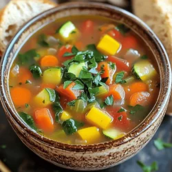 For a tasty Instant Pot vegetable soup, you need simple, fresh, and pantry ingredients. This recipe is quick, easy, and healthy. You can find the full recipe below. - 1 medium onion, diced - 2 cloves garlic, finely minced - 2 medium carrots, sliced into rounds - 2 celery stalks, sliced - 1 bell pepper, diced (your choice of color) - 1 medium zucchini, diced - 1 cup green beans, cut into 1-inch pieces - 2 cups fresh spinach, roughly chopped - 1 tablespoon olive oil - 1 can (14.5 oz) diced tomatoes with their juices - 4 cups vegetable broth - 1 teaspoon dried oregano - 1 teaspoon dried thyme - 1 bay leaf - Salt and black pepper to taste - 1 cup frozen peas This selection of fresh and pantry ingredients makes a soup that warms the soul. Each item adds flavor and texture, making your meal both nourishing and satisfying. Start with the Instant Pot. Turn it on and select the Sauté mode. Add one tablespoon of olive oil. Wait for the oil to shimmer. Then, add one medium onion that you diced. Next, introduce two cloves of finely minced garlic. Cook these for about 3 to 4 minutes. You want the onion to become clear and smell good. Now, it’s time to add some color! Add two medium carrots sliced into rounds. Then, put in two celery stalks sliced. Next, add one diced bell pepper—any color you like. Follow with one diced medium zucchini and one cup of green beans cut into 1-inch pieces. Sauté these for another 3 to 4 minutes. Stir them gently until they start to soften. Pour in one can of diced tomatoes with their juices. Then, add four cups of vegetable broth. Sprinkle in one teaspoon each of dried oregano and dried thyme. Toss in one bay leaf and season with salt and black pepper. Stir all the ingredients well so they mix nicely. Secure the lid on the Instant Pot. Make sure the valve is set to Sealing. Select the Manual or Pressure Cook setting and set the timer for 8 minutes. Once the cycle is complete, carefully switch the valve to Venting. This lets out the steam. After the steam is gone, unlock and remove the lid. Stir in one cup of frozen peas and two cups of roughly chopped fresh spinach. The heat will wilt the spinach and warm the peas. Taste your soup and add more seasoning if you want. You can find the full recipe for this hearty dish above. Enjoy your nutritious Instant Pot Vegetable Soup! To prevent burn notices in your Instant Pot, always add enough liquid. The vegetable broth in this soup is key. If you notice some veggies stuck to the bottom, give it a good stir. Also, try to layer your ingredients properly. Place the broth at the bottom, then add the veggies, and finally the tomatoes. This method helps keep the soup from burning. Everyone has their own taste. After cooking, taste your soup. You might want more salt or pepper. Fresh herbs can also add flavor. Try adding a squeeze of lemon juice for extra brightness. If you like heat, a pinch of red pepper flakes can spice things up. Don't be afraid to experiment until it tastes right for you. You can swap ingredients based on what you have. Don’t have zucchini? Use yellow squash instead. No green beans? Peas work too! If you want a heartier soup, add cooked lentils or beans. Just remember, cooking times may change. Check your ingredients to keep the soup balanced. Always follow the Full Recipe for guidance, but feel free to make it your own! {{image_4}} You can easily add protein to your vegetable soup. This makes it heartier and more filling. Try adding cooked chicken, turkey, or even beans. If you want a vegetarian option, chickpeas work great. Simply stir them in after the soup cooks. This way, the protein blends well with the flavors. If you prefer a dairy-free or vegan soup, it's simple to adjust. Skip the cheese topping, and use a plant-based broth. Coconut milk is a fun swap for a creamy texture. It gives a nice sweetness too. You can also add nutritional yeast for a cheesy flavor without dairy. Experimenting with flavors can lead to new favorites. Add spices like cumin or smoked paprika for warmth. Fresh herbs like basil or cilantro can brighten the soup. A splash of lemon juice adds a zesty kick. Don't be afraid to play around with different vegetables too. Try using sweet potatoes or kale for a twist. Each change can make the soup feel new and exciting. For the full recipe, check out the Hearty Instant Pot Vegetable Soup. I love making a big batch of Instant Pot Vegetable Soup. It keeps well in the fridge. Store the soup in an airtight container. It lasts for about 4 to 5 days. Always let it cool before sealing. This helps keep the flavors fresh. If you want to save some for later, freezing is great. Use freezer-safe containers or bags. Make sure to leave some space for expansion. The soup stays good for about 2 to 3 months in the freezer. To thaw, move it to the fridge overnight or use the microwave. Reheating is easy! You can use the stove or microwave. If using the stove, heat it in a pot over low to medium heat. Stir often to avoid sticking. If using the microwave, heat in short bursts, stirring in between. Always check the temperature before serving. You can add a splash of broth if it gets too thick. Enjoy your warm, comforting bowl of soup! For the full recipe, check out the details above. Cooking Instant Pot vegetable soup takes about 30 minutes in total. This includes prep and cooking time. You will spend around 10 minutes preparing ingredients. The actual pressure cooking lasts 8 minutes. After that, you will need a few minutes for the pressure to release. Yes, you can use frozen vegetables in this soup. Frozen veggies save time and still taste great. Just add them in during the last step, like the recipe shows. The heat from the soup warms them up nicely. The soup will still be full of flavor and nutrition. You can add many spices to boost the flavor. Consider using cumin for warmth or smoked paprika for a smoky taste. You might try a pinch of red pepper flakes for heat. Fresh herbs, like basil or cilantro, also add a wonderful touch. Feel free to mix and match spices to find your favorite blend. In this blog post, we explored how to make a great Instant Pot Vegetable Soup. We covered the key ingredients, step-by-step instructions, and helpful tips to avoid burn notices. You learned how to store the soup and explore different variations. Now, you can create a tasty dish that fits your taste. Enjoy experimenting with your ingredients and flavors. Happy cooking and savor each bite!