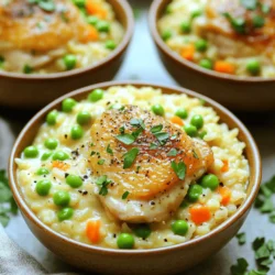 To make Instant Pot Creamy Chicken and Rice, you will need fresh and simple ingredients. Here’s the list: - 1 pound boneless, skinless chicken thighs - 1 cup jasmine rice, rinsed - 1 medium onion, diced - 3 cloves garlic, minced - 2 cups chicken broth - 1 cup heavy cream - 1 cup frozen peas and carrots mix - 1 teaspoon dried thyme - 1 teaspoon smoked paprika - Salt and pepper to taste - 2 tablespoons olive oil - Fresh parsley, chopped (for garnish) Each ingredient plays a key role in creating a rich and creamy dish. The chicken thighs provide a juicy base. Jasmine rice adds a nice texture. The onion and garlic bring depth of flavor, while chicken broth keeps everything moist. Heavy cream makes the dish creamy and luxurious. The frozen peas and carrots mix offers color and nutrition. Finally, thyme and smoked paprika add warmth and earthiness. This balance of flavors makes this meal a true flavor explosion. For the complete recipe, check out the Full Recipe. To start, set your Instant Pot to the sauté function. Add 2 tablespoons of olive oil. Let the oil heat until it shimmers. Then, toss in 1 medium diced onion. Sauté for about 2-3 minutes. You want the onion soft and clear. Next, add 3 cloves of minced garlic. Cook for 1 more minute. The garlic should smell great and be lightly golden. Now, it’s time to add the chicken. Place 1 pound of boneless, skinless chicken thighs into the pot. Season them with salt, pepper, 1 teaspoon of dried thyme, and 1 teaspoon of smoked paprika. Cook the chicken for about 5 minutes. Turn the pieces often for even browning. Don’t worry about cooking them all the way through; they will finish cooking later. After browning the chicken, pour in 1 cup of rinsed jasmine rice and 2 cups of chicken broth. Gently stir to mix. Make sure the rice is fully under the liquid. This step is key for even cooking. Secure the lid on the Instant Pot. Ensure the valve is set to “sealing.” Select the “Manual” or “Pressure Cook” function. Set the timer for 10 minutes. Once the cooking time ends, allow the Instant Pot to naturally release pressure for about 5 minutes. Then, carefully switch the valve to “venting” to release any leftover pressure. After opening the lid, add 1 cup of heavy cream and 1 cup of frozen peas and carrots. Stir well to combine. Let it sit for a few minutes to warm the veggies. Taste your creamy chicken and rice, and adjust the seasoning if needed. For the best presentation, serve in shallow bowls. Top with fresh chopped parsley for a pop of color. Enjoy the rich flavors of this dish! For the full recipe, check the previous section. To get that perfect creaminess, you want to use heavy cream. This adds rich flavor and smooth texture. Make sure to stir in the cream after cooking. This keeps it silky. If you want it even creamier, add a bit more cream. You can also mix in some cream cheese for a twist. Want to boost the flavor? Consider adding more spices. Try a pinch of garlic powder or onion powder. Fresh herbs like thyme or parsley can brighten the dish. You can also toss in some lemon zest for a fresh zing. If you like heat, add a bit of cayenne pepper. Using the Instant Pot is easy, but a few tips help. Always make sure the sealing ring is in place. This allows for proper pressure cooking. When you sauté, keep an eye on the chicken. You want it browned but not cooked all the way. For even cooking, stir the rice well with the broth. Lastly, let the pressure release naturally for the best texture. For the Full Recipe, be sure to follow each step carefully for the best results. {{image_4}} If you want to mix things up, try different proteins. You can use turkey or pork instead of chicken. For a plant-based option, tofu or chickpeas work well too. You can also swap the jasmine rice for brown rice. Keep in mind that brown rice takes longer to cook. If you like more veggies, add bell peppers or spinach. They add color and nutrition. For a gluten-free version, check your broth label to ensure it's gluten-free. Use a gluten-free cream or cashew cream for a dairy-free option. Almond milk is another great choice. If you have nut allergies, coconut milk gives a nice creaminess without nuts. This way, everyone can enjoy the dish. Want to change the flavor? Think about adding fresh herbs like basil or cilantro. A squeeze of lemon can brighten the dish too. If you love heat, sprinkle in some red pepper flakes. For a smoky taste, a bit more smoked paprika does wonders. Experimenting with flavors keeps meals exciting and fresh! For the full recipe, you can refer to the Instant Pot Creamy Chicken and Rice 🥣 section above. After you enjoy your meal, store the leftovers in an airtight container. Place the chicken and rice mixture in the fridge. It will stay fresh for up to three days. Make sure to let it cool down before sealing it. This helps keep the flavor intact. To reheat your creamy chicken and rice, use the stovetop or the microwave. If using the stovetop, add a splash of chicken broth to a pan. Heat it gently over low heat. Stir often until it's warmed through. In the microwave, place it in a microwave-safe bowl. Heat it on medium power for one to two minutes, stirring halfway. This helps it heat evenly. If you want to save some for later, freezing is a great option. Divide the chicken and rice into single portions. Use freezer-safe containers or bags. Remove as much air as you can to prevent freezer burn. You can freeze it for up to three months. For bulk storing, place everything in one large container. Just remember, single portions thaw and reheat faster. Making this dish takes about 30 minutes. You spend 10 minutes prepping the ingredients. Then, the Instant Pot cooks everything in just 10 minutes. After cooking, let it sit for 5 minutes to release pressure. This quick cooking time makes it perfect for busy nights! Yes, you can use brown rice! But you need to change the cooking time. Brown rice takes longer to cook, so set the Instant Pot for 22 minutes instead of 10. Also, add more chicken broth—use 2.5 cups for better results. This will help the rice cook fully and stay tender. This creamy chicken and rice dish pairs well with many sides. Try a simple green salad with a light vinaigrette. You can also serve it with crusty bread to soak up the sauce. Another great option is steamed broccoli or green beans for a healthy crunch. Want some heat? Add red pepper flakes or hot sauce to the pot. Start with a teaspoon and taste as you go. You can also add diced jalapeños when cooking. If you like smoky flavors, try using chipotle powder instead of smoked paprika. Each option gives a unique twist! In this blog post, we explored the easy recipe for Instant Pot Creamy Chicken and Rice. We covered the key ingredients, cooking steps, and helpful tips to get the best results. You can customize this dish with your favorite proteins and veggies, or even make it gluten-free. Remember, practice makes perfect. With these steps, you can enjoy a creamy, flavorful meal with minimal effort. Happy cooking!