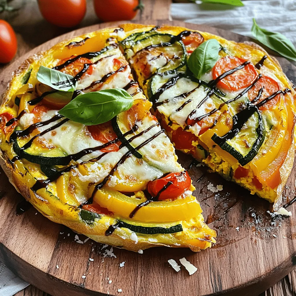 Creating a roasted vegetable frittata is simple and fun. You only need a few key ingredients to make this dish shine. Here’s what you will need: - 6 large eggs - 1/4 cup milk (or your choice of dairy-free alternative) - 1 cup bell peppers, diced (mixing colors adds vibrancy) - 1 cup zucchini, sliced into half-moons - 1 cup cherry tomatoes, halved - 1/2 onion, finely diced - 2 cloves garlic, minced - 1 tablespoon olive oil - Salt and freshly cracked pepper, to taste - 1/2 teaspoon smoked paprika for a smoky depth - 1/4 cup grated Parmesan cheese (or nutritional yeast for a vegan twist) - Fresh basil leaves for elegant garnish These ingredients blend together to create a tasty and satisfying meal. You can switch up the veggies based on what you have on hand. For example, spinach or kale can add great flavor. The cheese is optional, but it gives a nice creaminess. You can also explore using different herbs or spices to make this dish your own. For the full recipe, check out the details above! Set your oven temperature to 400°F (200°C). This step is important for even cooking. In a large bowl, crack 6 large eggs. Add 1/4 cup of milk and whisk until smooth. Sprinkle in salt, pepper, and 1/2 teaspoon of smoked paprika. This mixture brings great flavor. Heat 1 tablespoon of olive oil in a large oven-safe skillet over medium heat. Add 1/2 diced onion and 2 minced garlic cloves. Cook for about 3-4 minutes until the onion is clear and fragrant. Then, add 1 cup each of diced bell peppers and sliced zucchini. Stir and cook for 5-6 minutes until they soften but stay crunchy. Fold in 1 cup of halved cherry tomatoes gently. Then pour the egg mixture over the vegetables in the skillet. Top it off with 1/4 cup of grated Parmesan cheese or nutritional yeast. This adds a nice layer of flavor. Let the frittata cook on the stovetop for about 2-3 minutes until the edges start to set. Carefully transfer the skillet to the oven. Bake for 15-20 minutes until the center is firm and the top is golden. Enjoy making this wholesome and flavorful meal by following the full recipe! To get a fluffy frittata, timing is key. Cook it on the stovetop for 2-3 minutes first. This helps set the edges. Then, transfer it to the oven. Bake for 15-20 minutes until golden and firm. Keep an eye on it. You want a slight jiggle in the center when you take it out. To prevent sticking, use a non-stick skillet. Add olive oil and heat it well before adding your veggies. This step creates a barrier, making it easy to slide out later. If you’re unsure, you can line the skillet with parchment paper. This gives you even more assurance. Herbs and spices can elevate your frittata. Fresh basil adds a nice touch. You can also try oregano or thyme. For a kick, add a pinch of red pepper flakes. Pairing flavors is important too. Sweet bell peppers balance well with the savory onion and garlic. Smoked paprika gives a nice depth, making each bite exciting. If you like cheese, the Parmesan adds a creamy, salty finish. For the best experience, think about how these flavors work together. A colorful plate not only looks good, but makes every bite enjoyable. Feel free to explore the [Full Recipe] for more details on making your own roasted vegetable frittata! {{image_4}} You can make a tasty vegan frittata by using chickpea flour instead of eggs. This flour works great because it binds well and gives a nice texture. Mix 1 cup of chickpea flour with 1 cup of water. Add your favorite spices and seasonings to this mix for extra flavor. For cheese, try dairy-free options like cashew cheese or store-bought vegan cheese. Nutritional yeast also adds a cheesy flavor without dairy. Sprinkle it on top for a savory kick. Seasonal vegetables are perfect for adding to your frittata. Think about using spinach, kale, or asparagus in spring. In summer, zucchini and tomatoes shine. Fall brings butternut squash or sweet potatoes. Winter is great for hearty veggies like Brussels sprouts. If you have leftover roasted veggies, use them! They save time and add depth of flavor. Just chop them up and mix them into the egg base. Different cheeses bring unique flavors to your frittata. Try feta for a tangy taste or goat cheese for creaminess. Cheddar adds a sharpness that many love. If you prefer non-dairy, look for almond or soy-based cheeses. These can give you a similar taste without the dairy. Always check the labels to find the best options for your diet. For the full recipe, refer to the earlier section. To store leftovers of your roasted vegetable frittata, let it cool first. Then, cover it tightly with plastic wrap or place it in an airtight container. You can keep it in the fridge for up to four days. This makes it great for meal prep or quick breakfasts. If you want to freeze the frittata, slice it into portions. Wrap each slice in plastic wrap, then place them in a freezer bag. Make sure to squeeze out any air before sealing. You can freeze it for up to three months. When you're ready to eat, thaw it overnight in the fridge. To reheat, pop it in the oven at 350°F (175°C) for about 15 minutes. This way, it stays moist and tasty. Enjoy your meal! For the full recipe, check out the earlier section. Cooking a frittata takes about 35 minutes in total. You will spend around 10 minutes prepping the ingredients. The cooking time is about 25 minutes, which includes both stovetop and oven baking. Yes, you can make a frittata ahead of time. It stores well in the fridge for up to three days. To prep, cook the frittata and let it cool. Then, slice it and place it in an airtight container. You can reheat it in the oven or microwave. Frittatas are great for customization. You can use any vegetables you like, such as spinach, mushrooms, or broccoli. You can also swap the cheese for different types or even go dairy-free. Add herbs like thyme or dill for extra flavor. You can tell the frittata is done when the edges are set and the center is just firm. A knife inserted should come out clean. The top should be lightly golden. This ensures a nice texture without being dry. A frittata is simple and flexible. You can use eggs, vegetables, and your choice of cheese. We’ve covered how to prep, cook, and store your frittata. Remember to experiment with flavors and ingredients to make it your own. With these tips, you’ll create a tasty dish every time. Enjoy your cooking journey!