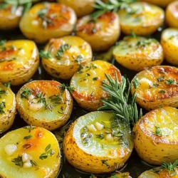 - 2 pounds baby potatoes, halved - 4 tablespoons extra virgin olive oil - 4 cloves garlic, minced - 1 tablespoon fresh rosemary, finely chopped - 1 tablespoon fresh thyme leaves, stripped from the stems - 1 teaspoon smoked paprika - Salt and freshly cracked black pepper - Fresh parsley, finely chopped (for garnish) Best types of potatoes for roasting For roasting, baby potatoes are ideal. Their small size cooks evenly. You can also use Yukon Gold or red potatoes. They have a creamy texture and hold their shape well. Importance of fresh herbs Fresh herbs make a big difference. They add bright flavors that dry herbs cannot match. Use rosemary and thyme for a classic taste. You can even mix in some fresh oregano for a twist. Substitutions for olive oil If you need a substitute for olive oil, try avocado oil or melted butter. Both will give your potatoes a rich flavor. Just keep the same amount as in the recipe. First, you need to get your oven ready. Preheat the oven to 425°F (220°C). This helps the potatoes cook evenly. Next, take a large baking sheet and line it with parchment paper. This way, your potatoes won’t stick, and cleanup will be a breeze. Now, let's mix the ingredients! In a spacious bowl, add the halved baby potatoes. Pour in the extra virgin olive oil. Then, add the minced garlic, chopped rosemary, fresh thyme, and smoked paprika. To coat the potatoes evenly, use your hands or a spatula. Make sure every potato half gets a good mix of oil and spices. This step is key for flavor. Once mixed, spread the seasoned potatoes onto the baking sheet. Make sure they are in a single layer. This space helps them roast nicely without steaming. Now, it’s time to roast! Place the baking sheet in your hot oven. Roast the potatoes for 25-30 minutes. Remember to toss them halfway through. This helps them brown on all sides. When they turn golden and crispy, take them out. Sprinkle with fresh parsley for a pop of color and taste. Enjoy your herbed garlic roasted potatoes as a perfect side dish! For the complete recipe, check the Full Recipe section. To achieve crispy outsides and fluffy insides, start with baby potatoes. Their thin skins crisp up nicely when roasted. After cutting them in half, soak them in cold water for 30 minutes. This step removes excess starch, which helps with crispiness. Coat the potatoes well with olive oil and spices. The oil helps them brown. Use high heat at 425°F (220°C) for perfect roasting. Toss them halfway through to brown all sides. If you need to save time, prep the potatoes a day ahead. Cut and season them, then store in the fridge. This way, you can roast them right before mealtime. Herbed garlic roasted potatoes pair well with many main dishes. Try them with grilled chicken or roasted fish. They also complement hearty vegetarian meals like stuffed bell peppers. For garnishing, sprinkle fresh parsley right before serving. This adds color and a burst of flavor. You can also add lemon zest for a bright touch. For the full recipe, check the details shared above. Enjoy creating this delightful side dish! {{image_4}} You can mix up the herbs in your herbed garlic roasted potatoes to change the taste. If you want a fresh twist, try using basil or oregano instead of rosemary and thyme. These herbs bring bright and bold flavors to each bite. Seasonal herbs also add unique tastes. In summer, fresh dill or tarragon works well. In fall, you might enjoy sage or even chives. Experimenting with herbs can turn a simple dish into something special. The air fryer is a quick way to cook these potatoes. Set it to 400°F (200°C) and cook for about 15-20 minutes. The air fryer gives them a crispy texture without much oil. You can also grill or cook them in a skillet. For grilling, place the potatoes in a grill basket. Cook over medium heat, turning regularly until they are soft and golden. If you use a skillet, heat some olive oil and sauté the potatoes until they brown and cook through. Each method offers a different flavor and texture, so feel free to try them all! To keep your herbed garlic roasted potatoes fresh, store them in an airtight container. Make sure the potatoes cool down first. Place them in the fridge for up to three days. This helps maintain their flavor and texture. When reheating, I suggest using an oven or a skillet. This keeps them crispy. If you use a microwave, they might become soft. To reheat in the oven, set it to 375°F (190°C). Spread the potatoes on a baking sheet for about 10-15 minutes. Yes, you can freeze herbed garlic roasted potatoes! However, they may lose some texture. If you must freeze them, let them cool completely. Then, place them in a freezer-safe bag or container. Squeeze out as much air as possible. Label the bag with the date. To reheat frozen potatoes, first, let them thaw in the fridge overnight. Then, reheat them in the oven at 375°F (190°C) for 15-20 minutes. This helps restore some crispiness. Enjoy them as a quick side dish! For the full recipe, check out the earlier section. You can use any cooking oil you like. Good options include canola oil or avocado oil. Both have a mild flavor and high smoke point. If you want a unique taste, try melted butter or coconut oil. Each choice adds different flavors to your potatoes. Yes, you can prep these potatoes ahead of time. Cut and season them, then store in the fridge. Keep them in an airtight container. They will stay fresh for up to 24 hours. When you're ready, just roast them straight from the fridge. The size of your potatoes affects cooking time. For baby potatoes, it takes about 25-30 minutes. If you use larger potatoes, like russets, it may take 40-50 minutes. Always check for doneness by poking them with a fork. They should be soft inside and crispy outside. For more details, check the Full Recipe. In this post, I covered how to make herbed garlic roasted potatoes. We discussed the right ingredients, helpful tips, and step-by-step instructions. You learned about cooking methods and how to store leftovers. Perfecting this dish can impress anyone at the dinner table. Keep the tips in mind to enjoy delicious, crispy potatoes. With practice, you’ll master this recipe and make it your own. Happy cooking!