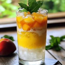 To make this tasty drink, you need the following items: - 2 cups water - 2 green tea bags - 1 ripe peach, diced into small pieces - 1 tablespoon honey or agave syrup (adjust sweetness to your preference) - 1 tablespoon freshly squeezed lemon juice - 1/2 cup sparkling water - Fresh mint leaves for garnish - Ice cubes You can make your Peach Green Tea Refresher even better with a few extras: - A handful of fresh raspberries for a fruity twist - A splash of peach juice for added sweetness - A few basil leaves for a unique flavor Each serving of this drink offers a refreshing boost without too many calories. Here’s what you can expect: - Calories: 60 - Protein: 0.5g - Carbohydrates: 16g - Sugar: 14g - Fiber: 1g - Fat: 0g This Peach Green Tea Refresher is a perfect mix of flavor and fun. You can enjoy it by the pool, at a picnic, or just at home. Check out the Full Recipe to try it out! To make the Peach Green Tea Refresher, you need to follow these easy steps. First, boil 2 cups of water in a pot. When the water boils, remove the pot from the heat. Add 2 green tea bags and let them steep for 3 to 4 minutes. After that, take out the tea bags and let the tea cool. While the tea cools, prepare the peach puree. Dice one ripe peach into small pieces. Place the peach, 1 tablespoon of honey, and 1 tablespoon of lemon juice in a blender. Blend it until smooth. This puree adds a sweet and fruity flavor to your drink. Once the tea is cool, pour it into a large pitcher. Add the peach puree and stir well. This makes sure the flavors blend together. Steeping tea right is key for a great flavor. Make sure to use fresh green tea bags for the best taste. Keep the steeping time between 3 to 4 minutes. If you steep too long, the tea may taste bitter. Remove the tea bags when the time is up. Let the tea cool completely before mixing it with the peach puree. This helps keep your drink refreshing and tasty. Making the peach puree is simple but very important. Use a ripe peach for the best flavor. Cut the peach into small pieces so it blends smoothly. Blend the peach with honey and lemon juice until creamy. You can adjust the sweetness by adding more or less honey. Once it is smooth, mix it into the cooled tea. This step makes your Peach Green Tea Refresher truly shine. For the full recipe, check out the [Full Recipe]. You can easily adjust the sweetness of your Peach Green Tea Refresher. Start with one tablespoon of honey or agave syrup. If you want it sweeter, add more. You can also use ripe peaches, as they add natural sweetness. For a unique twist, try adding a splash of peach juice or a different sweetener like maple syrup. If you want a tart flavor, add more lemon juice. This balance of sweet and tart makes each sip enjoyable. To change the fizziness of your drink, focus on the sparkling water. If you want a bubbly drink, add more sparkling water. If you prefer it less fizzy, reduce the amount. You can also use flavored sparkling water, like peach or lemon. This twist can enhance the drink's flavor. For a non-fizzy option, skip the sparkling water and serve it as a still beverage. It will still taste great! Garnishing your drink can make it look special. Use fresh mint leaves for a pop of color and aroma. Place a few leaves on top of the drink before serving. You can also add peach slices on the rim of the glass for a lovely touch. Serve the drink in clear glasses to show off the beautiful color. For a refreshing chill, make sure to fill each glass with ice cubes. These simple steps will impress your friends and family when you share this delicious drink. {{image_4}} To make a Peach Raspberry Green Tea Refresher, start with the base recipe. Use the same ingredients for the peach green tea. Then, add fresh raspberries. Blend a handful of raspberries into the peach puree. This mix will give your drink a tangy twist. The sweetness of the peach blends well with the tartness of the raspberries. Serve it over ice, just like the original recipe. If you want a caffeine-free version, swap out the green tea. Use herbal tea instead. A great option is peach herbal tea or chamomile. Simply steep the herbal tea in hot water. Follow the same steps for making the peach puree. Mix the tea with the peach puree and serve. You’ll still enjoy a tasty and refreshing drink without caffeine. You can use other fruits to change the flavor. In summer, try strawberries or watermelon. In fall, use apples or pears. For each fruit, simply blend them into a puree. Mix this new puree into your tea like the peach. Each fruit will give a fresh and fun twist to your drink. Experiment with what you have on hand to create your own unique flavor! For the full recipe, refer back to the steps outlined above. To store your Peach Green Tea Refresher, place it in a clean glass jar or pitcher. Make sure to cover it tightly with a lid or plastic wrap. This keeps the drink fresh and prevents it from absorbing other flavors in the fridge. Your Peach Green Tea Refresher stays fresh for about three days in the fridge. For the best taste, drink it within two days. After three days, the flavors may fade, and the drink might not taste as good. If you want to refresh your leftover drink, try adding more sparkling water. This adds a nice fizz and brightens the flavors. You can also add fresh peach slices or mint leaves. This makes the drink look nice and taste fresh again. A Peach Green Tea Refresher is a cool drink that mixes green tea and peach. It is light, fruity, and perfect for hot days. The drink has a nice balance of sweetness from the peach and a slight tang from the lemon. You can make it at home easily with just a few ingredients. Check out the Full Recipe for step-by-step instructions. Yes, you can! If you want a caffeine-free option, try using herbal tea instead. You can also use just water or lemonade for a fruitier taste. The key is to keep the peach and lemon flavors strong. This way, you still enjoy a refreshing drink without the green tea. You can find Peach Green Tea Refreshers at many coffee shops and tea houses. Look for places that offer fresh fruit drinks. Some stores may even sell ready-made versions in bottles. If you want the freshest taste, making it at home is the best choice. You learned how to make a Peach Green Tea Refresher. We covered ingredients, steps, and storage. You can try different flavors and adjust sweetness. It’s easy to customize this drink for any taste. Enjoy making this refreshing beverage yourself. It’s simple, tasty, and great for hot days. Try it with seasonal fruits for a fun twist. You’ll impress your friends and family with this delicious treat.