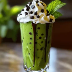 - 2 cups creamy vanilla ice cream - 1 cup rich whole milk - 1 teaspoon pure peppermint extract - 1/2 cup dark or semi-sweet chocolate chips - 2 tablespoons chocolate syrup - Fresh mint leaves for garnish - Whipped cream for topping The main ingredients create the perfect blend of sweet and minty flavors. I love using creamy vanilla ice cream as the base. It gives the shake a rich texture. Whole milk adds creaminess, making every sip smooth. The peppermint extract brings a fresh burst of flavor. Chocolate chips add delightful crunch. I prefer dark or semi-sweet chips for a balanced taste. Chocolate syrup adds sweetness and a touch of richness. Finally, fresh mint leaves and whipped cream make the shake look stunning. You can find the full recipe below to explore all the details. - Additional chocolate syrup for drizzling - Food coloring for a vibrant green hue Optional add-ins let you customize your shake. Drizzling extra chocolate syrup adds sweetness and an eye-catching look. If you want a fun color, a drop of food coloring brightens the shake. Kids love the vibrant green! - Blender - Serving glasses - Measuring spoons and cups You’ll need a blender to mix everything smoothly. Serving glasses show off your beautiful shake. Measuring spoons and cups help you get the right amounts. Having the right tools makes the process easy and fun! - Begin with 2 cups of creamy vanilla ice cream. - Pour in 1 cup of rich whole milk. - Add 1 teaspoon of pure peppermint extract. - Blend these ingredients on medium speed until smooth. - Next, add 1/2 cup of dark or semi-sweet chocolate chips. - Pour in 2 tablespoons of chocolate syrup. - Pulse a few times to mix. This keeps some chunks of chocolate. - Taste your shake. If you want more mint, add extra peppermint extract. - Drizzle chocolate syrup inside the serving glasses for style. - Pour the shake into the glasses. - Top with whipped cream for a fluffy finish. - Garnish with fresh mint leaves for a pretty look. - Serve your mint chocolate chip shake right away. Provide a straw or spoon for easy sipping. For the full recipe, don’t forget to check the detailed instructions above! To make your shake thick or thin, adjust the milk. Start with one cup of whole milk. If your shake is too thick, add a splash more. If it is too thin, add some ice cream. For the best shake, use creamy vanilla ice cream. Brands like Häagen-Dazs or Ben & Jerry's work well. You can boost flavor by trying different types of chocolate. Dark chocolate gives a rich taste, while milk chocolate adds sweetness. For an extra mint aroma, use fresh mint leaves. You can muddle a few leaves in the bottom of your glass before pouring in the shake. This adds a fresh twist. Garnishing is key for a great look. Drizzle some chocolate syrup on the inside of the glass before pouring. Top your shake with a generous amount of whipped cream. Add fresh mint leaves for color and aroma. For parties, serve in clear glasses to show off the layers of your shake. This makes it more inviting and fun! {{image_4}} You can make a lighter shake using low-fat ice cream. This still gives you creamy goodness. If you prefer dairy-free, try coconut or almond milk ice cream. These options taste great and are friendly for different diets. To add a twist, consider seasonal flavors like peppermint bark. This works well in winter. You can mix your mint chocolate chip shake with other ice cream flavors too. Try vanilla or chocolate for a fun combination. This can change the shake's taste and keep it exciting. If you're looking for a grown-up treat, add mint liqueur. Just a splash can boost your shake. Blend it in with the other ingredients. This makes a fun drink for parties. Always remember to enjoy responsibly! For the full recipe, check out the Mint Chocolate Chip Shake Delight! To store leftover mint chocolate chip shake, pour it into a sealed container. Use an airtight jar or a plastic container. Place it in the fridge. This keeps the shake fresh for up to 24 hours. Before enjoying, stir it gently to mix any ingredients that may have separated. Can you freeze mint chocolate chip shake? Yes, you can! Freezing the shake is a great way to save it for later. Pour the shake into a freezer-safe container. Leave some space at the top, as it may expand when frozen. It stays good in the freezer for about one month. How to restore a shake's consistency after freezing? To reheat, take it out of the freezer and let it sit for 10 minutes. This helps it soften. Then, blend it again until smooth. If it is too thick, add a splash of milk to get the right texture. Enjoy your refreshed shake! A great mint chocolate chip shake has a smooth, creamy texture. It should balance cool mint with sweet chocolate. You want the chocolate chips to add a delightful crunch. The shake should be sweet but not too sweet, with a fresh mint flavor. Yes, you can use fresh mint! To use it, blend about 1/4 cup of fresh mint leaves with the ice cream and milk. Strain the mixture to remove the leaves. This step helps to get a pure mint flavor. Fresh mint gives a vibrant taste, perfect for your shake. To make a dairy-free mint chocolate chip shake, swap milk and ice cream with plant-based options. Use almond milk or coconut milk for a creamy base. For ice cream, try cashew or coconut milk ice cream. This way, you still enjoy a rich and tasty shake without dairy. Yes, you can double this recipe! Just double each ingredient, like the ice cream and milk. Blend everything in batches if your blender is small. This keeps the shake creamy and flavorful. Doubling lets you serve more people and enjoy the treat together! Check out the Full Recipe to get started on this delicious shake. This blog post explored how to make a delicious mint chocolate chip shake. We discussed essential ingredients and step-by-step instructions for a perfect blend. You learned tips for achieving the best texture and flavor, along with fun variations to try. In conclusion, enjoy experimenting with this recipe. Make it yours by adding unique flavors or healthier options. This shake will satisfy your cravings, whether it's for a treat or a fun party drink. So grab your blender and start shaking!