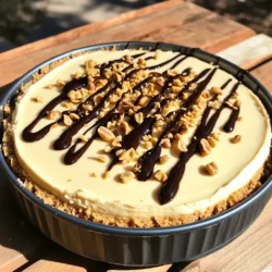 - 1 ½ cups graham cracker crumbs - ½ cup unsalted butter, melted - 1 cup creamy peanut butter - 8 oz cream cheese, softened - 1 cup powdered sugar - 1 teaspoon vanilla extract - 1 cup heavy whipping cream - ¼ cup chocolate syrup (for drizzling) - Chopped peanuts (for garnish) You can add fun toppings to change up your cheesecake. Some ideas include: - Sliced bananas or strawberries - Caramel sauce or chocolate chips - Crushed cookies or candies If you have dietary needs, don't worry! Here are some options: - Use gluten-free graham crackers for a gluten-free crust. - Swap cream cheese for a vegan cream cheese. - Use coconut cream instead of heavy whipping cream for a dairy-free option. These swaps keep the dessert delicious while meeting different needs. You can find everything you need in most grocery stores. For the full recipe, check out the [Full Recipe]. Start by mixing graham cracker crumbs with melted butter. In a medium bowl, pour in 1 ½ cups of crumbs and ½ cup of melted butter. Stir until it looks like wet sand. This step is key for a tasty crust. Next, press this mix firmly into the bottom of a 9-inch springform pan. Make sure to pack it down well. A solid crust keeps it from crumbling later. Place the crust in the fridge while you make the filling. For the filling, beat together 1 cup of creamy peanut butter and 8 oz of softened cream cheese. Use an electric mixer on medium speed. Mix until there are no lumps. Then, add in 1 cup of powdered sugar and 1 teaspoon of vanilla extract. Keep mixing until it’s creamy and smooth. This mixture is rich and delicious, perfect for your cheesecake. Now it’s time for the whipped cream. In a separate bowl, whip 1 cup of heavy cream until it forms stiff peaks. This will take about 2-3 minutes. Be careful not to overbeat it, or you’ll make butter. Once whipped, gently fold the whipped cream into the peanut butter mix. Use a rubber spatula for this step. Be gentle to keep the light texture of the cream. Pour the creamy filling over your chilled crust. Use a spatula to smooth the top evenly. Next, cover the cheesecake with plastic wrap and refrigerate for at least 4 hours. For best results, chill it overnight. This time helps the cheesecake set perfectly. When ready to serve, drizzle chocolate syrup on top and sprinkle chopped peanuts for a nice touch. Enjoy your easy and creamy treat! For the complete recipe, check the Full Recipe section. To get that smooth and creamy texture, start with softened cream cheese. Cold cream cheese clumps together and won’t blend well. Let it sit at room temperature for about 30 minutes. This small step makes a big difference! When whipping the cream, aim for stiff peaks. Use a chilled bowl and beaters. This helps the cream whip faster. Watch closely; it only takes 2-3 minutes. Stop as soon as peaks form. Overwhipping can turn the cream into butter, and we don’t want that! Serving the cheesecake right can make it look even more delicious. Add a dollop of whipped cream on each slice. Drizzle chocolate syrup on top for a sweet touch. It not only adds flavor but also looks lovely on the plate. Garnish your cheesecake with chopped peanuts. They add a nice crunch and make the dessert look fancy. Arrange the peanuts neatly for a great visual effect. One common mistake is overwhipping the cream. This can ruin the light and fluffy texture. Always beat just until stiff peaks form. Another mistake is not chilling the cheesecake long enough. It needs at least 4 hours in the fridge to set properly. For the best results, chill overnight. This waiting time makes it easier to slice and enhances the flavors. {{image_4}} You can make your no-bake peanut butter cheesecake even more fun. Add chocolate or caramel swirls for a sweet twist. Simply drizzle your favorite syrup into the filling before mixing. Then, swirl it gently with a knife. This creates a beautiful marbled look. You can also play with flavored extracts. Try adding almond or coconut extract to change the taste. Just a little can add a new layer of flavor. Adjust the amount based on how strong you want it. If you need gluten-free options, use gluten-free graham crackers. They work just as well and keep the crust tasty. For a low-sugar version, use sugar substitutes like stevia or erythritol. This way, you can enjoy a sweet treat without the extra sugar. Want a vegan cheesecake? Swap the cream cheese for a dairy-free version. You can also use coconut cream instead of heavy cream. This keeps the cheesecake creamy and rich without any animal products. Get creative with your toppings! Add fresh fruits like strawberries or blueberries for a pop of color. You can also sprinkle nuts for a nice crunch. Chopped peanuts work great, but feel free to try almonds or walnuts. For a fun twist, use different drizzles. Instead of chocolate syrup, try berry sauces or salted caramel. These can really change the flavor and make your cheesecake special. Each topping adds a unique touch to your dessert. For the full instructions, check out the Full Recipe. To keep your no-bake peanut butter cheesecake fresh, store it in the fridge. Wrap it tightly with plastic wrap. You can also use an airtight container. This will stop it from drying out and keep it tasty. If you want to save it for longer, you can freeze it. Cut it into slices, wrap each slice in plastic wrap, and place them in a freezer-safe bag. Be sure to label the bag with the date. This way, you won’t forget how long it has been in the freezer. When stored properly in the fridge, your cheesecake will stay fresh for about five days. Just check for any changes in smell or texture. If it starts to smell off or get a weird color, it’s time to toss it. For frozen cheesecake, it can last up to two months. However, for the best taste, try to eat it within one month. If it has ice crystals or looks dry, that’s a sign it’s not good anymore. Enjoy your cheesecake while it’s still fresh and delicious! Yes! This cheesecake is great for making ahead. I recommend chilling it for at least 4 hours. However, if you can, let it chill overnight. This helps the flavors blend well. Store it in the fridge, covered. If you have leftovers, keep them in an airtight container. They can last up to 4 days. To slice this cheesecake neatly, use a sharp knife. Dip the knife in hot water and wipe it dry before each cut. This helps you get clean edges. I like to cut the cheesecake into wedges for serving. Serve each slice with a dollop of whipped cream for a nice touch. To make a dairy-free version, swap the cream cheese for a vegan cream cheese. Use coconut cream instead of heavy cream. For the butter, you can use coconut oil or dairy-free margarine. These substitutes will help keep the creamy texture without the dairy. Absolutely! If you use crunchy peanut butter, the cheesecake will have a fun texture. The bits of peanuts add a nice crunch. However, it may slightly change the creaminess. If you love peanut chunks, go for it! Just remember to mix it well with the cream cheese. This cheesecake recipe shines with simple ingredients and steps. You learned how to make a delicious peanut butter cheesecake with a graham cracker crust. Don’t forget the tips for texture and presentation to impress everyone. Also, try the variations for unique flavors or dietary needs. Store leftovers properly to maintain freshness. Follow these steps and enjoy a tasty treat that everyone will love! Your baking journey just got a whole lot sweeter!