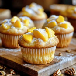 - 1 cup all-purpose flour - 1/2 cup whole wheat flour - 1 tablespoon baking powder - 1/2 teaspoon baking soda - 1/4 teaspoon salt - 1/2 cup granulated sugar - 1/2 cup packed brown sugar - 1/2 cup unsalted butter, softened - 2 large eggs - 1 teaspoon vanilla extract - 1/2 cup cream cheese, softened - 1 cup fresh peaches, diced - Optional: 1/4 cup chopped pecans or walnuts - 1/2 teaspoon ground cinnamon Choosing the right ingredients makes a big difference in your muffins. First, I like using two types of flour. All-purpose flour gives structure while whole wheat flour adds nutrition. Next, baking powder and baking soda help the muffins rise. Salt balances the sweetness. Speaking of sweet, I mix granulated sugar with brown sugar for depth of flavor. Butter adds richness. Ensure it's softened; this helps it blend smoothly. Eggs provide moisture and binding. Vanilla extract adds warmth, and cream cheese gives a creamy texture. Fresh peaches are the stars of this recipe. They bring natural sweetness and juicy bites. If you want extra crunch, toss in chopped nuts. Ground cinnamon adds warmth and spice to round it all out. For the full recipe, follow the steps carefully to enjoy these delightful Peach Cream Cheese Muffins. - Preheat oven to 350°F (175°C). - Prepare muffin tin with liners or spray. - Mix dry ingredients in a bowl. To start, preheat your oven. This step warms it up, ensuring your muffins bake evenly. Next, grab your muffin tin. You can use paper liners or spray it with cooking spray. This will help the muffins pop out easily after baking. Then, take a medium bowl. In it, mix together the all-purpose flour, whole wheat flour, baking powder, baking soda, salt, and ground cinnamon. Whisk these dry ingredients until well blended. Once mixed, set this bowl aside for later use. - Cream butter and sugars until fluffy. - Integrate eggs, vanilla, and cream cheese. - Combine wet and dry mixtures gently. Now, move to a large bowl. Here, cream the softened butter with the granulated and brown sugars. Use a hand mixer or a stand mixer. Beat this mix until it becomes light and fluffy, which should take about 3 to 5 minutes. Add the eggs one at a time. Make sure to mix well after each egg. Next, mix in the vanilla and the softened cream cheese. You want this mixture to be smooth and even. Now, slowly add the dry mixture to the wet mix. Stir gently using a spatula or a wooden spoon. Be careful not to overmix; some lumps are okay. - Fold in diced peaches and optional nuts. - Fill muffin cups 2/3 full. - Bake and cool muffins. Next, fold in the diced peaches. If you like, add chopped nuts for a crunchy texture. Then, use a spoon or cookie scoop to fill each muffin cup about two-thirds full. This gives them room to rise while baking. Now, place the muffin tin in the preheated oven. Bake for 18-22 minutes. To check if they’re done, insert a toothpick in the center. If it comes out clean or with a few moist crumbs, your muffins are ready. Once baked, take them out and let them cool in the tin for 5 minutes. After that, move the muffins to a wire rack to cool completely. Enjoy the sweet smell of your freshly baked Peach Cream Cheese Muffins! For the full recipe, refer to the earlier sections. To keep your Peach Cream Cheese Muffins moist, avoid overmixing the batter. Overmixing can make them dense. Mix just until you see no dry flour. This helps keep the muffins light and fluffy. Also, mix in the peaches just before baking. Adding them too early may make the batter too wet. Presentation matters! For a beautiful touch, top your muffins with extra peaches before baking. This gives a fresh look and adds flavor. After baking, dust them with powdered sugar. This sweet finish looks nice and adds a bit of charm. Choosing the right tools makes a difference. A non-stick muffin tin is a great choice. It helps the muffins come out easily. A good hand mixer or stand mixer saves time and effort. Measuring cups and spoons are key for accuracy. These tools will help you create perfect Peach Cream Cheese Muffins every time. For the full recipe, check the earlier section. {{image_4}} You can swap peaches for other tasty fruits. Raspberries or blueberries work well for a berry twist. They add a sweet and tangy flavor. Apples or pears also make a great change. Their softness pairs nicely with cream cheese, making the muffins juicy and delightful. Want a gluten-free version? Use almond or coconut flour instead of regular flour. These flours still give great texture. You can also replace sugar with healthier options. Try honey or maple syrup for a natural sweetness that is less processed. To give your muffins a fresh kick, add lemon zest. This brightens the flavor and adds a nice aroma. You might also want to try spices. Nutmeg or cardamom can bring warmth and depth to your muffins. A little spice goes a long way in making each bite special. For the full recipe, check out the instructions above to make these delightful muffins! To keep your Peach Cream Cheese Muffins fresh, store them in an airtight container. This prevents moisture from getting in and keeps them soft. You can use a plastic or glass container with a tight lid. Place a piece of parchment paper between layers if you stack them. This helps avoid sticking. If you want to save some muffins for later, freezing works great. First, let the muffins cool completely. Then, wrap each muffin in plastic wrap. Put them in a freezer-safe bag or container. They can stay fresh for up to three months in the freezer. When you want to eat one, just take it out and thaw it at room temperature. When you're ready to enjoy your muffins again, reheating brings back their warm, fresh taste. You can use a microwave for a quick option. Heat them for about 15-20 seconds. If you prefer a crispy top, use an oven. Preheat it to 350°F (175°C) and warm the muffins for about 10 minutes. This method keeps them soft inside and slightly crunchy outside. Yes, you can use canned peaches. Canned peaches are often sweeter and softer. They save time and are available year-round. However, fresh peaches offer better flavor and texture. If you use canned ones, drain the syrup well. Chop them into small pieces to mix into the batter. You can check if muffins are done by using a toothpick. Insert it into the center of a muffin. If it comes out clean or with a few crumbs, they are ready. You can also look for a golden color and a springy top. The muffins should not jiggle when you gently shake the pan. Serve these muffins warm for the best taste. You can add a dollop of whipped cream on top. A swirl of cream cheese frosting makes them extra special. Pair them with coffee or tea for a delightful treat. They also go well with fresh fruit or yogurt on the side. For a twist, sprinkle some crushed nuts for crunch. For the full recipe, check the earlier section. Peach cream cheese muffins are delightful and easy to make. You learned the key ingredients and the step-by-step process. We covered tips to keep your muffins moist and variations for different tastes. Proper storage and reheating methods ensure freshness. In the end, these muffins are sure to impress your friends and family. Enjoy baking, and get creative with your flavors! You’ll love sharing these treats.