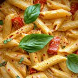 Creamy Roasted Red Pepper Pasta Quick and Easy Dish