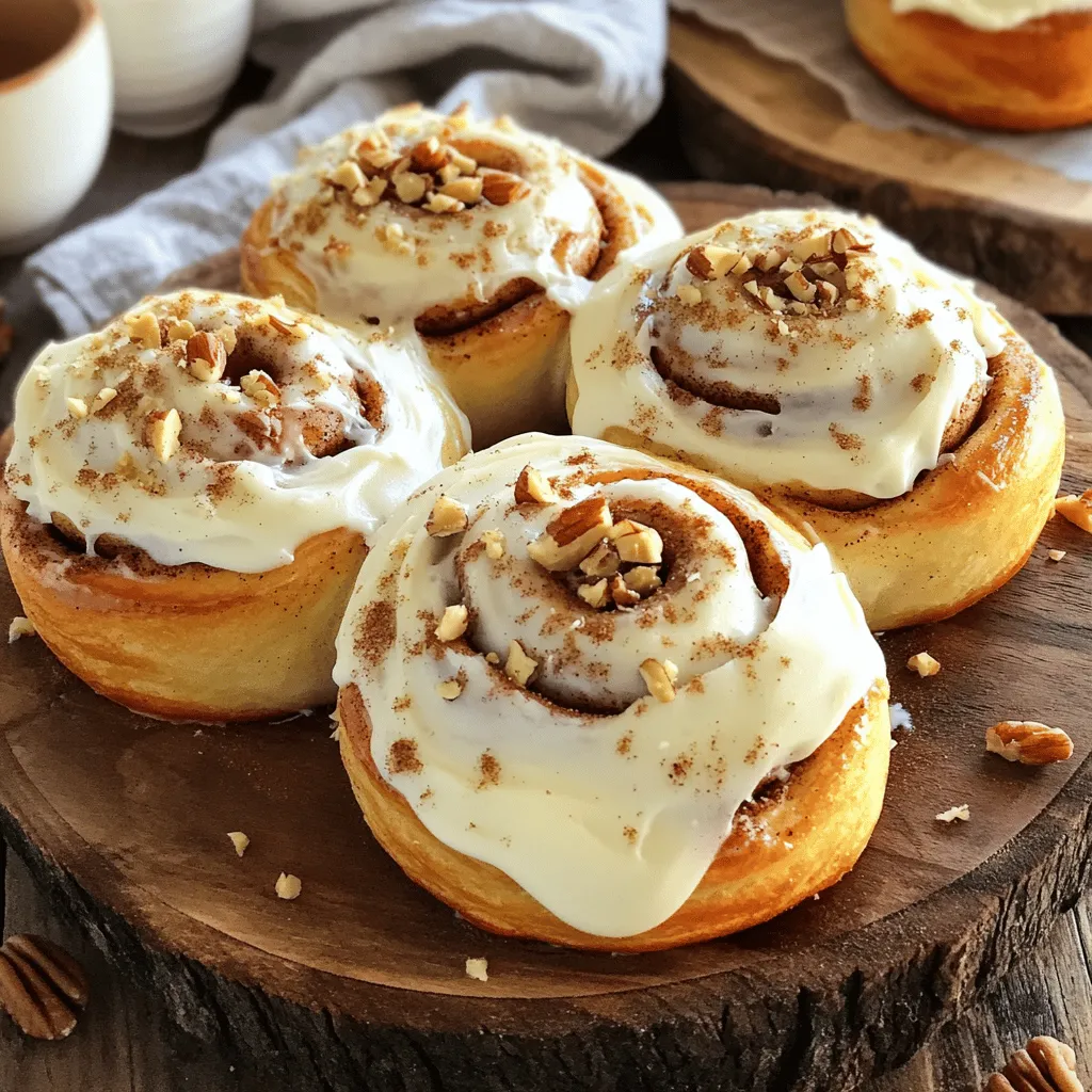 To make the best homemade cinnamon rolls, you need simple ingredients. Here is the list: - 4 cups all-purpose flour - 1 packet (2 ¼ teaspoons) active dry yeast - ½ cup granulated sugar - 1 teaspoon salt - 1 cup milk (warmed to about 110°F) - ⅓ cup unsalted butter (melted) - 2 large eggs - 1 tablespoon pure vanilla extract - ½ cup packed brown sugar - 2 tablespoons ground cinnamon - ⅓ cup unsalted butter (softened), for spreading - 1 ½ cups powdered sugar - 2-3 tablespoons milk (for frosting) - Optional: ½ cup chopped nuts or raisins for added filling These ingredients come together to create soft, fluffy delight. Each one plays a role in texture and flavor. The flour gives structure. The yeast makes the rolls rise. Sugar adds sweetness, and cinnamon brings that warm spice we love. Using fresh ingredients is key. Make sure your yeast is active. Warm milk helps wake it up. Softened butter spreads easily and adds richness. If you want to get creative, you can add nuts or raisins for extra taste. For the frosting, powdered sugar and milk create a creamy drizzle. Adjust the milk to reach your desired thickness. For the full experience, check out the Full Recipe. Enjoy baking these delightful rolls! Start by warming 1 cup of milk. It should feel warm, not hot. In a small bowl, mix the warm milk with 1 tablespoon of granulated sugar. Then, sprinkle 1 packet of active dry yeast on top. Let it sit for 5-10 minutes. You will see bubbles forming. This means your yeast is ready. It’s like magic, and it helps the rolls rise! In a large bowl, combine 4 cups of all-purpose flour, ½ cup of granulated sugar, and 1 teaspoon of salt. Mix well. Create a well in the center of the flour. Add the melted butter, 2 large eggs, and your foamy yeast mixture. Stir everything together with a wooden spoon. If the dough feels sticky, add more flour, one tablespoon at a time. Knead the dough on a floured surface for about 5-7 minutes. The dough should be smooth and slightly tacky. Once it is ready, place it in a greased bowl. Cover it with a clean kitchen towel and let it rise in a warm spot for around 1 hour. It should double in size. After the dough has risen, turn it out onto a floured surface. Roll it into a large rectangle, about 16x24 inches. Spread ⅓ cup of softened butter evenly across the dough. In a separate bowl, mix ½ cup of packed brown sugar and 2 tablespoons of ground cinnamon. Sprinkle this mix over the butter. If you like, add ½ cup of chopped nuts or raisins for extra flavor. Now, start rolling the dough from one long edge. Roll it tightly into a log shape. Use a sharp knife or dental floss to cut the log into 12-15 equal pieces. Place the rolls in a greased baking dish with space between them. Cover and let them rise again for about 30 minutes. While your rolls rise, preheat your oven to 350°F (175°C). Once the rolls have risen, bake them for 20-25 minutes. They should turn a lovely golden brown. While they bake, prepare the frosting. In a bowl, mix 1 ½ cups of powdered sugar with 2-3 tablespoons of milk until smooth. After baking, let the rolls cool for about 5 minutes. Drizzle the frosting over the warm rolls. Enjoy this soft and fluffy delight! For the full recipe, check out the instructions above. When making homemade cinnamon rolls, some mistakes can ruin your fluffy dreams. Here are a few to watch out for: - Using cold milk: Always warm your milk to about 110°F. Cold milk can kill the yeast. - Not activating yeast: Make sure the yeast bubbles in the warm milk before mixing it in. If it doesn’t foam, the yeast is dead. - Skipping kneading: Knead the dough until it's smooth. This step builds gluten for that perfect texture. - Rushing the rise: Let the dough rise in a warm spot. Don't skip this step or your rolls won’t be soft. To achieve those soft and fluffy cinnamon rolls, follow these tips: - Use fresh yeast: Old yeast may not rise well. Check the date before using. - Don’t add too much flour: You want a slightly tacky dough. Adding too much flour will make the rolls dense. - Cover the dough: While it rises, cover it with a towel to keep it warm. This helps it rise faster. - Space the rolls: When placing them in the pan, leave some room. They need space to grow. Testing if your dough is ready is simple. Here’s how: - Poke test: Lightly poke the dough with your finger. If it springs back slowly, it’s ready. If it stays dented, let it rise longer. - Size check: The dough should double in size. Keep an eye on it; this usually takes about an hour. - Feel the texture: The dough should feel smooth and elastic. If it's sticky, it needs more kneading. Follow these tips and tricks for the best homemade cinnamon rolls. You’ll be amazed at how easy it is to create this soft treat. Don't forget to check out the Full Recipe for step-by-step guidance! {{image_4}} You can easily make vegan cinnamon rolls. For this, swap the eggs and milk with plant-based options. Use almond or oat milk instead of regular milk. Replace eggs with flaxseed meal. Mix 1 tablespoon of flaxseed with 3 tablespoons of water. Let it sit for 5 minutes to gel. Use coconut oil or vegan butter instead of regular butter. The rest of the recipe stays the same. To create gluten-free cinnamon rolls, use a gluten-free flour blend. Look for one that contains xanthan gum. This ingredient helps mimic the texture of wheat flour. Mix the dry ingredients well. You may need to adjust the liquid amount since gluten-free flour absorbs more moisture. The rest of the steps remain unchanged. Adding different flavors can make your cinnamon rolls unique. Try chocolate chips for a sweet twist. Simply sprinkle them over the cinnamon and sugar mix before rolling. You can also add fresh fruit, like sliced strawberries or apples. Dried fruits, like raisins or cranberries, work well too. These little changes can make your rolls extra special. For more details, check out the Full Recipe. To keep your leftover cinnamon rolls soft and fresh, place them in an airtight container. This prevents them from drying out. You can also wrap them tightly in plastic wrap and store them at room temperature. They will stay good for about 2 to 3 days. If you want to save your cinnamon rolls for later, freezing is a great option. First, let the rolls cool completely. Then, wrap each roll in plastic wrap and place them in a freezer bag. They can last in the freezer for up to 3 months. When you're ready to eat them, you can thaw them overnight in the fridge. To reheat your cinnamon rolls, preheat your oven to 350°F (175°C). Place the rolls on a baking sheet and cover them with foil. Heat for about 10-15 minutes until warm. If you prefer, you can also use the microwave. Heat each roll for about 15-20 seconds. Enjoy your warm, soft treat! For the full recipe, check out the details above. You can tell the dough is ready when it doubles in size. It should feel puffy and light. Gently press a finger into the dough; if it leaves an impression, it’s ready to go. Yes, you can prepare the dough and shape the rolls the night before. Store them in the fridge after shaping. When you’re ready to bake, let them rise for about 30 minutes at room temperature before baking. You can use instant yeast instead. It works the same way and often rises faster. If you don't have yeast, try baking powder. But, note that your rolls won’t have the same texture. Absolutely! You can add chocolate chips, dried fruit, or nuts. Just sprinkle them on top of the cinnamon sugar mixture before rolling. This adds fun flavors and textures! To get a gooey middle, use more butter and brown sugar in your filling. Roll the dough tightly and don’t overbake. Check for a slight jiggle in the center when they come out of the oven. The best way is to frost them while they are still warm. This helps the frosting melt slightly and soak in. Mix powdered sugar with milk until smooth and drizzle over the hot rolls. For the full recipe, check the complete guide! You learned how to make cinnamon rolls with simple ingredients and clear steps. We covered the entire process, from preparing the yeast to baking the rolls. You also discovered tips to avoid mistakes and ways to customize your rolls. Remember, practice makes perfect. Don't be afraid to experiment with flavors and fillings. Enjoy your homemade cinnamon rolls warm and fresh. They will surely delight anyone who tries them. Happy baking!
