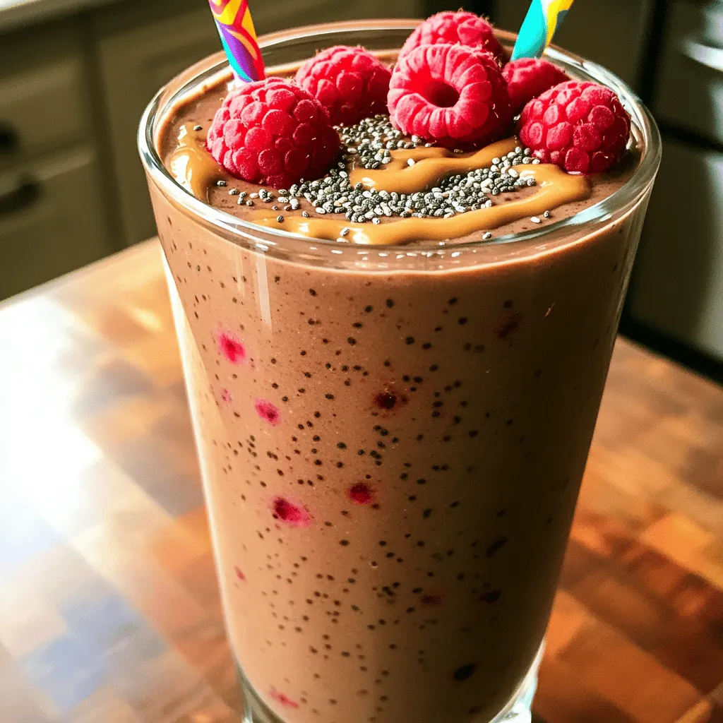 Chocolate Raspberry Protein Smoothie Delightful Treat