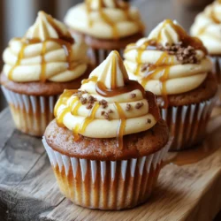 - 1 ½ cups all-purpose flour - 1 cup granulated sugar - ½ cup unsalted butter, softened - 2 large eggs - ½ cup buttermilk - 2 tablespoons instant coffee granules - 1 teaspoon baking powder - ½ teaspoon baking soda - ½ teaspoon fine sea salt To make these cupcakes, start with the main ingredients. All-purpose flour gives the cupcakes their structure. The granulated sugar adds sweetness. Softened unsalted butter provides a nice creaminess. Eggs help bind everything together. Buttermilk adds moisture and richness. Instant coffee granules deliver that strong coffee flavor. Baking powder and baking soda are your leavening agents. Finally, a pinch of sea salt balances the sweetness. - 1 cup cream cheese, softened - 1 cup powdered sugar - ½ teaspoon pure vanilla extract For the frosting, cream cheese is key. It adds a tangy flavor and creaminess. Powdered sugar sweetens the frosting without being grainy. A hint of vanilla extract enhances the taste. This frosting is smooth and easy to spread. - ½ cup caramel sauce The topping is simple: caramel sauce. Drizzling this over the frosted cupcakes adds a sweet finish. It also looks great and makes each bite even more delightful. By gathering these ingredients, you set the stage for a delicious cupcake that brings the coffee shop experience to your home! - Preheat your oven to 350°F (175°C). - Line a cupcake pan with paper liners. - In a medium bowl, mix 1 ½ cups of all-purpose flour, 1 teaspoon baking powder, ½ teaspoon baking soda, ½ teaspoon fine sea salt, and 2 tablespoons instant coffee granules. Whisk them well and set aside. - In a large bowl, cream ½ cup of softened unsalted butter and 1 cup of granulated sugar. Beat until light and fluffy, about 3-4 minutes. - Add 2 large eggs, one at a time. Mix well after each egg. Then, stir in 1 teaspoon of pure vanilla extract. - With the mixer on low, add the dry mixture in thirds, alternating with ½ cup of buttermilk. Start with dry, then buttermilk, ending with dry. Mix until just combined. - Use a spoon or ice cream scoop to fill the cupcake liners about two-thirds full. - Bake in the oven for 18-20 minutes. Check doneness by inserting a toothpick in the center; it should come out clean or with a few crumbs. - Let the cupcakes cool in the pan for 5 minutes, then transfer them to a wire rack to cool completely. To ensure even baking, always preheat your oven to 350°F (175°C) before starting. This helps the cupcakes rise evenly. Also, try rotating your cupcake pan halfway through baking. This can prevent hot spots in your oven. Checking for doneness is easy. Insert a toothpick into the center of a cupcake. If it comes out clean or with a few moist crumbs, they are done. If not, give them a couple more minutes. Perfecting cream cheese frosting is all about the right texture. Make sure your cream cheese is soft. This helps it mix well with the sugar. Beat the mixture until it’s creamy and smooth. For piping or spreading, use a piping bag or spatula. If you want swirls, use a round tip for a fun look. You can also create peaks for extra style. These cupcakes pair wonderfully with coffee or your favorite hot drink. The rich flavors complement each other nicely. For a stunning presentation, place the cupcakes on a nice platter. Drizzle extra caramel sauce on top. Adding a sprinkle of sea salt can also enhance the flavors. Enjoy these sweet treats at a gathering or as a special dessert! {{image_4}} You can make these cupcakes even more fun! Try adding chocolate or mocha flavor. Mix in 1/4 cup of cocoa powder with the dry ingredients. This will give your cupcakes a rich chocolate taste. You can also use chocolate syrup in the batter for extra flavor. Seasonal variations are great too. For fall, add pumpkin spice to the batter. In winter, use peppermint extract for a festive twist. These changes can make your cupcakes fit any season! If you need gluten-free cupcakes, swap the all-purpose flour. Use a gluten-free baking blend instead. This will keep the texture light and fluffy. For vegan options, replace the eggs with flax eggs. Mix 1 tablespoon of ground flaxseed with 2.5 tablespoons of water for each egg. Use almond milk in place of buttermilk. Make sure to check that the caramel sauce is vegan too! You can change the frosting for different tastes. Try a classic buttercream if you want something sweeter. Just whip together softened butter, powdered sugar, and vanilla. If you prefer something lighter, use whipped cream. Just whip heavy cream until soft peaks form, then add sugar to taste. This will give your cupcakes a lovely airy finish! To keep your leftover cupcakes fresh, store them in a tightly sealed container. You can use a plastic cupcake carrier or a glass jar. Make sure to let the cupcakes cool completely before sealing them. This helps prevent moisture build-up, which can make them soggy. Yes, you can freeze cupcakes! To freeze them for best results, first, cool them completely. Then, wrap each cupcake in plastic wrap. Place the wrapped cupcakes in a freezer-safe bag or container. This keeps them fresh for up to three months. When ready to eat, thaw them in the fridge overnight. Cupcakes can last about three days at room temperature. If you store them in the fridge, they can last up to a week. Signs of spoilage include a dry texture or mold. If they smell off or look strange, it's best to toss them. To boost the coffee flavor in your cupcakes, increase the amount of instant coffee granules. Start by adding an extra tablespoon or two. Mix it well into your dry ingredients. This change will give your cupcakes a richer coffee taste without overpowering the other flavors. Just remember, a little goes a long way! Yes, you can use brewed coffee instead of instant coffee granules. Replace the water or buttermilk in your recipe with brewed coffee. Use the same amount to keep the balance. This swap will give your cupcakes a deep coffee flavor. Just ensure the coffee is strong and cooled before mixing to avoid altering the batter's texture. If your cupcakes turn out dense, a few tips can help. First, check your measurements. Using too much flour can weigh down the batter. Also, avoid overmixing after adding the dry ingredients. Mix until just combined for the best texture. Lastly, ensure your baking soda and baking powder are fresh. These leavening agents help your cupcakes rise and stay fluffy. This post covered all you need to know to bake delicious coffee cupcakes. You learned about key ingredients, preparation steps, and baking tips. I shared variations and storage tips to help you customize and preserve your treats. Don't forget about the frosting and topping for added flavor! With these simple guidelines, you can create cupcakes perfect for any occasion. Enjoy the baking journey and impress others with your skills!