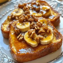 To make tasty Bananas Foster French Toast, gather these simple items: - Thick brioche or challah bread - Ripe bananas - Unsalted butter - Brown sugar - Ground cinnamon - Eggs - Milk (or almond milk) - Vanilla extract - Pinch of salt - Maple syrup - Walnuts or pecans (optional) Each ingredient plays a key role in this dish. The thick bread gives a nice texture. Ripe bananas add sweetness. Unsalted butter helps create a rich flavor. Brown sugar and cinnamon combine for a warm taste. Eggs and milk make the custard that coats the bread. Vanilla adds a lovely aroma. A pinch of salt balances the sweetness. Maple syrup brings everything together with a drizzle. If you want some crunch, add walnuts or pecans on top. Now that you know what you need, you can start cooking! To start, grab a skillet and set it on medium heat. Add 2 tablespoons of unsalted butter. Let it melt fully. Once melted, add 2 tablespoons of packed brown sugar and 1 teaspoon of ground cinnamon. Stir this mix until it bubbles and turns syrupy. It should smell sweet and warm. Now, gently add 2 sliced bananas. Fold them in carefully. Cook for 2-3 minutes. The bananas should soften and caramelize. Once done, remove the skillet from heat and set it aside. Next, take a medium mixing bowl. In it, whisk together 2 large eggs, ½ cup of milk (or almond milk), 1 teaspoon of vanilla extract, and a pinch of salt. Mix until it is well combined and slightly frothy. This mixture will soak into the bread and give it flavor. Now, heat a non-stick skillet or griddle over medium heat. Take your thick brioche or challah bread and dip each slice into the egg mixture. Let it soak for 10-15 seconds on each side. This helps the bread absorb the eggy goodness. Place the soaked slices onto the hot skillet. Cook for 2-3 minutes on one side until golden brown. Flip and cook for another 2-3 minutes. Make sure both sides look nice and brown. Once the French toast is cooked, put the slices on a serving plate. Spoon the warm banana topping generously over each slice. Drizzle with maple syrup to your taste. For a nice crunch, sprinkle chopped walnuts or pecans on top if you want. Serve right away to enjoy the best taste! The right bread makes a big difference. I love using thick brioche or challah. Their soft texture soaks up the custard well. Sourdough also works if you want a tangy twist. Just avoid thin or dry bread, as it won't hold up. To caramelize bananas, heat butter in your skillet first. Add brown sugar and cinnamon next. Stir until the mix bubbles. Then, gently fold in your banana slices. Cook them for 2-3 minutes. You want them soft and golden, not mushy. Remove them from heat once they’re done. Serve your French toast hot from the pan. Spoon the caramelized bananas on top. Drizzle with warm maple syrup for sweetness. For extra crunch and flavor, add chopped walnuts or pecans. Fresh whipped cream also adds a nice touch. Enjoy this treat with coffee or tea for a perfect brunch! {{image_4}} You can make a dairy-free version of Bananas Foster French Toast. Just swap regular milk for almond milk. This change keeps the flavor rich while making it safe for those who avoid dairy. The recipe stays the same, so you can enjoy this treat without worry. If you need a nut-free option, skip the walnuts or pecans. You can add other toppings like sliced strawberries or blueberries. These fruits add color and taste. Use whatever you enjoy to keep the dish fun and tasty. Get creative with toppings! You can use whipped cream, chocolate chips, or even a sprinkle of powdered sugar. For extra flavor, try adding a dash of nutmeg or a splash of orange juice in the banana mixture. These ideas can give your French toast a new twist each time you make it! Store any leftover French toast in an airtight container. Place a piece of parchment paper between layers to prevent sticking. Keep it in the fridge for up to three days. When you’re ready to eat, you can reheat it. To freeze your French toast, first let it cool completely. Then, wrap each slice in plastic wrap. Place the wrapped slices in a freezer bag. You can freeze them for up to one month. This way, you’ll always have a treat ready! To reheat, you can use a toaster or an oven. For the toaster, set it to medium and toast until warm. If you use an oven, preheat it to 350°F (175°C). Place the slices on a baking sheet and heat for about 10 minutes. Enjoy the warm, deliciousness just like fresh! Yes, you can use other types of bread. I love using thick slices of brioche or challah. However, you can try sourdough, Texas toast, or even whole wheat bread. Each type gives a unique taste and texture. To make this dish gluten-free, choose gluten-free bread. Many stores sell gluten-free options that work well. Just ensure the bread is thick enough to soak up the egg mixture. If you need a substitute for brown sugar, use coconut sugar or honey. You can also mix white sugar with molasses for a similar flavor. Each option will give a slightly different taste. You can store leftovers in the fridge for up to three days. Keep them in an airtight container to maintain freshness. Reheat them in a skillet or microwave when you're ready to enjoy. Yes, you can prepare some parts ahead of time. Make the banana topping and store it in the fridge. You can also soak the bread in the custard mixture ahead of time. Just cook it fresh when you're ready to eat! This article covered the ingredients and methods for making Bananas Foster French Toast. You learned how to prepare the topping, make the custard, and combine it all. I shared useful tips for choosing bread and getting perfect bananas. You can even try variations to suit your tastes. In the end, this dish is fun and flexible. Try it out and enjoy a delicious breakfast or brunch at home.