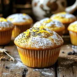 - 1 cup whole wheat flour - 1/2 cup almond flour - 1/2 cup vanilla-flavored protein powder - 1/4 cup poppy seeds - 1/2 cup honey or maple syrup - 1/2 cup unsweetened applesauce - 1/4 cup Greek yogurt (plain) - 2 large eggs - Zest of 1 lemon (about 1 tablespoon) - 1/4 cup freshly squeezed lemon juice - 1 teaspoon baking powder - 1/2 teaspoon baking soda - 1/4 teaspoon salt One muffin has about 150 calories. It contains 5 grams of protein, 6 grams of fat, and 20 grams of carbs. These muffins also provide fiber and vitamins. The protein powder boosts the protein content. Whole wheat flour adds fiber, while almond flour gives healthy fats. The Greek yogurt adds creaminess and protein. - Whole Wheat Flour: This flour is rich in fiber. It helps with digestion and keeps you full longer. - Almond Flour: Almond flour is low in carbs. It has healthy fats that support heart health. - Vanilla-Flavored Protein Powder: This ingredient helps build muscle. It supports recovery after workouts. - Poppy Seeds: These seeds are high in calcium. They support bone health and add a nutty flavor. - Honey or Maple Syrup: These natural sweeteners give energy without refined sugar. They also have antioxidants. - Unsweetened Applesauce: Applesauce adds moisture with fewer calories. It can replace oil or butter. - Greek Yogurt: This yogurt is a great source of protein. It supports gut health with probiotics. - Eggs: Eggs provide protein and healthy fats. They help with muscle repair and growth. - Lemon Zest and Juice: These add brightness and flavor. They are high in vitamin C, which boosts immunity. - Baking Powder and Baking Soda: These help the muffins rise. They create a light and fluffy texture. - Salt: A small amount enhances flavor. It balances sweetness in the muffins. These ingredients work together to create a tasty and healthy treat. Enjoy these muffins as a snack or breakfast choice! Start by preheating your oven to 350°F (175°C). This step is key for even baking. While the oven heats up, prepare your muffin tin. You can use paper liners or spray it lightly with cooking oil. This helps the muffins come out easily once baked. In a large bowl, mix the dry ingredients. Combine 1 cup of whole wheat flour, 1/2 cup of almond flour, and 1/2 cup of protein powder. Add 1/4 cup of poppy seeds, 1 teaspoon of baking powder, 1/2 teaspoon of baking soda, and 1/4 teaspoon of salt. Whisk these ingredients well. This step helps distribute the leavening agents evenly. It ensures your muffins rise nicely and have a good texture. Next, take a separate bowl for the wet ingredients. Combine 1/2 cup of honey or maple syrup, 1/2 cup of applesauce, and 1/4 cup of plain Greek yogurt. Add in 2 large eggs, the zest of 1 lemon, and 1/4 cup of fresh lemon juice. Whisk these together until smooth. This mixture brings out the bright lemon flavor and adds moisture. Mixing well here is important for a uniform taste in every bite. To keep your muffins light, do not overmix the batter. Overmixing can create too much gluten, making them tough. Fold the wet and dry ingredients gently until just combined. Also, make sure your baking powder and baking soda are fresh. Old leavening agents can lead to dense muffins. Lastly, allow the muffins to cool for a few minutes before moving them. This helps them set properly. If you don’t have whole wheat flour, try using all-purpose flour instead. For a nut-free option, replace almond flour with more whole wheat flour. You can also substitute honey with maple syrup for a vegan option. Greek yogurt can be swapped with a dairy-free yogurt if needed. This way, you can still enjoy the muffins without worrying about allergies or dietary needs. When using protein powder, it’s key to balance moisture. Protein powder can absorb more liquid than flour. Add a bit more applesauce or yogurt to keep the muffins moist. Also, try using a protein powder that you enjoy the flavor of. Vanilla-flavored protein powder works well in this recipe. Check the protein content too; a higher protein content can make muffins denser. {{image_4}} You can switch up the flavor in your muffins with ease. Try adding blueberries or raspberries for a fruity twist. You can also use orange zest instead of lemon for a sweet, citrus flavor. If you love spices, a pinch of cinnamon can add warmth. Experiment with different extracts like almond or vanilla for more depth. Each change brings a new taste to enjoy! If you need gluten-free muffins, replace the whole wheat flour with a gluten-free blend. Look for a blend that contains xanthan gum, which helps with texture. Almond flour is already gluten-free, so keep it in your mix. You can also use oat flour as a tasty substitute. Just be sure to check all your ingredients to ensure they are gluten-free. To boost the nutrition, add some mix-ins like nuts or seeds. Chopped walnuts or pecans add crunch and flavor. You could also toss in some chia seeds for extra fiber. For a sweet touch, try adding dark chocolate chips or coconut flakes. Each mix-in can change the taste and texture, making your muffins even more special! To keep your lemon poppy seed protein muffins fresh, store them at room temperature. Place them in an airtight container. This helps lock in moisture and flavor. If you plan to eat them within a few days, this method works great. Just be sure to keep them away from direct sunlight. If you want to save some for later, freezing is a smart choice. First, let the muffins cool completely. Then, wrap each muffin in plastic wrap. After that, place them in a freezer-safe bag. This method can keep them fresh for up to three months. When you're ready to enjoy them, simply thaw them at room temperature. To enjoy your muffins warm, reheating is easy. You can use a microwave or an oven. For the microwave, heat each muffin for about 15-20 seconds. If you prefer the oven, preheat it to 350°F (175°C) and bake for about 5-10 minutes. This will restore their soft texture and bring back the fresh flavor. Yes, you can use a different type of protein powder. The key is to choose a flavor that fits your taste. Chocolate or unflavored protein powder works well. If you use a flavored one, adjust the sweetener to avoid making the muffins too sweet. To make these muffins vegan, replace eggs with flax eggs. Mix 1 tablespoon of ground flaxseed with 2.5 tablespoons of water for each egg. You can also swap Greek yogurt with a plant-based yogurt. Use maple syrup instead of honey for sweetening. You can try several toppings or spreads. Here are a few ideas: - Cream cheese spread - Lemon curd - Nut butter, like almond or peanut - A light dusting of powdered sugar - Fresh fruit, like berries or banana slices These options add flavor and fun to your muffins! You learned how to make delicious Lemon Poppy Seed Protein Muffins. We covered the key ingredients and their health benefits. I shared step-by-step instructions for perfect baking. You also discovered tips to avoid dense muffins and make tasty variations. Remember, the way you store muffins affects their freshness. Enjoy experimenting with flavors and ingredients. These muffins not only taste great but also boost your nutrition! Happy baking!