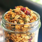 - 3 cups rolled oats - 1 cup pumpkin seeds - 1/2 cup almonds, coarsely chopped - 1/2 cup walnuts, coarsely chopped - 1 teaspoon ground cinnamon - 1 teaspoon ground nutmeg - 1/2 teaspoon ground ginger - 1/2 teaspoon ground allspice - 1/2 teaspoon sea salt - 1/4 cup pure maple syrup - 1/4 cup coconut oil, melted - 1 cup dried cranberries or raisins - 1/2 cup unsweetened shredded coconut When you make slow cooker pumpkin spice granola, choose high-quality ingredients. This choice makes a big difference. The rolled oats form the base. They offer a great texture and chewy bite. Pumpkin seeds add crunch and a nutty flavor. Chopped almonds and walnuts enhance the nutty profile. They also provide healthy fats. For spices, ground cinnamon, nutmeg, ginger, and allspice create that cozy fall flavor. The sea salt balances the sweetness well. For sweetness, pure maple syrup gives a rich taste. Melted coconut oil helps bind everything together and adds a hint of coconut flavor. You can customize your granola. Adding dried cranberries or raisins boosts sweetness and chewiness. Unsweetened shredded coconut can add extra texture and flavor. Feel free to mix and match your favorite nuts and dried fruits! - In a large bowl, add 3 cups of rolled oats. - Next, add 1 cup of pumpkin seeds. - Toss in 1/2 cup of chopped almonds and 1/2 cup of chopped walnuts. - Sprinkle in 1 teaspoon of ground cinnamon, 1 teaspoon of ground nutmeg, 1/2 teaspoon of ground ginger, 1/2 teaspoon of ground allspice, and 1/2 teaspoon of sea salt. - Use a spatula to mix all these dry ingredients well. - In a smaller bowl, measure 1/4 cup of pure maple syrup. - Add 1/4 cup of melted coconut oil. - Whisk these two until they blend into one smooth mix. - Carefully pour the wet mixture over the dry ingredients in the large bowl. - Gently stir with a wooden spoon until every bit of dry mix is coated. - Transfer the mixture into your slow cooker. - Spread it evenly across the bottom. - Cover the slow cooker and set it to low for 3 to 4 hours. - Stir the granola every hour. This helps it cook evenly and avoid burning. This method gives you a cozy and crunchy treat, perfect for any time of the day! Stirring the granola every hour is key. It helps mix the heat, keeping it from burning. Check the granola at the three-hour mark. If it looks golden and smells great, it’s done. If it still looks pale, give it another hour. Feel free to tweak the spices. Add more cinnamon if you love it. A pinch of clove can add a warm touch. You can also mix in other nuts, like pecans or hazelnuts. For sweetness, try honey or brown sugar, if you like. Granola makes a great breakfast parfait. Layer it with yogurt and fresh fruit for a tasty treat. You can also enjoy it with milk or sprinkle it on oatmeal. This adds crunch and flavor to your morning meal. {{image_4}} If you want a nut-free version of this granola, you can easily switch out the nuts. Use seeds like sunflower or chia seeds instead. You can also add more oats to keep the texture right. This way, you still get that cozy crunch without any nuts. You can explore other sweeteners if maple syrup isn't your thing. Try honey or agave syrup for a different taste. Each sweetener brings its own flavor, giving you more options. Just keep the amount the same to ensure the right balance. Add a fun twist to your granola by mixing in chocolate chips. They melt slightly, creating a sweet surprise in every bite. You can also try spices like cardamom for extra warmth. These small changes can make your granola unique and exciting! To keep your Slow Cooker Pumpkin Spice Granola fresh, store it in airtight containers. This method keeps out air and moisture. Glass jars work well because they seal tight. You can also use plastic containers that are BPA-free. Make sure the containers are clean and dry before filling them. Store your granola in a cool, dark place like a pantry or cupboard. Avoid direct sunlight, which can affect the taste and texture. If you live in a humid area, consider refrigerating it to prevent clumping. When stored correctly, your granola lasts about two weeks. After that, it may lose its crunch and flavor. To maintain its fresh taste, check for any signs of spoilage, like off smells or odd textures. If it seems stale, it’s best to toss it. If you want to store your granola for longer, freezing is a great option. First, let the granola cool completely. Then, place it in freezer-safe bags or containers. Remove as much air as possible to prevent freezer burn. Label the bags with the date so you know when you made it. You can freeze the granola for up to three months. When you're ready to eat it, simply thaw it in the refrigerator overnight. You can also enjoy it straight from the freezer for a chilly treat! Yes, you can make this granola in your oven. Preheat your oven to 300°F (150°C). Spread the granola mixture onto a large baking sheet lined with parchment paper. Bake for about 30 to 40 minutes, stirring every 10 minutes to ensure it cooks evenly. Keep an eye on it to prevent burning. The oven method gives you a crunchy texture, just like the slow cooker. You can tell the granola is done by its color and smell. It should be golden brown and smell warm and sweet. Use a spoon to check the texture. It should feel dry and slightly crispy. If it’s still soft or doughy, give it more time. Stir it again, then check every 10 minutes until it reaches the right texture. Absolutely! You can switch up the nuts or seeds based on your taste. If you want fewer nuts, try adding more oats. You can also change the sweetener if you prefer honey or agave syrup. Want more flavor? Add extra spices like cardamom or a pinch of cayenne for a kick. Mix in other dried fruits, too, like chopped dates or apricots, to make it your own! You now have a clear recipe for making delicious slow-cooker granola. We covered the ingredients, cooking steps, and storage tips. You can also tweak the recipe to fit your taste. With a few simple changes, you can avoid burnt granola and create unique flavors. Use this guide to enjoy healthy snacks or breakfasts. Make it your own by adding your favorite things. Enjoy every crunchy bite!