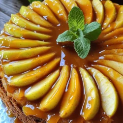 To make a delicious Caramel Apple Upside-Down Cake, you need the right ingredients. Here’s what you will need: - 3 medium apples (Granny Smith or Honeycrisp), peeled, cored, and thinly sliced - 1 cup packed brown sugar - 1/2 cup unsalted butter, plus extra for greasing - 1 teaspoon ground cinnamon - 1 1/2 cups all-purpose flour - 1 teaspoon baking powder - 1/2 teaspoon baking soda - 1/4 teaspoon salt - 1/2 cup granulated sugar - 2 large eggs, at room temperature - 1/2 cup buttermilk (or regular milk with a splash of vinegar) - 1 teaspoon pure vanilla extract These ingredients create a perfect mix of sweet and tart flavors. The apples add moisture and texture. The brown sugar helps form a rich caramel base. You can use Granny Smith apples for a tart taste or Honeycrisp for sweetness. Each choice brings its own twist to the cake. Make sure to have the butter at room temperature for easy mixing. The buttermilk adds fluffiness to the cake. This helps the cake rise and stay moist. Gather these ingredients and get ready for a tasty baking adventure! - Combine 1/2 cup unsalted butter and 1 cup packed brown sugar in a saucepan. - Stir in 1 teaspoon ground cinnamon for flavor. In a small pan, melt the butter and sugar together over low heat. Stir until it blends well and turns smooth. The cinnamon will add a sweet, warm note. - Pour the caramel mixture into the cake pan. - Neatly arrange 3 medium sliced apples over the caramel. Once the caramel is ready, pour it into a greased 9-inch round cake pan. It's important to cover the bottom evenly. Place the apple slices in a circular pattern on top, overlapping them slightly. This creates a beautiful design that looks great when you flip the cake. - Whisk 1 1/2 cups all-purpose flour, 1 teaspoon baking powder, 1/2 teaspoon baking soda, and 1/4 teaspoon salt in a bowl. - Cream 1/2 cup granulated sugar and 1/2 cup unsalted butter, adding 2 large eggs and 1 teaspoon vanilla. In a large bowl, mix the dry ingredients well. This step ensures that everything blends nicely. In another bowl, beat the sugar and butter together until fluffy. Add the eggs one at a time, mixing well each time. Then, stir in the vanilla for extra flavor. - Alternate adding dry ingredients and 1/2 cup buttermilk. - Pour batter over apples and caramel, then bake. With the mixer on low, add the dry mix and the buttermilk to the butter mix. Do this step slowly to keep the cake light. Pour the batter over the apples and caramel in the pan. Spread it evenly with a spatula. Bake the cake in a 350°F (175°C) oven for about 35-40 minutes. - Cool the cake in the pan before inverting. - Use a serving plate to flip the cake. Leave the cake in the pan for about 10 minutes after baking. This cooling time makes it easier to invert. Run a knife around the edges to loosen it. Place a serving plate on top and flip to turn it out. Slowly lift off the pan to reveal the apples and caramel. - Serve warm with ice cream or whipped cream. This cake is best enjoyed warm. You can add a scoop of vanilla ice cream or a dollop of whipped cream on top. It makes for a delightful treat that will surely impress anyone you share it with! - Measure all your ingredients carefully. This step is key for the best cake. - Keep an eye on the baking time. Check the cake often to avoid overbaking. - After baking, drizzle extra caramel on top for a sweet touch. - Use fresh herbs like mint or sage to add color and flavor. - Try different apple types. Each one brings a unique taste to the cake. - Add a pinch of nutmeg for warmth and richness in flavor. These tips can make your Caramel Apple Upside-Down Cake even better. Enjoy the process and get creative! {{image_4}} You can make this cake gluten-free. Just swap out the all-purpose flour for a gluten-free blend. Look for a blend that works well for baking. This will keep the cake fluffy and tasty. Your friends won’t even know it’s gluten-free! Want a vegan version? It's simple! Use plant-based butter instead of regular butter. For the eggs, mix flaxseed with water to make flax eggs. This will help bind your cake. You still get all the yummy flavors without any animal products. Let’s add some fun flavors! You can mix in nuts like walnuts or pecans for a nice crunch. They add great texture and taste. You can also throw in some dried fruits like raisins or cranberries. They give a sweet burst in every bite. Store any leftover cake in an airtight container at room temperature. This keeps it moist and tasty for a few days. I find that the flavors deepen over time, making each slice even better. If you want to save some cake for later, wrap slices tightly in plastic wrap. Then, place them in a freezer bag. This way, you can enjoy a slice of this delight whenever you crave it. Just remember to label the bag with the date so you won't forget! To warm up your cake, you can choose between two easy methods. For a quick option, microwave individual slices for about 15-20 seconds. If you prefer a crispy edge, use the oven. Preheat it to 350°F (175°C), then bake the slices for about 10 minutes. Either way, enjoy the warm, gooey caramel and soft apples! You can test the cake's doneness by using a toothpick. Insert it in the center of the cake. If it comes out clean, your cake is ready. If not, give it a few more minutes in the oven. This simple test helps avoid any underbaked spots, ensuring a perfect cake every time. I recommend using Granny Smith or Honeycrisp apples. They have the right mix of tartness and sweetness. Their firm texture holds well when baked. This gives you a nice bite in every slice of cake. Plus, they add a lovely flavor that pairs perfectly with the caramel. Yes, you can make this cake ahead of time! It stays fresh for a day or two. Just store it properly in an airtight container. This makes it great for parties or when you want to enjoy it later. You can bake it, let it cool, and save it until you're ready to serve. To keep your apples fresh, toss them in a bit of lemon juice. This simple trick stops oxidation, which causes browning. It helps maintain their bright color and crispness. Plus, the lemon adds a hint of flavor that works well with the cake. This recipe combines simple ingredients to create a delicious apple cake. You learned how to prepare the caramel topping, arrange the apples, and mix the batter. I shared tips for baking and presentation to make your cake stand out. You can even try various options like gluten-free or vegan. Enjoy this cake warm, perhaps with ice cream on top. It’s easy to bake and great to share. Happy baking!