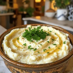 - 1 large head of cauliflower - 4 cloves of garlic - ¼ cup cream cheese - ½ cup freshly grated Parmesan cheese - ¼ cup unsalted butter - ½ teaspoon sea salt - ¼ teaspoon freshly ground black pepper - ¼ teaspoon garlic powder - 2 tablespoons fresh parsley The main ingredients for garlic Parmesan mashed cauliflower start with a large head of cauliflower. This vegetable gives the dish its creamy base. You need four cloves of garlic, finely minced. Garlic adds a rich, savory flavor to the mash. For creaminess, use ¼ cup of cream cheese, which also adds a slight tang. The star of the dish, though, is the ½ cup of freshly grated Parmesan cheese. This cheese gives the mash a nice depth of flavor. In terms of seasoning, ¼ cup of unsalted butter makes the texture smooth and rich. You will also need ½ teaspoon of sea salt and ¼ teaspoon of freshly ground black pepper for balance. A touch of garlic powder enhances the garlic flavor. Finally, for a pop of color and freshness, chop 2 tablespoons of fresh parsley. This will make your dish look great and taste even better. Each ingredient plays an important role in creating a delicious and flavorful side dish. First, fill a large pot with water. Make sure to add a good pinch of salt. This will help flavor the cauliflower. Next, bring the water to a rolling boil over medium-high heat. Once it boils, carefully add the cauliflower florets and minced garlic. This step adds a rich, savory taste to your dish. Boil the cauliflower and garlic for about 10-12 minutes. You want them to be fork-tender. This means that a fork should go through them easily. After cooking, drain them well using a colander. Let them sit for a moment. This helps remove any extra moisture, so your mash stays creamy. Now, it’s time to combine the ingredients. In a large mixing bowl or food processor, add the drained cauliflower, softened cream cheese, grated Parmesan cheese, and softened butter. Use a potato masher or the food processor to blend everything together. Aim for a smooth and fluffy texture. Once it’s well blended, season your mashed cauliflower with sea salt, black pepper, and garlic powder. Stir everything well to ensure even flavor. Taste your creation and adjust the seasoning if needed. If you want more flavor, add a bit more salt or pepper. Finally, transfer the creamy garlic Parmesan mashed cauliflower to a serving bowl. Garnish it with finely chopped fresh parsley for some color. To get your mashed cauliflower creamy, a food processor works wonders. It blends smoothly, giving it a nice finish. Just be careful not to overcook the cauliflower. If it gets too soft, it can turn mushy. Aim for fork-tender, which takes about 10 to 12 minutes in boiling water. For an elegant touch, swirl the top of the mashed cauliflower with a spoon. A sprinkle of extra Parmesan cheese adds charm. This dish pairs well with grilled chicken or roasted fish. It also complements a fresh salad or steamed veggies nicely. If you want a dairy-free version, try using cashew cream instead of cream cheese. Nutritional yeast can replace Parmesan for a cheesy taste without dairy. For a lower-carb dish, you can add more cauliflower and skip the butter. This keeps it light but still tasty. {{image_4}} You can enhance your garlic Parmesan mashed cauliflower in many ways. Adding roasted garlic gives it a rich and sweet flavor. It also makes the dish more aromatic. Try mixing in herbs like thyme or rosemary for a fresh twist. You can also play with cheese blends. Mixing in mozzarella or cheddar cheese can add creaminess and depth. Feel free to swap out certain ingredients. If you prefer a different cream product, try sour cream or Greek yogurt. These options can add a tangy taste. You can also experiment with different types of cauliflower. Romanesco or purple cauliflower can bring unique colors and flavors. Just remember, all types will give you a great base. Adjust this recipe for holidays or special occasions. For Thanksgiving, add a pinch of nutmeg for warmth. You can also incorporate seasonal vegetables like roasted carrots or peas for color and nutrition. This makes the dish festive and even more appealing. These variations keep your meals fresh and exciting all year long. To store leftovers, place the mashed cauliflower in an airtight container. This keeps it fresh and tasty. You can store it in the fridge for up to three days. Make sure to let it cool to room temperature before sealing it. This helps avoid moisture buildup, which can make it soggy. To freeze the dish, first let it cool completely. Then, transfer it to a freezer-safe container. You can also use freezer bags for easy storage. Squeeze out as much air as you can. This helps prevent freezer burn. You can freeze it for up to three months. When you’re ready to eat it, thaw it overnight in the fridge. To reheat, warm it gently on the stove or microwave. Add a splash of cream or butter to bring back its creamy texture. Incorporating Garlic Parmesan Mashed Cauliflower into meal prep is simple. You can batch-cook it for easy lunches or dinners. Divide it into individual portions in small containers. This way, you can grab a serving whenever you need it. Pair it with grilled chicken or roasted veggies for a balanced meal. You can also mix in other cooked grains for added texture and flavor. To prepare cauliflower for mashing, start by choosing a large, fresh head. Cut it into small florets. Make sure the pieces are even in size. This helps them cook evenly. Rinse the florets under cold water to remove dirt. You can also remove the tough stem. This step makes the florets easier to mash. Yes, you can use frozen cauliflower! Frozen cauliflower is often picked at peak ripeness. This means it can taste just as good as fresh. When using frozen, you can skip the washing step. Just steam or boil the florets until tender, like you would with fresh. Adjust the cooking time, as frozen may require less time. To make this recipe vegan, substitute cream cheese with a plant-based option. Look for vegan cream cheese at the store. Use nutritional yeast instead of Parmesan cheese for a cheesy flavor. You can also swap out butter for vegan butter or coconut oil. This keeps the dish rich and creamy while staying plant-based. This blog post walks you through making Garlic Parmesan Mashed Cauliflower. We covered key ingredients, cooking steps, and tips for the best texture. You can customize it with herbs and alternative ingredients, ensuring something for everyone. Consider making this dish for your next meal. It’s creamy, tasty, and fits many diets. Enjoy experimenting with flavors and serving suggestions. With these guidelines, you’ll create a dish that impresses. Happy cooking!