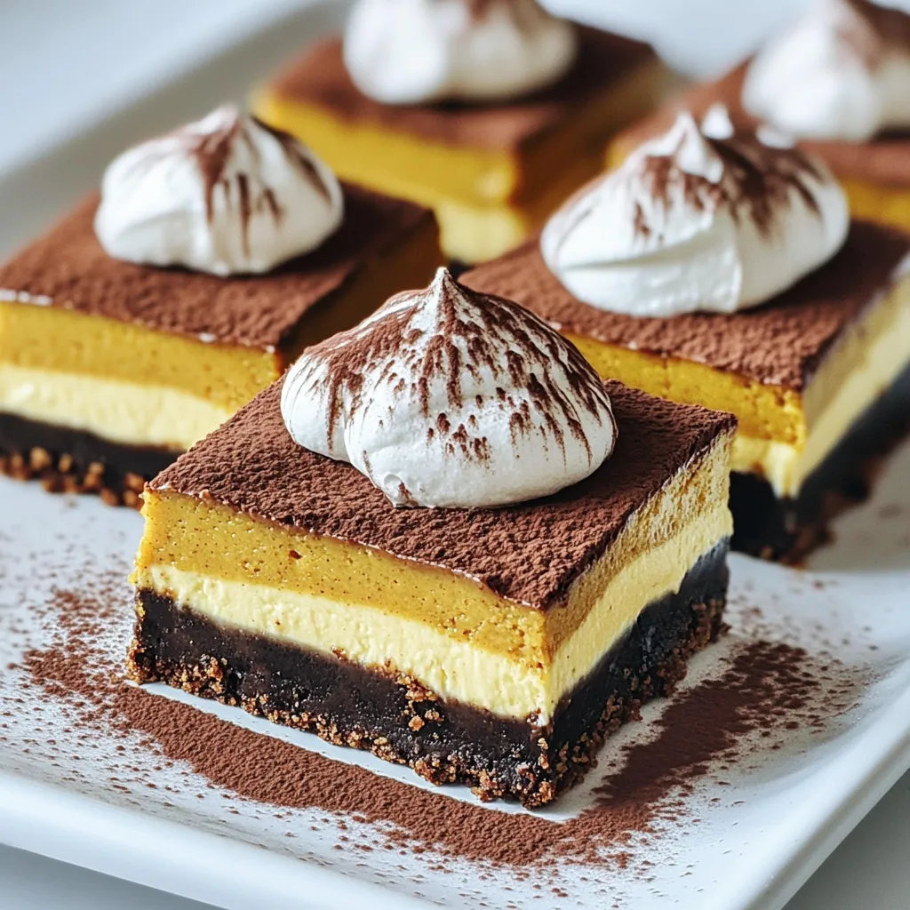Chocolate Pumpkin Cheesecake Bars No Bake Delight