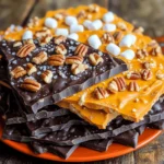 - 2 cups dark chocolate chips - 1 cup white chocolate chips - 1 cup canned pumpkin puree - 1 teaspoon pumpkin spice blend - 1/2 teaspoon pure vanilla extract - 1/4 cup chopped pecans or walnuts (optional) - 1/4 cup mini marshmallows (optional) - Sea salt, for a savory finish To make No-Bake Pumpkin Spice Chocolate Bark, you need a few key ingredients. First, dark chocolate chips are essential. They give the bark a rich, deep flavor. Next, white chocolate chips add sweetness and creaminess. Canned pumpkin puree brings that cozy fall taste. Pumpkin spice blend is a must for warmth and flavor. Pure vanilla extract enhances the overall taste. You can also add optional ingredients for extra texture. Chopped pecans or walnuts give a nice crunch. Mini marshmallows add a fun chewiness. At the end, a sprinkle of sea salt makes everything pop. This mix of flavors and textures creates a delightful treat. Start by getting your baking sheet ready. Line it with parchment paper. Make sure the paper hangs over the edges. This helps you lift the bark out later. Next, grab a microwave-safe bowl. Add 2 cups of dark chocolate chips. Heat them in the microwave. Do this in 30-second bursts. Stir well after each burst. Keep going until the chocolate is smooth. Now, it's time for the fun part. In another bowl, mix 1 cup of white chocolate chips, 1 cup of canned pumpkin puree, 1 teaspoon of pumpkin spice, and 1/2 teaspoon of vanilla extract. Melt this mixture in the microwave, just like before, until it’s all smooth. Once your dark chocolate has cooled a bit, pour it onto the baking sheet. Use a spatula to spread it out evenly. Then, pour the pumpkin spice mixture on top. Spread it out to cover the dark chocolate well. For extra flavor and crunch, sprinkle 1/4 cup of chopped pecans or walnuts and 1/4 cup of mini marshmallows over the top. Press them down gently so they stick. Finally, sprinkle a bit of sea salt on top. This adds a nice contrast to the sweetness. Place the baking sheet in the fridge for 30-45 minutes, or until the bark is firm. When it's ready, lift it out using the parchment paper and break it into pieces. Enjoy your treat! To get a smooth melt, use a microwave. Place dark chocolate chips in a bowl. Heat them in 30-second bursts. Stir well after each burst. This keeps the chocolate from burning. You want it silky and shiny. For the white chocolate, do the same. Mix in pumpkin puree, pumpkin spice, and vanilla. A smooth blend makes the flavors shine. Start with a lined baking sheet. This helps you remove the bark easily. When you pour the dark chocolate, spread it out thin. Use a spatula for an even layer. Let it cool in the fridge before adding the next layer. This way, the two layers stick together well. - Use decorative platters: Arrange the bark pieces on a pretty plate. A colorful platter makes it eye-catching. - Creative ways to package the bark: Use small candy cups for each piece. You can also place them in festive bags. This makes a great gift or party treat. Adding a sprinkle of sea salt on top enhances the look. Enjoy sharing your delightful creation! {{image_4}} You can swap dark chocolate with milk or white chocolate. Each chocolate brings its own taste. Milk chocolate adds creaminess and sweetness. White chocolate gives a nice buttery flavor. This choice can make your bark sweeter or richer. You can even mix chocolates for a fun look. Pecans and walnuts work great, but you can use other nuts too. Try almonds for a crunchy bite. Cashews add a softer texture. Sunflower seeds are a nut-free option for a tasty crunch. Choose what you like best to make it your own. Want to spice it up? Try adding a pinch of cinnamon or nutmeg. These warm spices boost the fall flavor. You can also add some orange zest for a fresh twist. A splash of maple syrup can make it sweeter. Get creative and make it unique! To keep your no-bake pumpkin spice chocolate bark fresh, store it in an airtight container. This helps prevent moisture and keeps the bark crisp. You can stack the pieces in layers, using parchment paper between them if needed. When stored properly, this bark lasts about two weeks at room temperature. If you place it in the fridge, it can last up to three weeks. Just remember to check for any signs of spoilage before you dive in! You can freeze the bark if you want to save it longer. Wrap each piece in plastic wrap, then place them in a freezer-safe bag. This way, you can enjoy a piece whenever you crave a sweet treat. The bark can last up to two months in the freezer. When you're ready to eat, let it thaw in the fridge for a few hours. Yes, you can use milk chocolate. It will make the bark sweeter and creamier. Just melt it the same way as dark chocolate. Keep in mind, the taste will change a bit. Milk chocolate lacks the deep flavor of dark chocolate. Absolutely! You can swap dark chocolate chips for vegan dark chocolate. Use dairy-free white chocolate chips for the other layer. Check the labels to ensure they fit your vegan needs. This will keep the treat tasty and vegan-friendly. If you don’t have pumpkin puree, you can use applesauce. It adds moisture and sweetness. Another good option is sweet potato puree. Both will give a nice flavor, but pumpkin spice shines best with pumpkin. To make the bark nut-free, simply skip the nuts. You can also add extra mini marshmallows or crispy rice cereal for crunch. This keeps the texture fun without using any nuts. Always check for nut-free labels on ingredients. This blog post covered a fun pumpkin bark recipe with easy steps and tasty tips. You learned how to melt chocolate, mix spices, and layer flavors for a great treat. Remember, you can change the recipe by using different chocolates or nuts. Store your bark well so it stays fresh. Enjoy making this delicious dessert and share it with friends or family! Happy baking!