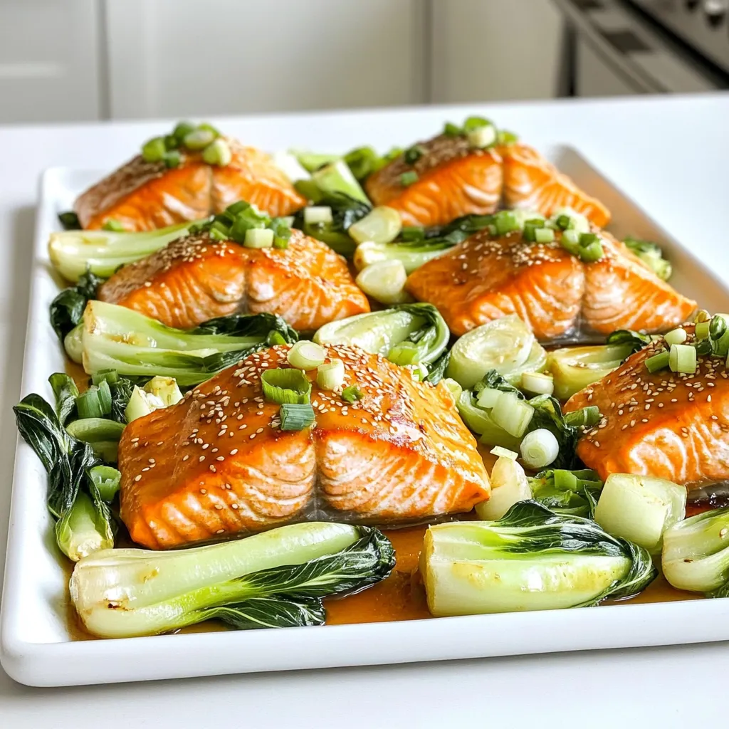 Sheet-Pan Sesame Ginger Salmon and Bok Choy Delight