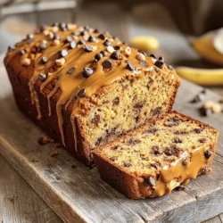 For this tasty banana bread, you need: - 3 ripe bananas, thoroughly mashed - 1/2 cup creamy peanut butter - 1/2 cup granulated sugar - 1/2 cup packed brown sugar - 2 large eggs, at room temperature - 1 teaspoon pure vanilla extract - 1 teaspoon baking soda - 1/2 teaspoon sea salt - 1 1/2 cups all-purpose flour - 1/2 cup chocolate chips (choose between milk or dark) - 1/4 cup finely chopped walnuts (optional) These ingredients come together to create a sweet, rich loaf that you will love. The ripe bananas give moisture and natural sweetness. The peanut butter adds a creamy texture and nutty taste that pairs perfectly with the chocolate chips. You can make this banana bread your own with some fun add-ins. Consider adding: - 1/4 cup of shredded coconut for a tropical twist - A sprinkle of cinnamon for warmth - A handful of dried fruit like cranberries or raisins These options can enhance the flavor and texture. Feel free to mix and match! If you have dietary needs, don’t worry. You can make simple swaps: - Use a nut-free spread if you want to avoid peanuts. Sunflower seed butter works well. - Swap the all-purpose flour for a gluten-free blend if needed. - For a vegan option, replace eggs with flax eggs (1 tablespoon ground flaxseed mixed with 2.5 tablespoons water). These substitutions let everyone enjoy this yummy banana bread. Start by preheating your oven to 350°F (175°C). Grab a 9x5-inch loaf pan. You can grease it with butter or oil. Alternatively, line it with parchment paper. This will help you remove the bread easily later. In a large bowl, mash the ripe bananas until smooth. Add the creamy peanut butter. Use a fork or whisk to mix them well. Once they are combined, add the granulated and brown sugars. Stir until the sugars dissolve completely. Next, crack in the eggs one at a time. Mix well after each addition. Finally, stir in the pure vanilla extract until it is evenly mixed. In another bowl, whisk together the baking soda, sea salt, and all-purpose flour. Make sure they are well combined. Now, slowly add this dry mix to the wet ingredients. Use a spatula to fold the mixture gently. Be careful not to overmix, as this can affect the bread's texture. Fold in the chocolate chips and walnuts if you are using them. Pour the batter into the prepared loaf pan. Spread it out evenly with a spatula. Place the pan in the oven and bake for 55-65 minutes. Check it by inserting a toothpick in the center. It should come out clean with a few moist crumbs. When done, let the bread cool in the pan for 10 minutes. Then, transfer it to a wire rack to cool completely before slicing. To get the best texture in your banana bread, use ripe bananas. They should be soft and brown. Mash them well to mix with the peanut butter. Be gentle when mixing the dry and wet ingredients. Overmixing can make your bread tough. Fold the batter just until you no longer see dry flour. This keeps your bread soft and moist. If you need bananas fast, try this method. Place them in a brown paper bag. Fold the top to keep air in. This traps ethylene gas, which speeds up ripening. You can also bake them. Set your oven to 300°F (150°C). Bake the unpeeled bananas for about 15-20 minutes. Let them cool, and they will be soft and sweet. Store your banana bread in an airtight container. This keeps it fresh for up to four days. You can also wrap it in plastic wrap and foil. For longer storage, freeze slices. Lay them flat in a freezer bag. When you're ready to eat, thaw them in the fridge overnight. Reheat them in the oven for a warm treat. {{image_4}} You can make a healthier version of this banana bread by using whole wheat flour. Whole wheat flour adds fiber and nutrients. It gives your banana bread a nuttier taste and a denser texture. Use 1 ½ cups of whole wheat flour in place of all-purpose flour. This change makes the bread more filling and good for you. To create a vegan version, simply swap the eggs for flax eggs. Mix 1 tablespoon of ground flaxseed with 2.5 tablespoons of water. Let it sit for five minutes until it thickens. This will bind the bread just like eggs do. You can also use maple syrup instead of granulated sugar for a more natural sweetener. Adding spices or extracts can elevate your banana bread. Try adding a teaspoon of cinnamon for warmth. Nutmeg can also add a nice touch. If you enjoy vanilla, consider increasing the vanilla extract to 2 teaspoons. These small changes can make a big difference. They bring out the flavors of bananas and chocolate. To keep your banana bread fresh, wrap it tightly. Use plastic wrap or foil. You can also store it in an airtight container. This will save it from drying out. Keep it at room temperature for up to three days. If you want to store it longer, consider freezing it. Freezing is a great option. First, let the banana bread cool completely. Then, slice it if desired. Wrap each slice in plastic wrap. After that, place the slices in a freezer bag. Make sure to remove as much air as possible. This method keeps it fresh for up to three months. When you're ready to enjoy your banana bread, take it out of the freezer. Leave it at room temperature for a few hours to thaw. If you want it warm, you can reheat it in the oven. Set your oven to 350°F (175°C) and bake for about 10-15 minutes. This will bring back its delicious, fresh taste. Yes, you can use frozen bananas. Just thaw them first. Frozen bananas work well because they become very soft. This makes them easy to mash. They also add a nice sweetness to your bread. You can use almond butter or sun butter. Both options offer a nice taste. They still give you that creamy texture. If you want a nut-free option, try sunflower seed butter. Check the center with a toothpick. If it comes out clean or with a few moist crumbs, it’s done. You can also look for a golden brown top. The edges should pull away from the pan slightly. Yes! You can add nuts, dried fruits, or even coconut. Walnuts or pecans add a nice crunch. Dried cranberries or raisins can give a sweet burst. Just make sure not to add too much, or it may affect the texture. This blog post covered how to make Peanut Butter Chocolate Chip Banana Bread. We discussed key ingredients, step-by-step baking instructions, and tips for a great texture. I shared ways to adapt the recipe for diets and preferences, plus smart storage methods. Now, you can enjoy this tasty treat any time! Remember, baking is fun and flexible. Feel free to experiment and make it your own. Happy baking!