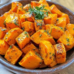 - 4 medium sweet potatoes, peeled and cut into 1-inch cubes - 4 garlic cloves, finely minced - 3 tablespoons extra virgin olive oil - 1 teaspoon dried thyme - 1 teaspoon dried rosemary - 1 teaspoon smoked paprika - Kosher salt and freshly cracked black pepper to taste - Fresh parsley, finely chopped for garnish - Large mixing bowl - Baking sheet - Parchment paper - Spatula Gather these ingredients before you start cooking. Sweet potatoes are the star, offering a natural sweetness. Garlic adds a robust flavor, while herbs like thyme and rosemary bring warmth. Smoked paprika gives a hint of depth. Olive oil helps everything roast to perfection. You’ll need a large mixing bowl to combine your ingredients. A baking sheet lined with parchment paper makes cleanup easy and allows for even roasting. A spatula helps mix and flip the sweet potatoes for even cooking. These tools and ingredients make cooking fun and simple. Your Garlic Herb Roasted Sweet Potatoes will shine on any table. Start by preheating your oven to 425°F (220°C). This step is key. The right temperature helps the sweet potatoes roast evenly. It ensures they get that nice, crispy outside while staying soft inside. Next, take your sweet potatoes. You will need four medium ones. Peel them and cut them into 1-inch cubes. In a large mixing bowl, add the sweet potatoes. Then, finely mince four garlic cloves and toss them in as well. Drizzle in three tablespoons of extra virgin olive oil. This oil will help the herbs stick to the sweet potatoes. Now, it's time to add flavor. Sprinkle in one teaspoon each of dried thyme, dried rosemary, and smoked paprika. Don’t forget to season with kosher salt and freshly cracked black pepper to taste. Mix it all together well, ensuring every piece gets coated. Prepare your baking sheet by lining it with parchment paper. Spread the seasoned sweet potatoes in a single layer on the sheet. Make sure they are not touching each other. This will help them cook evenly and become nice and crispy. Place the baking sheet in your preheated oven. Roast the sweet potatoes for 25-30 minutes. Be sure to flip them halfway through. This helps them brown on all sides. You want them golden and tender when they are done. Once roasted, take the tray out of the oven. Let the sweet potatoes cool for about five minutes. This enhances their flavor. Transfer them to a serving dish and garnish with finely chopped fresh parsley. This adds a pop of color and freshness to your dish. Enjoy your Garlic Herb Roasted Sweet Potatoes! When choosing sweet potatoes, look for firm ones. They should feel heavy for their size. Check for smooth skin with no cuts or bruises. The color can vary but deep orange is ideal. Fresh sweet potatoes will have a nice shine. Avoid those with soft spots or signs of sprouting. You can boost flavor with more herbs or spices. Consider adding fresh rosemary or basil for a twist. A hint of cumin offers a warm touch. If you like heat, sprinkle in some red pepper flakes. Mixing in a bit of honey can add sweetness. Experiment with flavors you love to make it yours. Cooking time may change based on sweet potato size. Smaller cubes cook faster, about 20-25 minutes. Larger pieces need more time, around 30-35 minutes. Always check for doneness by piercing with a fork. They should be soft inside and crispy outside. Adjust timing as needed for your preferred texture. {{image_4}} You can spice things up by adding red pepper flakes or cayenne pepper. Just sprinkle a pinch into your sweet potato mix. This small change gives your dish an exciting heat. If you like a lot of spice, add more! Remember, start with a little. You can always add more later. Feel free to switch up the herbs for different tastes. Instead of thyme and rosemary, try oregano or basil. Each herb brings a new flavor. You can even mix herbs to create your own blend. Think about what you love and let your taste guide you! For a sweet twist, mix in maple syrup or brown sugar. It adds a touch of sweetness that pairs well with the savory garlic. Drizzle some syrup over the sweet potatoes before roasting. You can also sprinkle brown sugar on top right before serving. These combos will make your dish stand out even more! After enjoying your Garlic Herb Roasted Sweet Potatoes, store any leftovers in an airtight container. Keep them in the fridge for up to four days. This helps maintain their flavor and texture. Before sealing, allow them to cool to room temperature. Avoid hot items in the fridge to prevent spoilage. When you reheating your sweet potatoes, aim to keep them crispy. Use an oven or an air fryer for best results. Preheat the oven to 350°F (175°C). Spread them out on a baking sheet and heat for about 10-15 minutes. This method keeps the outside crispy and the inside soft. You can also use a microwave, but be aware that this may make them a bit soggy. To freeze sweet potatoes, let them cool completely first. Then, spread them on a baking sheet in a single layer. Freeze them for about an hour. Once frozen, transfer them to freezer bags. Make sure to remove as much air as possible before sealing. When you are ready to use them, thaw in the fridge overnight before reheating. This way, you can enjoy your tasty side dish later! Yes, you can! This recipe is versatile. You can use many other vegetables. Here are some great options: - Carrots - Brussels sprouts - Cauliflower - Butternut squash - Zucchini Each of these adds unique flavors and textures. Just make sure to cut them into similar sizes for even cooking. You will know the sweet potatoes are done when they are golden brown. Here are some signs to look for: - They should be soft when pierced with a fork. - They have a lovely caramelized outer layer. - The edges might look crispy. These signs mean they are ready to enjoy! Absolutely! This recipe works great for meal prep. Here are some tips: - Prepare the sweet potatoes ahead of time. Store them in the fridge for up to four days. - Roast a bigger batch for easy meals. - Reheat in the oven or microwave for quick lunch or dinner options. This way, you can have a tasty side dish ready to go anytime! This recipe for roasted sweet potatoes is simple and packed with flavor. You learned how to pick the right sweet potatoes, prepare them, and roast them for the best texture. The tips for adding extra spices and herbs can help you tailor the dish to your taste. Remember, leftovers can be stored and reheated easily. Don't hesitate to experiment with variations. Enjoy delicious sweet potatoes any night of the week!