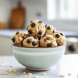 To make No-Bake Cookie Dough Protein Bites, you will need a few simple ingredients. Here’s what you will need: - 1 cup almond flour - 1/2 cup rolled oats - 1/4 cup protein powder (vanilla or chocolate) - 1/3 cup maple syrup or honey - 1/4 cup peanut butter or almond butter - 1 teaspoon vanilla extract - 1/4 cup mini dark chocolate chips - Pinch of salt These ingredients come together to create a tasty treat. Almond flour gives the bites a nice texture. Rolled oats add some chewiness. Protein powder boosts the protein content, making these bites perfect for a snack. You can choose either maple syrup or honey for sweetness. Both options work well. The nut butter gives a rich flavor and creamy texture. Vanilla extract adds a warm aroma, while the salt enhances all the flavors in the bites. Finally, mini dark chocolate chips provide delightful bursts of chocolate with every bite. In a large mixing bowl, combine the almond flour, rolled oats, and protein powder. Stir until they mix well. This step helps build the base for your bites. Almond flour gives a nutty taste, while oats add texture. You can choose either vanilla or chocolate protein powder based on your preference. Now, add the maple syrup, peanut butter, vanilla extract, and a pinch of salt to the bowl. Mix these wet ingredients into the dry ones. Keep stirring until a sticky dough forms. The dough should feel a bit tacky but easy to handle. The maple syrup adds sweetness, while the peanut butter gives the bites a creamy texture. Next, gently fold in the mini dark chocolate chips. Make sure they spread evenly throughout the dough. This step adds pops of chocolate flavor. You can use more or less chocolate depending on your taste. These mini chips are key for that cookie dough taste! Using your hands, scoop out portions of the dough. Roll each portion into a ball, about one inch in size. Aim for uniform balls to make them look nice. This step is fun and allows you to get hands-on with your food. Each bite will be perfectly sized for snacking! Place the cookie dough bites on a parchment-lined baking sheet. Make sure they are spaced apart to prevent sticking. This is an important step so they don’t merge together in the fridge. You can also use a plate if you prefer. Finally, refrigerate the bites for at least 30 minutes. This helps them set and hold their shape. Chilling makes the bites firmer and easier to eat. You can enjoy them right after chilling, or store them for later. They will be ready to fuel your day! To get the right texture, the dough should be sticky but still easy to handle. Start with the dry ingredients. Mix almond flour, oats, and protein powder well. Then, add your wet ingredients. Use maple syrup or honey and peanut butter. Mix until the dough holds together. If it's too dry, add a little more syrup or nut butter. If it's too wet, add a bit more almond flour. You want a dough that sticks together but does not cling to your hands. To make your cookie dough bites look great, presentation matters. Use a small bowl or platter to show them off. Arrange the bites in a circle or in rows. For a fun touch, sprinkle extra chocolate chips or oats on top. This not only looks nice but also adds a little extra flavor. You can even use colorful cupcake liners for a pop of color. This makes them feel more special! Sweetness can vary based on your taste. If you want a sweeter treat, add more honey or maple syrup. Start with the suggested amount. Then, taste the dough before rolling it into balls. If you feel it needs more sweetness, go ahead and add a little more. You can also use flavored protein powder, like vanilla or chocolate. This adds a nice touch and can change the sweetness too. {{image_4}} You can change the taste of these bites by using different protein powders. If you like chocolate, opt for chocolate protein powder. For a lighter flavor, try vanilla. You can even mix protein flavors for a fun twist. This way, you can tailor each batch to your mood or cravings. If you don’t have almond butter, try peanut butter. It adds a rich flavor that pairs well with chocolate chips. You can also use sunbutter if you want a nut-free option. This works great for those with nut allergies. Each nut butter gives the bites a unique taste and texture. Get creative with add-ins! Dried fruits like cranberries or raisins boost the flavor and nutrition. You can also toss in nuts such as walnuts or pecans for crunch. These add-ins make the bites more exciting and fun. Don’t be afraid to mix and match to find your favorite combination! To keep your No-Bake Cookie Dough Protein Bites fresh, use airtight containers. These containers protect the bites from air and moisture. Make sure to seal them well after each use. This step helps maintain their taste and texture for longer. When stored in the fridge, these bites stay fresh for up to a week. After that, they may lose their flavor and texture. Always check for any signs of spoilage, such as off smells or changes in texture. If you want to keep your protein bites longer, freezing is a great option. To freeze, place them in a single layer on a baking sheet first. Once frozen, transfer them to an airtight container or freezer bag. They can last up to three months in the freezer. When you're ready to enjoy them, thaw the bites in the fridge overnight for the best results. Yes, these protein bites are healthy! They are packed with nutrients. Here’s a quick look at the benefits: - Protein: The protein powder adds a good amount of protein. This helps with muscle recovery and keeps you feeling full. - Healthy Fats: Almond flour and nut butter provide healthy fats. These fats support heart health and brain function. - Fiber: Rolled oats contribute fiber. Fiber aids digestion and helps keep you satisfied longer. - Natural Sweetness: Using maple syrup or honey gives natural sweetness. This is better than refined sugar options. These bites are a great snack or meal boost! Yes, you can use other flours! Almond flour is popular, but here are some good swaps: - Oat Flour: You can make this by grinding rolled oats. It adds a mild flavor. - Coconut Flour: This flour is low in carbs. Use less than almond flour, as it absorbs more moisture. - Whole Wheat Flour: This is a healthier option than white flour. It adds fiber but may change the taste slightly. Choose a flour that fits your diet and taste! These bites are quick to prepare! The total time is about 40 minutes. Here’s the breakdown: - Prep Time: It takes about 10 minutes to mix the ingredients. - Chill Time: Refrigerate the bites for at least 30 minutes. This helps them firm up and hold shape. You’ll have tasty bites ready in no time! Yes, making these bites vegan is easy! Here are some simple adjustments: - Protein Powder: Use a vegan protein powder, like pea or brown rice. - Nut Butter: Almond butter and peanut butter are usually vegan. Just check the label. - Sweetener: Maple syrup is vegan. If you prefer, agave syrup is a good alternative. With these swaps, everyone can enjoy these bites! These no-bake cookie dough protein bites are simple and fun to make. You combine dry and wet ingredients, add chocolate chips, and shape them into balls. With tricks for texture and ways to customize flavors, you can create a treat that suits your taste. Store them well to enjoy them longer. Don't forget, they can also fit into a healthy lifestyle. Now, it’s time to mix, shape, and enjoy your own delicious bites!