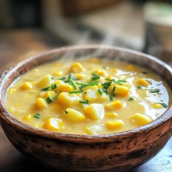 The right ingredients make this chowder truly special. Here’s what you need: - 5 cups of fresh or frozen corn kernels - 1 medium onion, finely chopped - 2 cloves garlic, minced - 3 medium potatoes, peeled and cut into small cubes - 4 cups vegetable broth - 1 cup heavy cream or coconut cream - 1 teaspoon dried thyme - 1 teaspoon smoked paprika - Salt and pepper to taste - 2 tablespoons olive oil - Fresh chives or parsley, chopped, for garnish Each ingredient brings a unique flavor to the dish. Fresh corn adds sweetness. Onions and garlic give a savory base. Potatoes add heartiness, while the cream makes it rich and smooth. When choosing corn, fresh is best for flavor. Frozen corn works well too if fresh isn’t available. For the cream, both heavy cream and coconut cream are great options. Coconut cream adds a lovely tropical twist. Don't forget about the herbs and spices! Thyme gives an earthy note. Smoked paprika adds a slight warmth and depth. Adjust salt and pepper to your liking. Gather your ingredients, and let’s create a bowl of comfort! This chowder warms the soul and fills the belly. First, heat the olive oil in a skillet over medium heat. Add the finely chopped onion and minced garlic. Cook them for about 5 minutes. You want the onion to look translucent and smell great. Stir occasionally to avoid browning. Next, transfer your sautéed onion and garlic mixture to the slow cooker. Add in the corn, diced potatoes, vegetable broth, dried thyme, and smoked paprika. Don’t forget to season with salt and pepper. Mix everything well so that the flavors blend. After mixing, secure the lid on your slow cooker. Set the cooker to low heat. Let the chowder cook for 6 to 8 hours. It will be ready when the potatoes are tender and easy to pierce with a fork. Once cooking is done, it's time to add creaminess. Use an immersion blender to purée about half of the chowder right in the slow cooker. Blend until you reach your preferred creaminess. You can leave some whole kernels and potato chunks for texture. Now, stir in the heavy cream or coconut cream. Mix it all together until well blended. Taste your chowder and adjust the seasonings with more salt and pepper if needed. To bring out the best flavors in your chowder, start by sautéing your aromatics. Heat olive oil in a skillet over medium heat. Add chopped onion and minced garlic. Sauté for about five minutes. You want them to be soft and fragrant, not browned. This step adds depth to your dish. Adjust the seasoning to fit your taste. Start with salt and pepper, then add smoked paprika and thyme. Taste as you go. This way, you can make it just right for you. Using an immersion blender is my favorite way to get that creamy texture. You can blend part of the chowder right in the slow cooker. Just blend until you reach your desired creaminess. If you don’t have one, a traditional blender works too. Just be careful when transferring the hot soup. For thickness, if you want it creamier, add more heavy cream or coconut cream. If you’d like it thicker, blend a bit more of the chowder. If your chowder turns out too thick, simply add more vegetable broth. Stir well and let it heat up. This will help balance the texture. If you find your chowder is too thin, cook it a bit longer. The heat will help some of the liquid evaporate. You can also mix in a little cornstarch or flour slurry to thicken it up. Just make sure to stir well to avoid lumps. {{image_4}} You can change up the potatoes in this chowder. For a creamier taste, use Yukon gold potatoes. Sweet potatoes add a nice twist, too. You can also swap heavy cream with plant-based options. Coconut cream works well and keeps the chowder rich. Almond milk can lighten it up, but it won't be as thick. Adding spices can really kick up the flavor! Try a dash of cayenne pepper for heat or a sprinkle of fresh dill for brightness. You can also add protein. Cooked bacon adds a savory crunch, while shredded chicken makes it hearty. Both options bring a new layer of taste. This chowder pairs well with crusty bread or a fresh salad. Try serving it with grilled cheese for a warm meal. For a fun touch, you can add toppings. Crumbled bacon, diced avocado, or a swirl of cream can elevate the dish. Fresh herbs like chives or parsley add color and flavor. Store leftover chowder in an airtight container. This keeps it fresh and tasty. You can keep it in the fridge for up to five days. Make sure it cools down first before sealing. To freeze chowder, let it cool completely. Pour it into freezer-safe bags or containers. Leave some space at the top for expansion. You can freeze it for up to three months. When you want to eat it, take it out and thaw it in the fridge overnight. For a quick thaw, place the sealed bag in cold water for an hour. You can reheat chowder on the stovetop or in the microwave. For the stovetop, pour it into a pot and heat over low. Stir often to prevent sticking. If using the microwave, put it in a microwave-safe bowl. Heat in one-minute intervals, stirring in between, until warm. Enjoy your creamy corn chowder again! Slow Cooker Creamy Corn Chowder stays fresh for about 3 to 4 days in the fridge. Store it in an airtight container. If you want to keep it longer, you can freeze it. In the freezer, it lasts about 2 to 3 months. Just make sure to thaw it in the fridge overnight before reheating. Yes, you can make this chowder vegan! Simply replace the heavy cream with coconut cream or another plant-based cream. Use vegetable broth and skip any dairy. This way, you can enjoy a tasty vegan version that still has great flavor. If you don't have vegetable broth, you can use chicken broth or even water. For more flavor, add herbs or spices to the water. You can also make a quick broth using bouillon cubes dissolved in water. Absolutely! This chowder is flexible. You can add diced carrots, bell peppers, or even zucchini. Just make sure to cut them small so they cook well. Adding more veggies boosts the nutrients and flavor. Yes, you can make this chowder in advance. Prepare it up to the blending step. Then, cool it down and store it in the fridge. When you're ready to serve, just blend in the cream and heat it up. This makes it super easy for busy days! This blog covered a delicious Slow Cooker Creamy Corn Chowder. You learned about ingredients, cooking steps, and tips for perfect flavor. The recipe is flexible, allowing for variations like different potatoes or added proteins. Proper storage methods help keep your chowder fresh. Remember, cooking is about enjoying the process and sharing with others. Experiment with flavors and make this chowder your own. I hope you savor every spoonful!