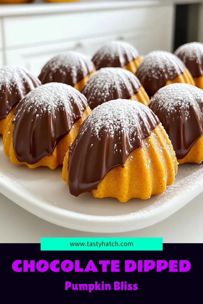 Indulge in the delightful flavors of Chocolate Dipped Pumpkin Madeleines, the perfect treat for fall! These moist, spiced madeleines are dipped in rich chocolate, creating a delicious pairing that's sure to impress. With just a few simple ingredients and easy-to-follow steps, you can create a batch of these sweet bites in no time. Click through to explore the full recipe and make your fall gatherings extra special! #PumpkinMadeleines #ChocolateDesserts #FallBaking #MadeleineRecipe