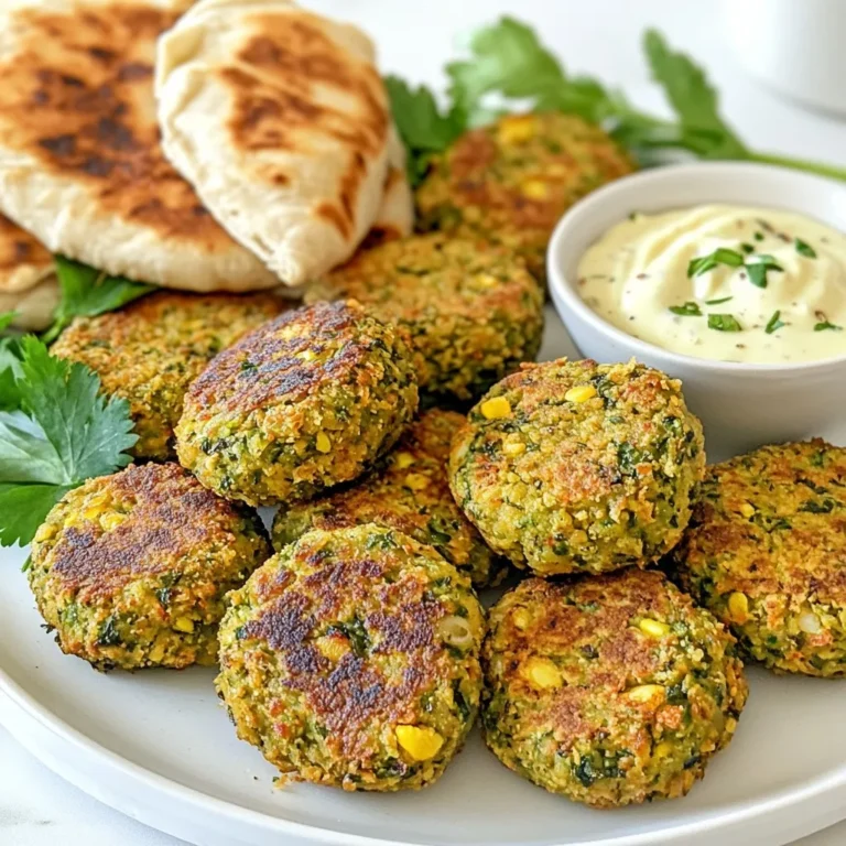 - 1 cup dried chickpeas (soaked overnight) - 1 small onion, roughly chopped - 2 cloves garlic, minced - 1/4 cup fresh parsley, finely chopped - 1/4 cup fresh cilantro, finely chopped - 1 teaspoon ground cumin - 1 teaspoon ground coriander - 1/2 teaspoon baking powder - 1/2 teaspoon salt - 1/4 teaspoon black pepper - 2 tablespoons olive oil (plus extra for brushing) - 1 tablespoon lemon juice To make crispy air fryer falafel, you need simple, fresh ingredients. Start with dried chickpeas. Soaking them overnight makes them soft and easy to blend. Fresh herbs like parsley and cilantro add bright flavor. Onion and garlic give depth to the mix. Spices like cumin and coriander add warmth. Baking powder helps your falafel puff up and stay light. Salt and black pepper season them just right. Don’t forget the olive oil and lemon juice. They add richness and tang. Olive oil also helps achieve that golden, crispy texture in the air fryer. This mix of ingredients makes your falafel tasty and satisfying. {{ingredient_image_2}} To start, soak 1 cup of dried chickpeas overnight. This step helps soften the chickpeas, making them easier to blend. After soaking, drain and rinse the chickpeas under cold water. Make sure they are well-drained. Any extra moisture can make your falafel mushy. Next, place the drained chickpeas in a food processor. Add the chopped onion, minced garlic, parsley, cilantro, cumin, coriander, baking powder, salt, black pepper, olive oil, and lemon juice. Pulse the mix until it has a coarse texture. It should hold together but not turn into a paste. Scoop out portions of the mixture with a tablespoon. Roll them into small patties, about 1.5 inches wide. Place the shaped falafel on a tray. Ensure they are spaced out and not touching. This helps them cook evenly in the air fryer. Set your air fryer to preheat at 375°F (190°C) for about 5 minutes. This step is key for even cooking. A hot air fryer ensures your falafel crisps up nicely. Before cooking, lightly brush each falafel ball with olive oil. This helps create a golden, crispy outer layer. A little oil goes a long way for that perfect crunch. Place the falafel balls in the air fryer basket in a single layer. Avoid overcrowding them. Cook for 12-15 minutes, flipping them halfway through. This ensures they get crispy all around. Look for a golden-brown color when they’re done. Once cooked, carefully take the falafel out of the air fryer. Serve them hot with warm pita bread, a fresh salad, and creamy tahini sauce. For a burst of color, drizzle tahini on top and add fresh herbs as garnish. Sliced cucumbers and tomatoes also make a great addition. To get crispy falafel, moisture control is key. After soaking the chickpeas, drain and rinse them well. Any extra water can make your falafel mushy. For the best texture, air fry at 375°F (190°C). This heat level ensures the outside crisps while the inside stays tender. If your falafel turn out mushy, check the chickpeas. Make sure they are well-drained. You can also add a bit more flour to the mix. If your air fryer is different, adjust the cooking time. Some models cook faster than others, so keep an eye on them. You can spice up your falafel easily. Try adding a pinch of cayenne or smoked paprika for a kick. Fresh herbs like mint or dill can add a fresh twist. For dipping, tahini sauce is classic. You might also enjoy a yogurt-based sauce or spicy salsa. Pro Tips Soak Chickpeas Properly: Ensure the dried chickpeas are soaked for at least 12 hours to achieve the right texture for blending and frying. Texture Matters: Pulse the mixture in the food processor until it is coarse. A too-smooth mixture can lead to falafel that falls apart during cooking. Batch Cooking: If making a large batch, cook the falafel in multiple batches to prevent overcrowding in the air fryer, which affects crispiness. Keep it Fresh: Store any uncooked falafel mixture in the refrigerator for up to 24 hours if you're not frying them immediately; this helps the flavors meld. {{image_4}} You can switch dried chickpeas for canned ones. Canned chickpeas save time. Just rinse and drain them well. This helps keep the falafel from being too wet. Feel free to use different herbs or spices. Instead of parsley and cilantro, try mint or dill. Experimenting with flavors makes cooking fun. Air frying gives falafel a nice crisp. If you don't have an air fryer, bake them instead. Set your oven to 375°F (190°C). Bake for 20-25 minutes, flipping halfway through. You can also deep fry falafel for a rich taste. Heat oil to 350°F (175°C). Fry for about 3-4 minutes until golden brown. Falafel can be served in many ways. Stuff them in warm pita bread with veggies and sauce. It makes a tasty wrap for lunch or dinner. You can also serve falafel as appetizers. Pair with tahini or yogurt sauce for dipping. They can be a great snack or part of a larger meal. To store fresh falafel, let them cool first. Place them in an airtight container. They can stay fresh in the fridge for up to three days. When you're ready to eat, reheat them in the air fryer. Set it to 350°F (175°C) and cook for about 5 minutes. This keeps them crispy and warm. You can freeze both uncooked and cooked falafel. For uncooked falafel, shape them into balls and place them on a tray. Freeze them for about an hour. Then, transfer them to a freezer bag. They will last up to three months. For cooked falafel, let them cool and store in an airtight container. They can last up to four months in the freezer. Homemade falafel lasts about three days in the fridge. If you freeze them, uncooked falafel lasts three months, while cooked falafel lasts four months. Always check for signs of spoilage before eating. To get crispy falafel, follow these tips: - Drain chickpeas well after soaking. - Use a food processor to mix, but don’t over-blend. - Add a bit of olive oil to the mixture. - Lightly brush each falafel with olive oil before cooking. - Cook at 375°F for 12-15 minutes, flipping halfway. These steps help create a crunchy texture that you will love. Yes, you can use canned chickpeas. Pros: - Canned chickpeas save time. - They are already cooked and soft. Cons: - Canned chickpeas may have less flavor. - They can lead to a mushy texture if not drained well. If you use canned, rinse and drain them well. This makes a big difference. Falafel tastes great with many sauces. Here are some favorites: - Tahini sauce adds a creamy texture. - Yogurt sauce gives a fresh taste. - Spicy harissa sauce adds heat. Each sauce brings out different flavors in the falafel. Try them all! Yes, falafels can be a healthy choice. - They are high in protein from chickpeas. - They contain fiber, which is good for digestion. - Using fresh herbs adds vitamins. Homemade falafel is often better than store-bought. You control the ingredients. Look for these signs to check if your falafel is done: - It should be golden brown on the outside. - The texture should be firm to the touch. - Inside should be warm and not doughy. These tips help ensure you enjoy perfect falafel every time. In this article, I covered how to make falafel using dried chickpeas and fresh herbs. You learned step-by-step instructions from soaking the chickpeas to air frying for crispiness. I provided tips for flavor and troubleshooting common issues, plus variations for different preferences. Homemade falafel is tasty and healthy. With these tips, you can create the perfect falafel every time. Enjoy exploring your own flavors and serving styles. Happy cooking!