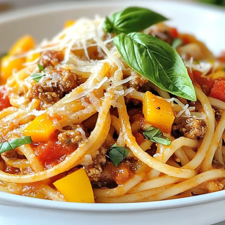 - 1 pound ground beef (or turkey) - 1 small onion, finely diced - 2 cloves garlic, minced - 1 bell pepper, diced - 1 can (15 oz) crushed tomatoes - 1 can (8 oz) tomato sauce - 2 cups beef broth - 2 teaspoons Italian seasoning - 1 teaspoon dried basil - Salt and black pepper to taste - 8 ounces spaghetti (uncooked) - Grated Parmesan cheese (for serving) - Fresh basil leaves (for garnish) To make Instant Pot spaghetti and meat sauce, you need these simple ingredients. I like to use ground beef for a classic taste, but turkey works well too. Aromatic vegetables like onion, garlic, and bell pepper add depth to the sauce. Canned tomatoes are essential. I use crushed tomatoes and tomato sauce for rich flavor. Beef broth gives moisture and enhances the taste. Italian seasoning and dried basil bring that Italian flair, while salt and pepper balance everything. For the pasta, you will need uncooked spaghetti. This is the key to a quick cook in the Instant Pot. Once you serve it, don’t forget the grated Parmesan cheese and fresh basil leaves. They make every bowl pop with flavor and color! {{ingredient_image_2}} Start by turning on your Instant Pot. Set it to sauté mode. Add one pound of ground beef to the pot. Cook the beef for about 5 to 7 minutes. Stir it often until it turns brown. Use a spatula to break the meat into smaller pieces. If there is extra fat, carefully drain it to keep the dish light. Now, add in the diced onion, minced garlic, and diced bell pepper. Sauté these for another 2 to 3 minutes. You want the onions to turn translucent and smell great. This step builds a strong flavor base for your sauce. Next, mix in one can of crushed tomatoes, one can of tomato sauce, and two cups of beef broth. Sprinkle in two teaspoons of Italian seasoning and one teaspoon of dried basil. Add salt and pepper to taste. Stir everything well to make sure all the flavors mix nicely. Take 8 ounces of uncooked spaghetti and break it in half. Nestle the spaghetti pieces gently into the sauce. Make sure they are mostly covered. Do not stir them. This helps prevent sticking during cooking. Close the Instant Pot lid tightly. Set it to manual high pressure for 8 minutes. Ensure the steam valve is in the sealing position. This step lets the spaghetti cook perfectly in the sauce. When the time is up, carefully do a quick release by turning the steam valve to venting. Be careful, as hot steam will escape. Once the pressure is fully released, open the lid safely. Stir the spaghetti and sauce together until mixed well. If the sauce is too thick, add a splash of beef broth and mix again. To brown the meat well, use medium heat. Stir it often to break it up. This helps the meat cook evenly and adds flavor. If you use turkey, keep an eye on the cooking time. It cooks faster than beef. For the spaghetti, break it in half before adding it to the pot. This helps it fit better. Make sure the pieces are mostly submerged in the sauce. Do not stir once you add it. This way, the spaghetti cooks evenly and does not stick together. Serve your spaghetti with fresh garlic bread. A light salad also makes a great side. For garnishing, sprinkle grated Parmesan cheese on top. Add fresh basil leaves for color and flavor. This makes your dish look nice and taste even better. Do not overcook the spaghetti. It can turn mushy and lose its texture. Follow the cooking time closely for the best result. Make sure to seal the Instant Pot properly before cooking. If it is not sealed, pressure won’t build up. This will lead to undercooked pasta and sauce. Always check the steam valve is in the sealing position. Pro Tips Perfect Meat Browning: Make sure to let the ground beef brown properly before adding the vegetables. This step enhances the flavor of your meat sauce. Vegetable Variations: Feel free to add other vegetables like mushrooms or zucchini for added nutrition and flavor. Just chop them finely to ensure even cooking. Spaghetti Cooking Tips: Breaking the spaghetti in half helps it fit better in the pot and ensures even cooking. Be careful not to stir too much before pressure cooking to avoid clumping. Serving Suggestions: For a complete meal, serve with a side of garlic bread and a light salad. A sprinkle of red pepper flakes can also add a nice kick! {{image_4}} You can change the protein in this dish. Ground turkey works well instead of beef. It gives a lighter taste while still being hearty. You can also use plant-based meat. These options cater to different diets. Just make sure to adjust cooking times as needed. If you want a vegetarian meal, skip the meat. Add more vegetables instead. Try mushrooms, zucchini, or spinach for a rich texture. You can still use the same sauce and seasonings. This will keep the dish flavorful and satisfying. Want to boost the flavor? Add a splash of red wine while cooking. This adds depth to your sauce. You can also increase the spices. A pinch of red pepper flakes gives heat. More Italian seasoning or herbs can enhance the taste. Experiment and find what you enjoy most! To keep your Instant Pot spaghetti and meat sauce fresh, follow these tips: - Cool Down: Let the dish cool for about 30 minutes. - Use Airtight Containers: Transfer the leftovers into clean, airtight containers. - Label: Write the date on the container for easy tracking. - Refrigerate: Store in the fridge at 40°F or lower. This way, you maintain flavor and texture. If you want to save some for later, freezing is a great option: - Cool Completely: Ensure the sauce is fully cooled before freezing. - Portion: Divide into smaller portions for easy reheating. - Use Freezer Bags: Place the sauce in freezer bags for space-saving. - Remove Air: Squeeze out as much air as possible to prevent freezer burn. When ready to eat, thaw overnight in the fridge or use the microwave. How long can you keep leftovers? Here’s a quick guide: - In the Fridge: Leftovers last for up to 3-4 days. - In the Freezer: They can last for 2-3 months. For the best taste, try to eat them sooner rather than later. Yes, you can. You can cook this recipe on the stovetop. 1. Start by browning the meat in a large pot. 2. Then, add the vegetables and sauté them. 3. Mix in the crushed tomatoes, sauce, and broth. 4. Break the spaghetti in half and add it to the pot. 5. Cover and cook on low heat until the spaghetti is tender, stirring occasionally. This method takes a bit longer but works well! You can check for doneness by tasting a piece. It should be al dente, meaning it’s firm but not hard. If you want a more precise check, look for the pasta to be slightly soft but still have a bite. You can also follow the cooking time. For this recipe, 8 minutes in the Instant Pot usually does the trick. There are many great options to serve with spaghetti. Here are some ideas: - Fresh garlic bread for a crunchy side. - A light salad with mixed greens and vinaigrette. - Roasted vegetables for a healthy touch. - Steamed broccoli or green beans for added color and nutrition. These sides will complement your meal and make it more filling! This blog post covered how to make a delicious spaghetti dish. We started with key ingredients like ground meat, vegetables, and spices. I shared step-by-step instructions and tips to avoid common mistakes. You can also explore variations and storage methods. By using these simple steps, you can create your own tasty meal. Remember to adjust flavors to match your taste. Enjoy cooking and eating your spaghetti, knowing you made it just right!