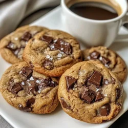 To make these delightful espresso chocolate chunk cookies, gather the following ingredients: - 1 cup unsalted butter, softened - 1 cup packed brown sugar - 1/2 cup granulated sugar - 2 large eggs, at room temperature - 2 teaspoons pure vanilla extract - 2 cups all-purpose flour, sifted - 1/2 cup unsweetened cocoa powder, sifted - 1 teaspoon baking soda - 1/2 teaspoon fine sea salt - 1 tablespoon instant espresso powder - 1 cup dark chocolate chunks, roughly chopped - Flaky sea salt for topping For extra flavor, consider adding these: - 1/2 cup chopped nuts, like walnuts or pecans - 1 teaspoon cinnamon for warmth - 1 tablespoon coffee liqueur for a deeper coffee taste You can swap some ingredients if needed: - Use coconut oil instead of butter for a dairy-free option. - Replace brown sugar with coconut sugar for a healthier choice. - Use almond flour instead of all-purpose flour for gluten-free cookies. - Instant coffee can work if you don&rsquo;t have espresso powder. These choices let you customize your cookies while keeping them tasty! {{ingredient_image_2}} Start by preheating your oven to 350&deg;F (175&deg;C). This ensures even baking. Next, line two baking sheets with parchment paper. This helps the cookies not stick and makes cleanup easy. In a large mixing bowl, add 1 cup of softened butter, 1 cup of packed brown sugar, and 1/2 cup of granulated sugar. Use an electric mixer on medium speed. Mix until the mixture is light and fluffy, around 2-3 minutes. This step is key for a soft cookie. In another bowl, whisk together 2 cups of sifted all-purpose flour, 1/2 cup of sifted cocoa powder, 1 teaspoon of baking soda, 1/2 teaspoon of fine sea salt, and 1 tablespoon of instant espresso powder. Make sure there are no lumps. Gradually add this dry mix to the wet mix. Mix on low speed just until combined. Don't overmix; it keeps the cookies tender. Gently fold in 1 cup of dark chocolate chunks using a spatula. This ensures even chocolate bites in each cookie. Drop rounded balls of dough onto the prepared baking sheets, leaving 2 inches between each. Sprinkle a pinch of flaky sea salt on top of each cookie. Bake for 10-12 minutes. The edges should be set, but the centers should remain soft. Let them rest on the sheets for 5 minutes before moving them to a wire rack to cool completely. To bake the best cookies, I suggest using room temperature ingredients. This helps them mix better. Always measure your flour correctly. Too much flour can make cookies dry. I like to spoon flour into the measuring cup and level it off with a knife. For perfect chocolate chunks, chop your chocolate into even pieces. This way, they melt evenly. You can also melt some chocolate before folding it into the dough for a gooey center. Just be careful not to overheat it. Baking at 350&deg;F (175&deg;C) is key for these cookies. Keep an eye on them for the last few minutes. The edges should look set, while the center stays soft. Remove them from the oven and let them rest on the baking sheet for five minutes. This helps them finish baking without getting hard. Pro Tips Chill the Dough: For thicker cookies that hold their shape, refrigerate the dough for at least 30 minutes before baking. Use Good Quality Chocolate: The flavor of your cookies greatly depends on the quality of the chocolate used; opt for high-quality dark chocolate chunks for the best results. Experiment with Espresso: Adjust the instant espresso powder to your taste; a little more can intensify the coffee flavor without overpowering the chocolate. Store Properly: Keep leftover cookies in an airtight container at room temperature to maintain freshness; they can also be frozen for longer storage. {{image_4}} You can boost the flavor of your cookies by adding nuts. Chopped walnuts or pecans give a nice crunch. You can swap dark chocolate for milk chocolate or white chocolate. Each type brings its own unique taste. For a fun twist, try using chocolate chips instead of chunks. They melt differently, which can change the cookie's texture. Want to mix things up? Add a splash of mint extract for a fresh taste. It pairs well with chocolate and espresso. You can also add a bit of orange zest. This brings a bright, citrus note that balances the rich flavors. Just a teaspoon of either will do the trick. Experimenting with these flavors can make your cookies stand out. You can make these cookies gluten-free easily. Swap the all-purpose flour for a gluten-free blend. Look for a mix that includes xanthan gum for the best texture. This will help keep your cookies soft and chewy. Always check the labels on your ingredients to ensure they are gluten-free. This way, everyone can enjoy these delicious treats! To keep your espresso chocolate chunk cookies fresh, store them in an airtight container. Line the container with parchment paper to absorb moisture. This helps keep cookies soft. You can also place a slice of bread in the container. This adds moisture and keeps cookies from drying out. Store the cookies at room temperature for up to one week. Freezing is a great way to save cookies for later. First, let the cookies cool completely. Next, place them in a single layer on a baking sheet. Freeze for about one hour until firm. Once frozen, transfer the cookies to a freezer bag. Remove as much air as possible before sealing. You can freeze them for up to three months. When you want to enjoy them, just thaw at room temperature. For the best taste, reheat your cookies before enjoying. Preheat your oven to 350&deg;F (175&deg;C). Place the cookies on a baking sheet. Heat them for about 5 minutes. This makes them warm and soft again. You can also use the microwave. Heat for about 10 seconds. Be careful not to overheat, or they may get tough. Enjoy your cookies with a fresh cup of espresso! Yes, you can. Use finely ground coffee instead. It won't give the same strong flavor, but it will work. You might need to adjust the amount. Taste the dough to find the right balance. If your cookies are dry, try adding a bit of milk. Start with one tablespoon. Mix it in gently and check the texture. You can also reduce the flour in your next batch. To make chewy cookies, try these tips: - Use more brown sugar than white sugar. - Don&rsquo;t overbake them. Remove them while they are still soft. - Chill the dough before baking. This helps them stay thicker. Sure! You can use coconut sugar or even honey. Keep in mind, honey adds moisture. You may need to reduce other liquids in the recipe. Adjust to achieve the right texture. In this blog, we covered essential cookie ingredients and their precise measurements. We explored tips for perfect texture and baking process to ensure your cookies are delicious. We also discussed creative variations and storage tips for freshness. Remember, following these steps leads to delightful cookies every time. Now, get ready to bake and enjoy your treats!