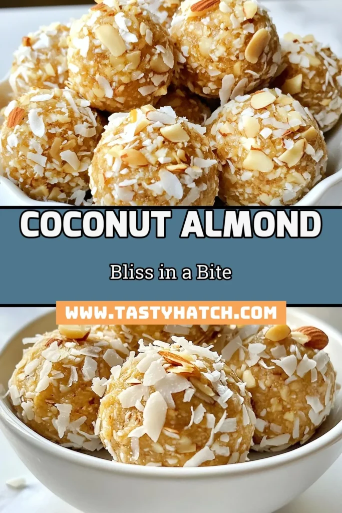 Discover the perfect treat with these Coconut Almond Energy Balls! Packed with toasted almonds, unsweetened coconut, and creamy almond butter, these no-bake energy balls are ideal for a healthy snack. Easy to make and delicious, they&rsquo;re great for on-the-go. Try this simple recipe for almond butter snacks and enjoy healthy energy bites anytime! Don&rsquo;t forget to save and share! #HealthySnackRecipes #NoBakeEnergyBalls #AlmondButterSnacks #EasyEnergyBites