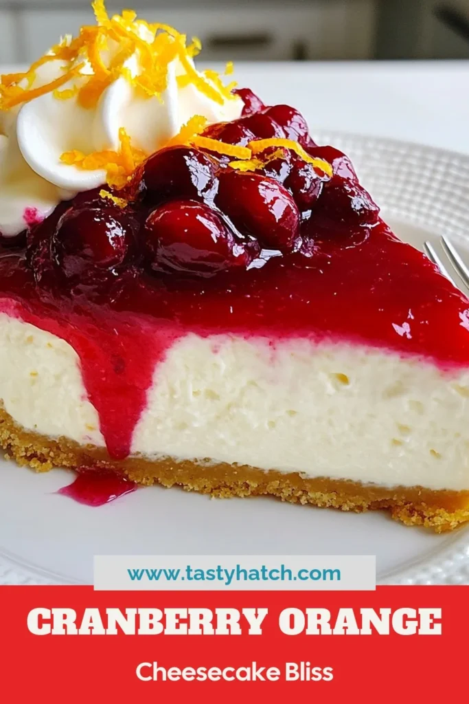 Indulge in the festive delight of Cranberry Orange Cheesecake, the perfect Cream Cheese Dessert Recipe to impress your guests this holiday season. This Easy Cheesecake with Cranberries is a no-bake wonder that combines creamy textures with the tartness of cranberries and the zest of orange. Follow our simple steps for a delightful Holiday Cheesecake Recipe that’s sure to become a new favorite. Save this recipe for your next celebration! #CranberryOrangeCheesecake #HolidayDessert #EasyCheesecake #NoBakeCheesecake