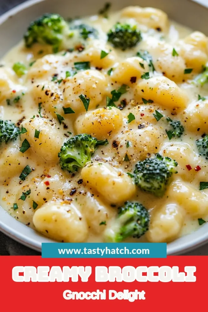 Indulge in this creamy broccoli gnocchi skillet that combines delicious flavors with easy preparation. This cheesy broccoli gnocchi dish features tender potato gnocchi and vibrant broccoli, all cooked in a rich, creamy sauce. Perfect for busy weeknights, this one-pan gnocchi dish is a must-try! Save this easy gnocchi recipe for your next meal and impress your family with every comforting bite. #CreamyBroccoliGnocchi #SkilletGnocchi #EasyGnocchiRecipes #OnePanDish