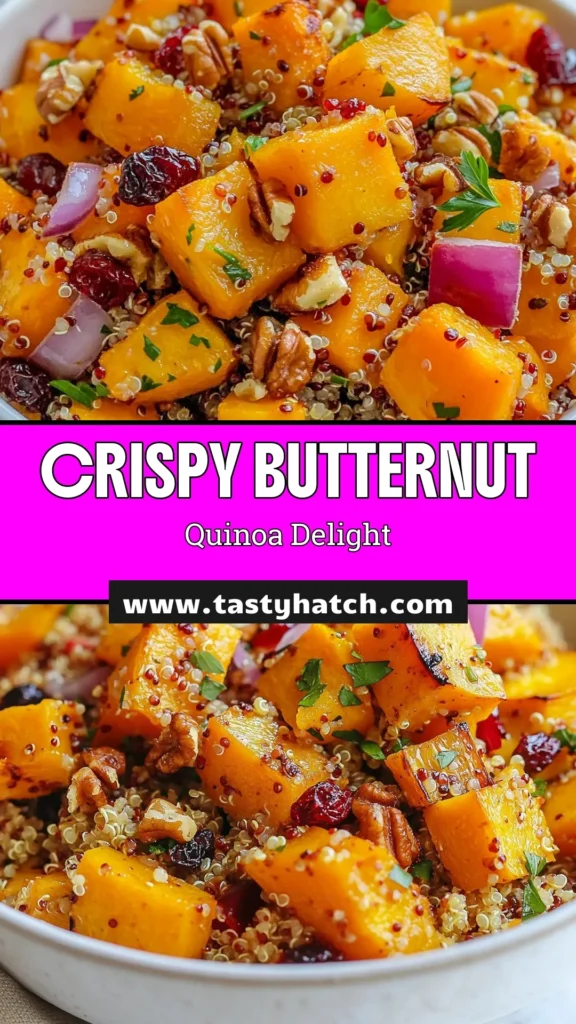 Discover the perfect fall dish with this Roasted Butternut Squash Quinoa Salad! This nutritious Quinoa Salad Recipe combines tender roasted butternut squash with vibrant veggies and crunchy walnuts, creating a Healthy Fall Salad that's ideal for any vegetarian. Enjoy this delicious Butternut Squash Quinoa as a filling bowl for lunch or dinner. Try it today and elevate your mealtime! #RoastedButternutSquashSalad #QuinoaSaladRecipe #HealthyFallSalad #VegetarianQuinoaBowl