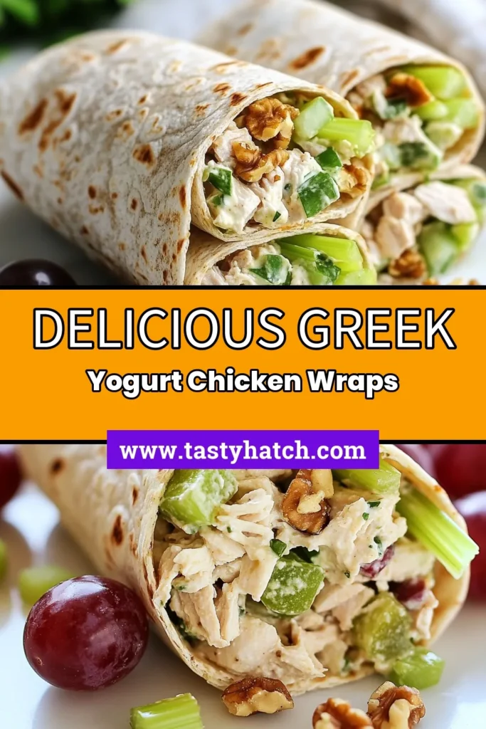 Looking for a nutritious and delicious meal? Try these Greek yogurt chicken salad wraps! Packed with protein and freshness, this healthy chicken salad recipe uses creamy Greek yogurt and whole wheat tortillas. Perfect for a quick lunch, these easy chicken salad wraps combine chicken, grapes, and walnuts for a delightful flavor. Click to discover this simple Greek yogurt recipe and elevate your wraps today! #HealthyEating #ChickenSalad #WrapRecipes #GreekYogurtRecipes