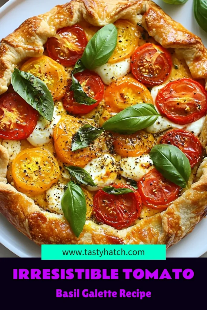 Discover the delicious flavors of a Rustic Tomato Basil Galette with this easy homemade tomato galette recipe! Perfect for summer gatherings, this savory galette combines fresh tomatoes, aromatic basil, and creamy cheese for a delightful dish. Ideal for impressing guests or enjoying a cozy night in, this summer tomato tart is sure to become a favorite. Save this easy galette with cheese recipe for your next culinary adventure! #RusticTomatoBasilGalette #SavoryGaletteRecipes #SummerTomatoTart #EasyGaletteWithCheese