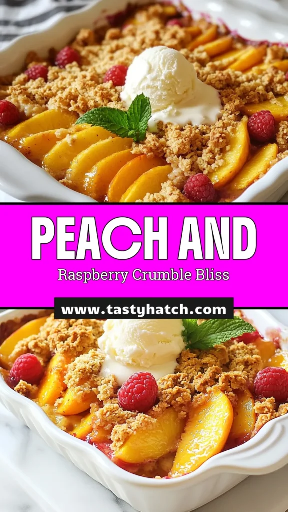 Indulge in the sweetness of summer with this Peach Raspberry Crumble! This easy fruit crumble recipe combines juicy peaches and fresh raspberries with a delightful raspberry crumble topping. Perfect as a homemade peach dessert, it's the ultimate summer dessert recipe for gatherings or cozy nights in. Bake it up and serve warm with ice cream. Discover how to make this delicious treat today! #PeachRaspberryCrumble #SummerDessert #FruitCrumbleRecipe #HomemadeDessert
