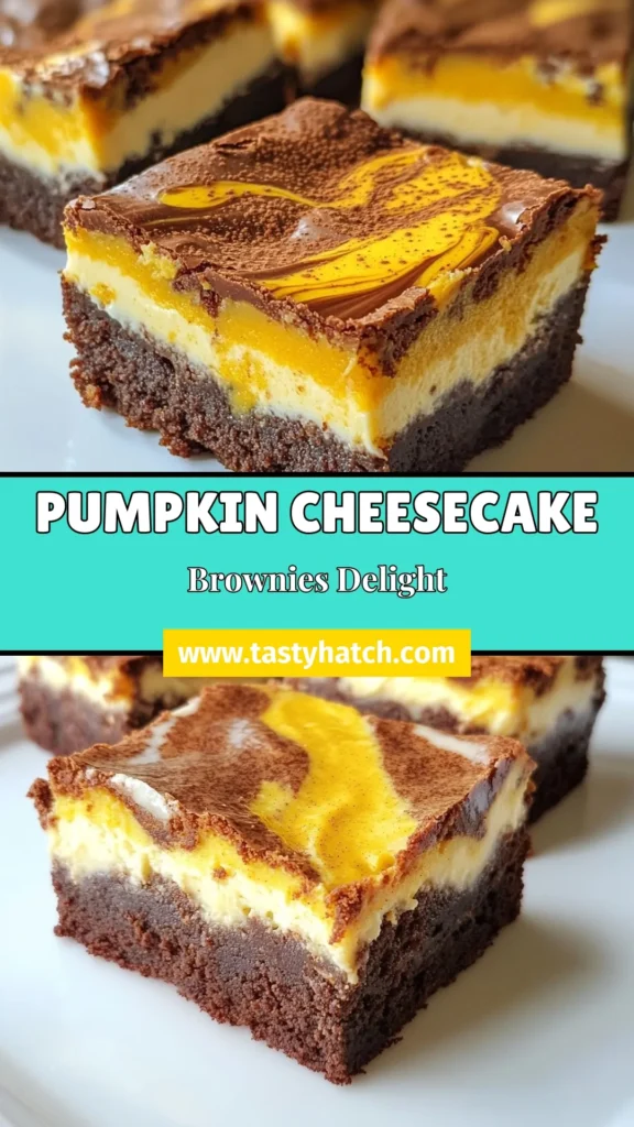 Indulge in the ultimate fall treat with this pumpkin cheesecake brownies recipe! These fudgy brownie pumpkin swirl delights are perfect for autumn gatherings. With layers of rich brownies and creamy cream cheese pumpkin brownies, they make easy pumpkin dessert bars everyone will love. Bake these fall dessert brownies to impress your friends and family. Click to find your new favorite recipe! #PumpkinDesserts #FallBaking #BrownieRecipes #PumpkinCheesecake