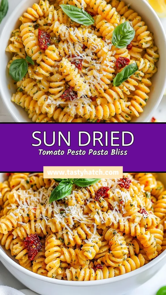 Discover the vibrant flavors of Sun-Dried Tomato Pesto Pasta, a quick and easy pasta recipe perfect for busy weeknights. This vegan pesto pasta is not only delicious but also a fantastic Mediterranean pasta dish that the whole family will love. In just 25 minutes, you can whip up a meal that&rsquo;s packed with fresh ingredients and love. Try this dish today and elevate your dinner with these simple steps! #PastaRecipes #VeganPasta #MediterraneanFood #QuickDinnerIdeas