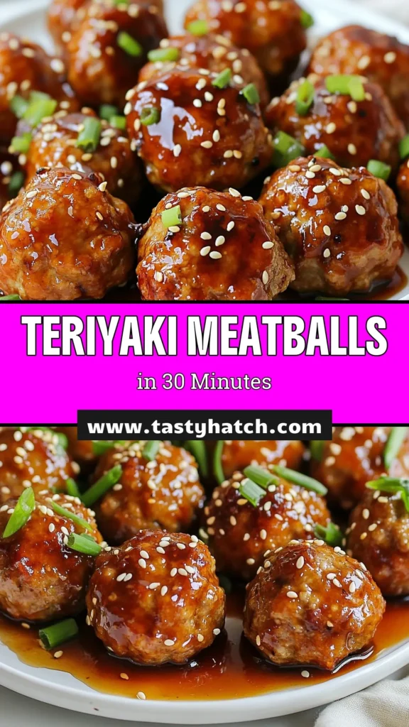 Discover the perfect blend of flavors with these Teriyaki Turkey Meatballs! This easy meatball recipe features ground turkey, making it a healthier choice for dinner. These Asian-inspired meatballs are not only delicious but also simple to prepare. Perfect for busy nights, you can whip them up in just 30 minutes. Save this recipe for your next family meal and enjoy healthy turkey meatballs that everyone will love! #TeriyakiTurkeyMeatballs #EasyMeatballRecipes #GroundTurkeyRecipes #HealthyMeatballs