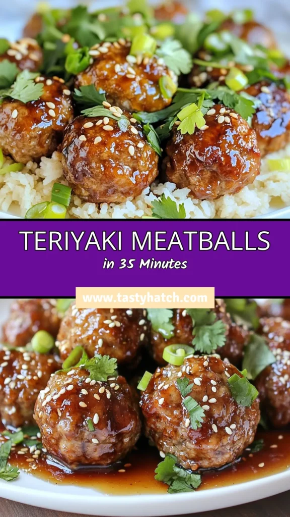 Discover the perfect teriyaki meatballs recipe with these Asian-inspired meatballs made from ground beef! These easy teriyaki sauce-glazed meatballs are baked to perfection and sprinkled with sesame seeds for added crunch. Ideal for weeknight dinners or meal prep, you’ll love how simple they are to make. Don’t miss out on this delicious dish—save this recipe for your next culinary adventure! #TeriyakiMeatballs #EasyRecipes #AsianCuisine #MealPrepIdeas