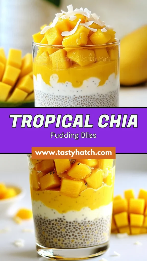 Discover the tropical delight of Coconut Mango Chia Pudding, a tantalizing vegan chia pudding that makes for a perfect healthy dessert recipe. Made with creamy coconut milk and fresh mango, this refreshing coconut milk dessert is both nutritious and delicious. Ready in just 10 minutes plus chilling time, it&rsquo;s perfect for impressing guests or treating yourself. Don't forget to save this recipe for your next dessert adventure! #HealthyDessert #VeganRecipes #ChiaPudding #TropicalTreat