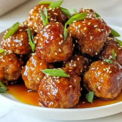 To make Honey Sriracha glazed meatballs, you need: - 1 pound ground chicken (or beef for a heartier flavor) - 1/2 cup breadcrumbs (panko for extra crunch) - 1/4 cup finely chopped green onions - 1/4 cup freshly grated Parmesan cheese - 1 large egg (for binding) - 2 cloves garlic, minced (for depth of flavor) - 1 teaspoon fresh ginger, grated (adds warmth) - 1 teaspoon salt (to taste) - 1/2 teaspoon freshly ground black pepper - 1/4 cup honey (for sweetness) - 1/4 cup Sriracha sauce (for heat and flavor) - 1 tablespoon soy sauce (for umami) - 1 tablespoon rice vinegar (for acidity) If you want to switch things up, here are some easy swaps: - Ground chicken can be replaced with turkey or pork. - Breadcrumbs can be swapped with crushed crackers or oats for a different texture. - You can use Parmesan cheese or any hard cheese you prefer. - Honey can be replaced with maple syrup for a vegan option. - If you want less heat, reduce the amount of Sriracha or use a mild sauce. - Instead of soy sauce, try tamari for a gluten-free version. Choosing fresh ingredients makes a big difference. Here are some tips: - For ground meat, look for a bright color and no gray spots. - Choose breadcrumbs that are dry and not stale. - Green onions should be vibrant, with no wilting or browning. - When buying cheese, check for a firm texture and a fresh scent. - For garlic, pick bulbs that feel firm and have no sprouting. - Always select honey that is pure and has a rich color. These tips will help you make delicious meatballs that everyone will love! {{ingredient_image_2}} Start by preheating your oven to 400&deg;F (200&deg;C). This is important for even cooking. Next, line a baking sheet with parchment paper. This helps keep the meatballs from sticking and makes cleanup a breeze. In a large bowl, mix together the ground chicken, breadcrumbs, green onions, Parmesan cheese, egg, minced garlic, grated ginger, salt, and pepper. I like to use my hands for this. It lets me feel the texture. Be gentle while mixing; you want it just combined. Overmixing can make the meatballs tough. Now, form the meat mixture into 1-inch meatballs. Place them on the baking sheet, leaving space between each one. This helps them cook evenly. Bake the meatballs in your preheated oven for about 20 minutes. They should reach an internal temperature of 165&deg;F (75&deg;C). You want them browned on the outside, which adds flavor and texture. While the meatballs bake, it&rsquo;s time to make the glaze. In a small saucepan, combine honey, Sriracha sauce, soy sauce, and rice vinegar. Heat it over medium heat. Stir gently until it blends well. After about 5 minutes, it should thicken slightly. This glaze is the star of the dish, adding sweet and spicy flavors. Once the meatballs are done baking, remove them from the oven. Toss them in the honey Sriracha glaze. Make sure each meatball gets coated well. This step is key for flavor. Return the glazed meatballs to the oven for an extra 5 minutes. This helps the glaze caramelize and become sticky. It makes the meatballs even more delicious. Finally, take them out and let them cool for a few minutes. Serve them hot, and enjoy every bite! To make the best meatballs, start with fresh ingredients. Use high-quality ground chicken or beef for great flavor. Mix the meat gently with other ingredients. This keeps them tender. Aim for meatballs about one inch wide for even cooking. Space them out on the baking sheet to avoid sticking. Overmixing can make meatballs tough. When you mix, do it lightly. Use your hands to combine the ingredients just until they hold together. It&rsquo;s okay if the mixture is a bit loose. Trust me, this will help keep your meatballs soft and juicy. When you make the glaze, focus on balance. Combine honey, Sriracha, soy sauce, and rice vinegar in a saucepan. Stir gently over medium heat. The glaze should thicken slightly after about five minutes. If it's too thick, add a touch of water. If too thin, cook it a bit longer. You want a sticky glaze that clings to the meatballs. Pro Tips Choose Your Meat Wisely: Ground chicken is light and healthy, while ground beef offers a richer flavor. Adjust based on your preference for a heartier meatball. Perfectly Sized Meatballs: Aim for uniformity in size (about 1-inch in diameter) for even cooking. Use a cookie scoop for consistent portions. Glaze to Perfection: Allow the glaze to thicken slightly on the stove before tossing the meatballs. This ensures better adhesion and a sticky finish. Garnish for Flair: Enhance the presentation with sesame seeds and sliced green onions. A drizzle of extra glaze adds a beautiful sheen and extra flavor. {{image_4}} You can change the protein in these meatballs. Ground turkey works well for a leaner option. Lamb gives a nice twist with rich flavor. For a vegetarian choice, try using lentils or chickpeas. Just mash them well and mix with breadcrumbs. Each protein brings its own taste and texture. If you need a gluten-free version, swap regular breadcrumbs for gluten-free ones. You can also use ground oats as a binder. They add flavor and help hold the meatballs together. Make sure your sauces, like soy sauce, are gluten-free too. This way, everyone can enjoy the dish. The glaze can be fun to change! Add lime juice for a zesty kick. You can also mix in garlic powder for extra depth. If you like sweet and spicy, try adding a bit of maple syrup. For a smokier taste, use smoked paprika. Each option creates a unique flavor experience! After you enjoy your Honey Sriracha glazed meatballs, store any leftovers in a sealed container. Keep them in the fridge for up to three days. This way, you can enjoy the sweet and spicy flavor again. If you want to keep them longer, freezing is a smart choice. To freeze the meatballs, let them cool completely first. Place them in a single layer on a baking sheet. Freeze them until solid, about one hour. Then transfer the frozen meatballs to a freezer bag or container. They can stay in the freezer for up to three months. Label the bag with the date so you know when to use them. When you're ready to eat the frozen meatballs, you have a few options for reheating. For the best taste, bake them in the oven. Preheat the oven to 350&deg;F (175&deg;C). Place the meatballs on a baking sheet and heat for about 15-20 minutes or until hot. You can also microwave them for a quicker option. Just place a few on a plate and heat for 1-2 minutes. Always check they are heated through. Enjoy your tasty leftovers! Yes, you can make these meatballs ahead of time. You can prepare the meatballs and bake them. Once they cool, store them in an airtight container. Keep them in the fridge for up to three days. You can also freeze them for longer storage. Just thaw them in the fridge before reheating. These meatballs are great with many sides. Here are some ideas: - Steamed jasmine rice - Creamy mashed potatoes - Fresh vegetable stir-fry - A crisp green salad - Skewers for fun appetizers Feel free to mix and match based on your taste! To change the spice level, you can easily adjust the Sriracha. For less heat, use half the amount. You can also add honey to balance the heat. If you want it spicier, add more Sriracha or a pinch of cayenne pepper. Taste as you go to find what works best for you. You learned how to make delicious honey sriracha meatballs step by step. We covered the key ingredients, including substitutions and tips for buying fresh items. You also got best practices to ensure perfect meatballs and how to create the right glaze. Variations allow you to customize flavors and meet dietary needs. Lastly, I shared storage tricks for leftovers and reheating tips. Experiment with this recipe, and enjoy it in your kitchen!