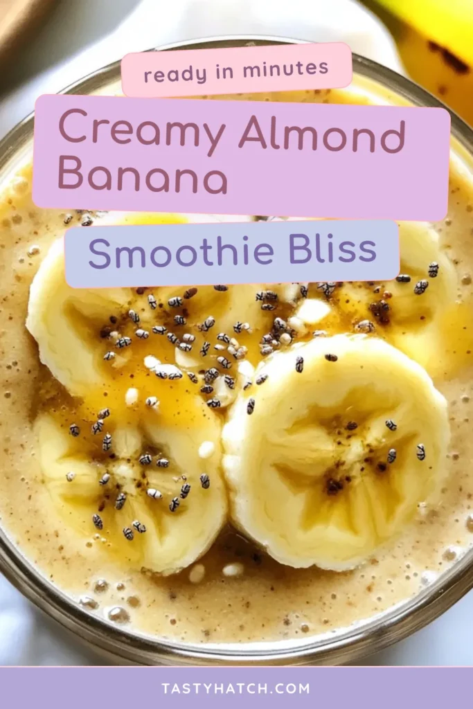 Indulge in a creamy Almond Butter Banana Smoothie that's not only delicious but also a healthy banana smoothie recipe! Made with coconut almond milk, this plant-based almond milk smoothie features ripe bananas, nutty almond butter, and nutritional chia seeds for an energizing start to your day. Perfect for a quick smoothie recipe, this drink will keep you satisfied while nourishing your body. Try it now and enjoy a refreshing treat! Save this recipe for later! #BananaSmoothie #HealthyRecipes #PlantBased #SmoothieLove