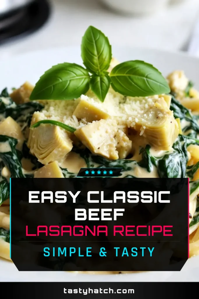 Indulge in this delicious creamy spinach artichoke pasta that's perfect for weeknight dinners! This easy creamy pasta dish features fettuccine in a rich spinach artichoke sauce, making it a standout among vegetarian pasta recipes. Ready in just 30 minutes, it combines artichokes, fresh spinach, and creamy cheeses for a comforting meal. Try this fettuccine spinach recipe tonight! Save and share your creamy pasta triumph! #PastaRecipe #VegetarianRecipes #EasyDinner #CreamyPasta